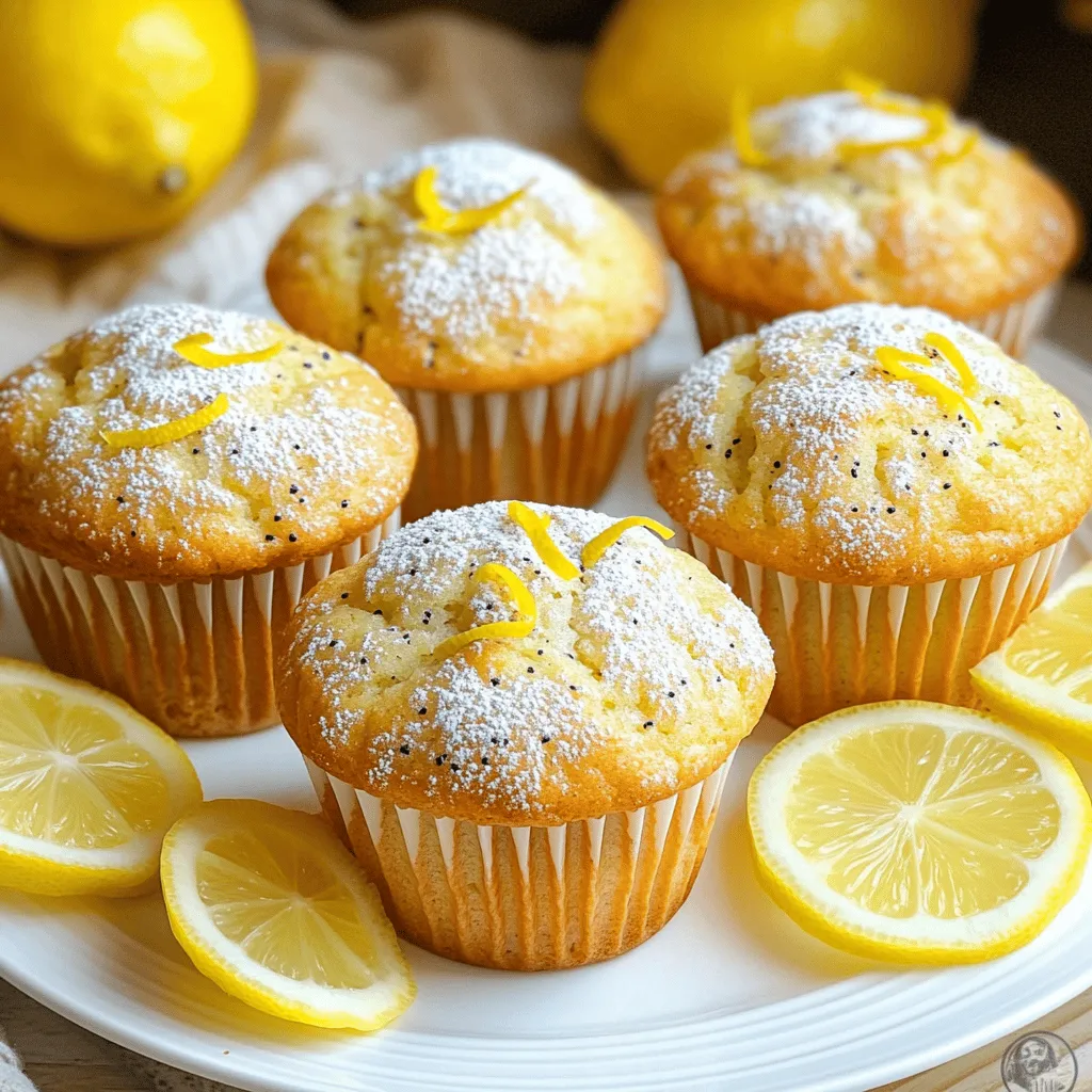 To make tasty lemon poppy seed muffins, you need the right ingredients. Here’s what you’ll need: - 1 ½ cups all-purpose flour - ½ cup granulated sugar - 2 tablespoons poppy seeds - 2 teaspoons baking powder - ½ teaspoon baking soda - ¼ teaspoon salt - 1 large egg - 1 cup buttermilk (or 1 cup milk mixed with 1 tablespoon vinegar) - 1/3 cup vegetable oil - Zest of 1 lemon - 2 tablespoons fresh lemon juice - ½ teaspoon vanilla extract These ingredients work together to create a soft, flavorful muffin that bursts with lemony goodness. If you don’t have all the ingredients, don’t worry! You can easily swap some items: - Use whole wheat flour instead of all-purpose flour for a nuttier taste. - Substitute honey or maple syrup for sugar to add a touch of natural sweetness. - Use sunflower oil instead of vegetable oil for a different flavor. - If you lack buttermilk, mix regular milk with vinegar, as mentioned above. These swaps keep the muffins tasty while accommodating what you have at home. Want to take your muffins to the next level? Consider adding these options: - Chopped nuts, like walnuts or almonds, for a satisfying crunch. - Dried fruits, such as cranberries or apricots, for a sweet twist. - A sprinkle of cinnamon for warmth and spice. - Chocolate chips for a fun surprise. These add-ins can help you customize your muffins to match your taste. You can find the full recipe for these delightful treats in the earlier sections. Enjoy baking! To start, gather all your ingredients. You’ll need flour, sugar, poppy seeds, baking powder, baking soda, salt, an egg, buttermilk, oil, lemon zest, lemon juice, and vanilla. Preheat your oven to 375°F (190°C). This step helps your muffins rise well. Line your muffin tin with paper liners or grease it lightly with cooking spray. In a large bowl, mix the dry ingredients: flour, sugar, poppy seeds, baking powder, baking soda, and salt. Whisk them together until they blend. In another bowl, whisk the wet ingredients: egg, buttermilk, vegetable oil, lemon zest, lemon juice, and vanilla extract. Mix until smooth. Now, pour the wet mixture into the dry mix. Stir gently until just combined. Remember, it’s okay if the batter has some lumps. Overmixing can make your muffins tough. Then, divide the batter evenly among the muffin cups. Fill each cup about two-thirds full. Place the muffin tin in your preheated oven. Bake for 15 to 18 minutes. To check if they are done, insert a toothpick into the center of a muffin. If it comes out clean, your muffins are ready. The tops should be lightly golden. After baking, let the muffins cool in their tin for about 5 minutes. This helps them firm up. Then, transfer them to a wire rack to cool completely. For a lovely presentation, dust the cooled muffins with powdered sugar. Serve them on a nice plate with lemon slices. Enjoy them with a hot cup of tea for a delightful treat. For the complete process, check the Full Recipe. When making lemon poppy seed muffins, it’s easy to make some common mistakes. Here’s what to watch for: - Overmixing the batter: This can lead to tough muffins. Mix just until combined. - Ignoring oven temperature: Always preheat your oven. This helps muffins rise properly. - Skipping the zest: Lemon zest adds a bright flavor. Don’t leave it out! For light and fluffy muffins, follow these tips: - Use room temperature ingredients: Eggs and buttermilk mix better when they are not cold. - Sift your flour: This adds air to the flour and helps with rising. - Watch the baking time: Check muffins at 15 minutes. They should be golden and spring back when touched. Want to mix it up? Here are some fun ideas: - Add blueberries: They pair well with lemon and add a burst of sweetness. - Use almond extract: Swap vanilla for almond for a nutty twist. - Try different citrus: Lime or orange zest can give a fresh spin. Check out the Full Recipe for more details on making these delicious muffins! {{image_2}} Creating different flavors of lemon poppy seed muffins is fun and easy. Here are some tasty twists you can try. Add a burst of blueberries to your muffins. Simply fold in 1 cup of fresh or frozen blueberries into the batter. This addition gives your muffins a sweet and tangy flavor. The blueberries also add a lovely color and moisture. To make these muffins vegan, swap the egg and buttermilk. Use 1 tablespoon of ground flaxseed mixed with 2.5 tablespoons of water instead of the egg. For buttermilk, mix 1 cup of almond milk with 1 tablespoon of vinegar. These changes keep the muffins moist and delicious without any dairy. For a gluten-free version, use a gluten-free all-purpose flour blend. Make sure it has xanthan gum in it. This keeps the texture light and fluffy. The rest of the recipe stays the same, so you can enjoy this tasty treat without gluten. These variations let you enjoy lemon poppy seed muffins in new ways. Each version is still easy to make, just like the full recipe. After baking your lemon poppy seed muffins, let them cool completely. Once cool, store the muffins in an airtight container. This keeps them fresh. You can also use a resealable plastic bag. Place a piece of parchment paper between layers to prevent sticking. Stored this way, they will last for about three days at room temperature. You can freeze muffins for later enjoyment. First, let them cool completely. Wrap each muffin in plastic wrap. Then, place all wrapped muffins in a freezer bag. This method helps keep them fresh for about three months. When you’re ready to eat, just take out what you need. You can thaw them in the fridge overnight or leave them out at room temperature for a few hours. To enjoy your muffins warm, preheat your oven to 350°F (175°C). Place the muffins on a baking tray. Heat for about 10 minutes. You can also use the microwave. Heat each muffin for about 15-20 seconds. Just be careful not to overheat them, or they may become dry. For a special touch, add a bit of lemon glaze on top before serving. Enjoy your delicious muffins again! Yes, you can use regular milk in place of buttermilk. To make it work, add 1 tablespoon of vinegar to 1 cup of milk. This mix will create a similar tangy flavor. It helps to keep the muffins moist. If you do not have buttermilk, this is a great option. Lemon poppy seed muffins stay fresh for about 2-3 days at room temperature. Store them in an airtight container to keep them moist. If you want to keep them longer, place them in the fridge. They can last up to a week there. For even longer storage, freeze them for up to 3 months. If your muffins are dense, it might be due to overmixing the batter. Mix the wet and dry ingredients just until combined. Another reason could be using too much flour. Make sure to measure flour correctly, using the spoon and level method. This will help you achieve light and fluffy muffins. Using lemon zest is not strictly necessary, but it adds a bright flavor. The zest contains oils that enhance the lemon taste. If you skip it, your muffins might taste less lemony. For the best flavor, I recommend using the zest from a fresh lemon. It really makes a difference in the final taste. Check out the Full Recipe for more tips on making the best muffins. When I make lemon poppy seed muffins, I focus on fresh, bright flavors. The zest of the lemon gives a punch. Poppy seeds add a lovely crunch. Together, they make a perfect treat for breakfast or tea time. Here are the ingredients you will need: - 1 ½ cups all-purpose flour - ½ cup granulated sugar - 2 tablespoons poppy seeds - 2 teaspoons baking powder - ½ teaspoon baking soda - ¼ teaspoon salt - 1 large egg - 1 cup buttermilk (or 1 cup milk mixed with 1 tablespoon vinegar) - 1/3 cup vegetable oil - Zest of 1 lemon - 2 tablespoons fresh lemon juice - ½ teaspoon vanilla extract These ingredients are simple but vital. They blend to create soft, fluffy muffins. If you want to change things up, you can swap the buttermilk for regular milk. Just add vinegar to mimic the tangy taste. I love to add a sprinkle of lemon zest on top before baking. It gives a beautiful look and extra flavor. You can also mix in blueberries for a twist. For the full recipe, check out Zesty Lemon Poppy Seed Muffins . These muffins are easy to make and taste delightful. They are great for sharing or enjoying alone. Now you know how to make zesty lemon poppy seed muffins. We covered the key ingredients, like lemon zest and poppy seeds, plus how to mix and bake the batter. You learned to avoid common mistakes for the perfect texture. We explored tasty variations, like blueberry and vegan options. Lastly, I shared how to store and reheat muffins for the best taste later. Enjoy baking these muffins and share them with others. They'll surely love the burst of flavor!