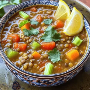 To make a tasty spiced lentil soup, gather these key ingredients: - 1 cup green or brown lentils, rinsed - 1 tablespoon olive oil - 1 medium onion, diced - 2 cloves garlic, minced - 2 medium carrots, diced - 2 celery stalks, diced - 1 teaspoon ground cumin - 1 teaspoon ground coriander - 1/2 teaspoon smoked paprika - 1/4 teaspoon cayenne pepper (adjust to taste) - 1 can (14 oz) diced tomatoes - 6 cups vegetable broth - 1 bay leaf - Salt and pepper to taste - Fresh cilantro, chopped (for garnish) - Lemon wedges (for serving) These ingredients create a warm and filling soup. The lentils are the star, giving protein and fiber. The spices add a nice kick and depth of flavor. You can make your soup even better with extra touches. Here are some fun ideas: - Avocado slices for creaminess - Chopped green onions for a fresh crunch - A dollop of yogurt for richness - A sprinkle of feta cheese for a tangy twist These add-ins not only add flavor but also make the soup look pretty. If you need to change the amounts, here are some quick tips: - 1 cup equals 240 ml - 1 tablespoon equals 15 ml - 1 teaspoon equals 5 ml If you want to double the recipe, just multiply each amount by two. This way, you can share the joy of this soup with more people! For the full recipe, check out the complete guide. Start by heating the olive oil in a large pot over medium heat. This oil adds great flavor. Add the diced onion and sauté it for about 5 minutes. You want it to turn soft and clear. Next, stir in the minced garlic, diced carrots, and diced celery. Cook these for another 5 minutes. Stir them often until the veggies soften. This mix of aromatics forms the base of your soup. Once your aromatics are ready, it's time to add the lentils. Pour in the rinsed green or brown lentils. Then, add the canned diced tomatoes with their juice. Next, pour in the vegetable broth and add the bay leaf. This broth gives your soup deep taste. Bring the mix to a boil, and then reduce the heat. Let it simmer uncovered for about 30 to 35 minutes. Stir occasionally until the lentils are tender. After the lentils cook, remove the bay leaf. This step is important, as the leaf does not taste good. Season your soup with salt and pepper. If it seems too thick, you can add more broth. Adjust it to your liking. Finally, serve the soup hot. Garnish with fresh cilantro and a squeeze of lemon juice for added flavor. Enjoy your warm, spiced lentil soup! You can find the full recipe [here]. To get the richest taste, use fresh spices. Ground spices lose their kick over time. I recommend buying whole spices and grinding them. This adds a nice depth to your soup. Also, let your spices toast for a minute before adding liquid. This step brings out their natural oils and flavors. Cooking lentils is easy. Rinse them well to remove dirt. I prefer green or brown lentils for this soup. They hold their shape better. Always check the cooking time on the package. Most lentils need 20 to 30 minutes. If you overcook them, they can turn mushy. Serve the soup hot for the best experience. A dollop of yogurt or sour cream adds creaminess. Fresh cilantro brightens the dish and adds flavor. You can also squeeze some lemon juice on top. For a complete meal, pair it with crusty bread or a salad. This soup is filling and perfect for any day. Try the [Full Recipe] for more details! {{image_2}} This spiced lentil soup is naturally vegetarian and vegan. You can keep it plant-based by using vegetable broth. If you want creaminess, add a dollop of coconut milk. It gives the soup a rich taste without losing its core flavors. You can also add more veggies, like spinach or kale, for added nutrition. If you want to boost the protein, there are great options. You can add cooked chickpeas or diced tofu. Both mix well with the flavors. If you enjoy meat, try adding shredded chicken or turkey. This addition can make the soup heartier and more filling. You can change the soup's flavor by using different spices. Try adding turmeric for a warm, earthy taste. A splash of soy sauce or a bit of ginger can bring a new twist. Experiment with fresh herbs like thyme or rosemary. Each change adds a unique flavor to your bowl. To store leftover spiced lentil soup, let it cool first. Then, pour the soup into an airtight container. Make sure to seal it tightly. You can keep it in the fridge for up to five days. Label the container with the date so you remember when you made it. When you're ready to enjoy your soup again, take it out of the fridge. Pour the soup into a pot. Heat it over medium heat, stirring often. If the soup seems too thick, add a bit of water or broth to thin it out. You can also microwave it. Place it in a microwave-safe bowl and cover it loosely. Heat for one to two minutes, stirring halfway through. If you want to save your spiced lentil soup for later, freezing is a great option. Use freezer-safe containers or bags. Leave some space at the top, as soup expands when frozen. It will stay fresh for up to three months. When you're ready to eat it, thaw it overnight in the fridge. Then, reheat as mentioned before. Enjoy the flavors of your delicious soup again! For the full recipe, check out the details above. Yes, you can use various lentils in this soup. Green and brown lentils work best. They hold their shape well during cooking. Red lentils cook faster and become soft, creating a creamier texture. If you use red lentils, reduce the cooking time by about 10 minutes. Mixing lentils can also add unique flavors and textures. This spiced lentil soup is naturally gluten-free! The ingredients, like lentils and vegetables, do not contain gluten. Always check your vegetable broth to ensure it is gluten-free. Some broths may have added ingredients that contain gluten. As long as you select the right broth, you can enjoy this soup worry-free. Here are a few common mistakes to watch out for: - Not rinsing lentils: Rinse them well before cooking to remove dust and debris. - Overcooking the lentils: Keep an eye on them to avoid mushiness. - Skipping the spices: The spices add depth, so don’t skip them! - Not seasoning enough: Taste as you go and adjust the salt and pepper. By avoiding these mistakes, you’ll create a flavorful and nourishing soup. For the full recipe, check the section above. This blog post walks you through making spiced lentil soup, from essential ingredients to cooking tips. You learned how to prepare the soup with aromatics, finish it with flavorful seasonings, and serve it perfectly. With variations for different diets and easy storage tips, you'll enjoy this dish anytime. Remember, cooking is about exploring flavors, so have fun with it. Enjoy your warm, hearty bowl of spiced lentil soup!