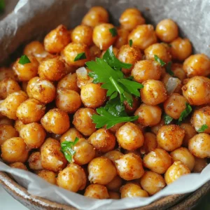 To make crispy air fryer chickpeas, you need just a few simple items: - 1 can (15 oz) chickpeas, drained and rinsed - 1 tablespoon olive oil - 1 teaspoon smoked paprika - 1/2 teaspoon garlic powder - 1/2 teaspoon onion powder - 1/2 teaspoon cumin - 1/4 teaspoon cayenne pepper (adjust to taste) - Salt to taste These ingredients work together to create a tasty and crunchy snack. The chickpeas are the star here, and rinsing them helps remove the brine taste. Olive oil adds richness and helps the spices stick. The base recipe gives you a great flavor, but feel free to get creative! Here are some ideas: - Instead of smoked paprika, try regular paprika or chili powder for a different kick. - Add some Italian seasoning or curry powder for a unique twist. - If you love heat, increase the cayenne pepper or add red pepper flakes. Experimenting with spices turns a simple snack into something special. Mix and match to find your favorite. Garnishes can make your crispy chickpeas look even better. Here are some fun ideas: - Fresh parsley, chopped, adds a pop of color and freshness. - A squeeze of lemon juice brightens the flavors. - Serve them in a bowl lined with parchment for a rustic vibe. These small touches make your dish not only taste good but look great too. For the full recipe, check out the details above. Enjoy your crispy air fryer chickpeas! Start by preheating your air fryer to 400°F (200°C). This step is key. It helps cook the chickpeas evenly. Set your timer for about 5 minutes. While it heats, you can prepare the chickpeas. Grab a can of chickpeas, around 15 oz. Drain and rinse them well under cold water. Use a paper towel to dry them. This is important for getting them crispy. If you want extra crunch, remove any loose skins. This little step helps a lot! In a mixing bowl, add the dried chickpeas. Pour in 1 tablespoon of olive oil. Next, sprinkle in the spices: 1 teaspoon of smoked paprika, 1/2 teaspoon of garlic powder, 1/2 teaspoon of onion powder, and 1/2 teaspoon of cumin. For some heat, add 1/4 teaspoon of cayenne pepper. Finally, add salt to taste. Toss everything well. You want the chickpeas to be fully coated with all those yummy flavors. Now it’s time to cook! Place the seasoned chickpeas in your air fryer basket. Make sure they are in a single layer. This helps them get crispy all over. Air fry for 15 to 18 minutes. Remember to shake the basket halfway through. This keeps them cooking evenly. When they turn golden brown and crunchy, they are done. Let them cool for a few minutes. They will get even crispier as they cool. Enjoy your crispy air fryer chickpeas as a tasty snack! For the full recipe, check the details above. To get the best crunch, start with dry chickpeas. After rinsing, pat them with a paper towel. Removing loose skins can help too. This makes for a crispier bite. When you coat them with oil and spices, make sure they are evenly covered. Use a single layer in the air fryer to let the hot air flow. Shake the basket halfway through to cook them evenly. One big mistake is overcrowding the basket. This can lead to soggy chickpeas. Another error is not drying the chickpeas enough before cooking. Wet chickpeas won’t crisp up well. Also, be careful with the oil. Too much can lead to greasy snacks instead of light and crispy bites. Lastly, keep an eye on cooking time. Overcooking can burn them, while undercooking leaves them soft. You can easily change the spice levels to fit your taste. If you like heat, add more cayenne pepper. For a milder flavor, reduce the cayenne or skip it. Try different spices like curry powder or Italian herbs for unique flavors. You can also mix in some grated cheese after cooking for a savory twist. Experiment to find your perfect blend! For the full recipe, check out the section above. {{image_2}} You can change the flavor of your crispy air fryer chickpeas with different spices. Try using chili powder for heat, or Italian herbs for a fresh taste. You can also mix in lemon zest for brightness. If you like sweet snacks, cinnamon and a bit of sugar can make a fun treat. Each mix gives a unique twist to the chickpeas. Chickpeas are great, but other beans work well too. Try black beans for a rich flavor or kidney beans for a nice color. Lentils can also be air-fried but need a little extra cooking time. Just make sure to dry them well before seasoning. This way, you can enjoy a variety of textures and tastes. Crispy chickpeas make a tasty snack on their own. You can also use them as toppings for salads or soups. They add crunch and protein. Serve them with a dip like hummus or yogurt for a fun combo. You can even mix them into rice bowls for extra flavor and texture. The options are endless! To keep your crispy chickpeas fresh, store them in an airtight container. This helps preserve their crunch. Avoid placing them in the fridge, as moisture can make them soggy. Instead, keep them at room temperature away from direct sunlight. For best results, consume them within a few days. If you have leftovers, you can reheat them in the air fryer. Set it to 350°F (175°C) and air fry for about 5 minutes. This method helps restore their crispiness. You can also use a regular oven at the same temperature, but it may take a bit longer. Avoid using a microwave, as it will make them soft. Crispy air fryer chickpeas can last up to 5 days when stored properly. After that, they may lose their crunch and flavor. Always check for any signs of spoilage before eating. For longer storage, consider freezing them, though this may affect their texture. Enjoy your crispy chickpeas as a quick and tasty snack! To ensure crispy chickpeas, start with dry ones. Drain and rinse them well. Pat them dry with a towel. Remove loose skins if you want extra crunch. Coat them evenly with olive oil and spices. Air fry in a single layer. Shake the basket halfway through cooking. This helps them crisp up nicely. Yes, you can make crispy chickpeas in the oven. Preheat your oven to 400°F (200°C). Spread the seasoned chickpeas on a baking sheet. Bake for about 25-30 minutes. Stir them every ten minutes for even cooking. They will be crunchy and tasty, just like the air-fried version. Chickpeas are packed with nutrients. They are high in protein and fiber. This makes them great for your diet. Eating chickpeas can help with digestion. They also support heart health. Plus, they are low in calories. This makes them a smart snack choice. You can use dried chickpeas, but they need more prep. Soak them overnight in water. Cook them until soft before seasoning. This may take longer than using canned chickpeas. However, you will enjoy a fresh flavor in your dish. For the full recipe, check out the recipe section. In this article, we explored how to make crispy chickpeas. You learned about key ingredients, cooking steps, and tips for perfecting crispiness. We also discussed variations and ways to store leftovers. Enjoy experimenting with flavors and textures in your kitchen. Crispy chickpeas are a tasty and healthy snack option. With these steps, you can create a fun recipe that impresses your friends and family. Try it out and enjoy!