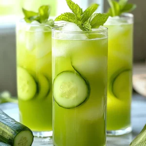 - 2 cups fresh honeydew melon, cubed - 1 medium cucumber, peeled and chopped - 2 tablespoons fresh lime juice - 3 tablespoons agave nectar (or to taste) - 4 cups cold water - Fresh mint leaves for garnish (optional) To make cucumber melon agua fresca, you need fresh, ripe ingredients. Honeydew melon gives this drink a sweet and light flavor. Cucumber adds a coolness that balances the sweetness. Lime juice adds a bright, zesty note. Agave nectar helps sweeten the drink naturally, and cold water makes it refreshing. You can use fresh mint leaves for garnish to add a lovely touch. - Blender - Fine-mesh sieve - Large pitcher - Spatula You will need a few simple tools to make this drink. A blender helps to mix everything smoothly. A fine-mesh sieve is key for getting rid of pulp and making the drink smooth. A large pitcher holds your agua fresca. A spatula helps press down on the solids when straining. With these tools, you can create a delicious and refreshing summer drink. Don't forget to check the full recipe for more details! To make cucumber melon agua fresca, start with the honeydew melon. Cut it in half. Use a spoon to scoop out the seeds. Then, slice the melon into smaller pieces. Use a knife to cube the honeydew melon into small, bite-sized pieces. Next, take the cucumber. Peel it first, and then chop it into chunks. Aim for pieces that are about the same size as the melon cubes. This helps in blending everything evenly. Now, prepare the lime juice. Roll the lime on a cutting board to get more juice. Cut it in half and squeeze the juice into a measuring cup. Measure out two tablespoons of fresh lime juice. For sweetness, you will need agave nectar. Measure out three tablespoons of agave nectar or adjust to your taste. In a blender, combine the honeydew melon cubes and chopped cucumber. Blend them together until smooth. If your blender struggles, add a bit of cold water to help it blend. Once smooth, add the lime juice and agave nectar to the blender. Blend again for about 30 seconds. This ensures everything mixes well. For a smooth drink, make sure there are no chunks left. Now, take a fine-mesh sieve and place it over a large pitcher. Pour the blended mixture into the sieve. Use a spatula to press down on the solids. This helps extract the juice while leaving the pulp behind. After straining, add four cups of cold water to the pitcher. Stir well to mix everything together. Taste the agua fresca. If you want it sweeter, add more agave nectar. Mix again to combine. Let the agua fresca chill in the fridge for at least 30 minutes. This helps the flavors blend and makes it extra refreshing. Enjoy serving it over ice in tall glasses! If you like, you can garnish with fresh mint leaves. For the full recipe, check [Full Recipe]. To boost the taste of your cucumber melon agua fresca, try adding fresh herbs. Mint or basil can give it a refreshing twist. You can also add a pinch of sea salt. This helps to highlight the sweet notes from the honeydew. For sweeter options, consider using honey or maple syrup instead of agave nectar. Both can add unique flavors. Serve your agua fresca in tall glasses to show off its bright color. Glasses with a wide rim allow for easy sipping. You can add ice cubes for a chill factor. Pair this drink with light snacks like tortilla chips or fresh fruit. It also works well with grilled chicken or fish for a summer meal. Cucumber and honeydew melon have many health perks. They are low in calories and high in water content. This makes them great for hydration. Cucumber also has vitamins A and C, which are good for your skin. Honeydew is rich in potassium, aiding in heart health. Enjoying this drink keeps you refreshed and healthy on hot days. {{image_2}} You can switch up the fruits in cucumber melon agua fresca. Try using cantaloupe or even watermelon. Each fruit adds its own twist to the drink. You can mix honeydew with lime or mint for a zesty taste. Pairing cucumber with strawberries creates a fruity delight. Explore your options for unique flavor combinations. Not a fan of agave nectar? You can use honey, maple syrup, or stevia. These options can make the drink sweeter, too. If you want a low-calorie version, use stevia. Start with less and adjust to your taste. This way, you can enjoy your drink without worrying about calories. Want to make a fun cocktail? Use cucumber melon agua fresca as a base. Add vodka or gin for a refreshing drink. A splash of sparkling water can give it some fizz. Try adding a bit of elderflower liqueur for a unique touch. These spirits pair well with the fresh flavors of cucumber and melon. Cucumber melon agua fresca stays fresh for about three days in the fridge. Keep it in a tight container to lock in flavor. If you have leftovers, pour them into a pitcher and cover it well. This prevents the drink from absorbing other smells in the fridge. You can freeze cucumber melon agua fresca to make popsicles or slushes. Pour the agua fresca into ice cube trays or popsicle molds. Freeze for at least four hours. When you want to enjoy it, just pop out a cube or two. To thaw, place the frozen agua fresca in the fridge for a few hours. You can also run warm water over the outside of the mold for a quick release. Blend the thawed agua fresca with some fresh ice for a slushy treat. Enjoy the refreshing taste of summer anytime! Yes, you can make cucumber melon agua fresca ahead of time. It tastes even better after chilling. The flavors blend well when you let it sit in the fridge. Try to chill it for at least 30 minutes. This drink is great for parties or gatherings. Just remember to give it a good stir before serving. Cucumber melon agua fresca is a healthy choice. Each serving has about 60 calories. It contains natural sugars from honeydew and agave. This drink is rich in water, which helps keep you hydrated. The cucumber adds fiber and vitamins too. You can enjoy this drink guilt-free on hot days. Certainly! You can swap honeydew for cantaloupe or watermelon. If you have a lime allergy, use lemon juice instead. Agave nectar can be replaced with honey or maple syrup. Feel free to adjust based on your taste or what you have at home. Making these swaps keeps the drink fresh and fun. Find your favorite mix with the Full Recipe! This blog post shared how to create a refreshing cucumber melon agua fresca. You learned about essential ingredients, equipment, and step-by-step instructions for blending and straining. I provided handy tips for flavor enhancements and serving suggestions, plus the health benefits of your ingredients. Variations add creativity, while storage tips help maintain freshness. Enjoy experimenting with this healthy drink, and customize it to your taste. Making delicious agua fresca can be easy and fun. Now, grab your blender and start blending!