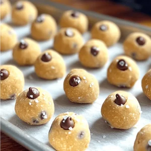 - 1 cup almond flour - 1/2 cup peanut butter (or any nut butter of your choice) - 1/4 cup maple syrup - 1/4 cup mini chocolate chips - 1 teaspoon vanilla extract - A pinch of sea salt - Optional: 1/4 cup chopped nuts (like walnuts or pecans) To make no-bake cookie dough bites, you need simple ingredients. Almond flour gives a nice base. It keeps the bites gluten-free and adds a nutty taste. Peanut butter, or any nut butter, adds creaminess. It also packs protein. Maple syrup brings sweetness and binds the mix. Mini chocolate chips make every bite fun and tasty. Vanilla extract adds warmth. A pinch of sea salt balances the sweetness. If you like, add chopped nuts for extra crunch. - Nut butter alternatives: If you have nut allergies, try sunflower seed butter or soy nut butter. These options work well and taste great. - Sweetener options: You can use honey or agave syrup instead of maple syrup. These will still make the bites sweet and sticky. - Flour substitutes: If you want to avoid almond flour, use oat flour or coconut flour. Each will give a slightly different taste and texture, but they are both good options. These easy swaps let you customize your treats. Don't be afraid to mix and match based on your taste or what you have at home. For the full recipe, check out the notes in this article. Let your creativity shine! First, you need to gather your ingredients. In a medium bowl, combine: - 1 cup almond flour - A pinch of sea salt Mix them well. This step helps to blend the salt evenly. Next, in a separate bowl, mix together: - 1/2 cup peanut butter (or any nut butter of your choice) - 1/4 cup maple syrup - 1 teaspoon vanilla extract Stir these wet ingredients until they are smooth and creamy. This mixture adds sweetness and flavor to the bites. Once your wet and dry mixtures are ready, pour the wet ingredients into the bowl with the almond flour. Stir until it forms a thick dough. Now, fold in: - 1/4 cup mini chocolate chips - Optional: 1/4 cup chopped nuts (like walnuts or pecans) Gently mix to distribute the chocolate chips and nuts evenly. Next, use your hands to form small balls, about 1 inch in diameter. Place these on a parchment-lined baking sheet. Refrigeration is key for these bites. Chilling helps them firm up and makes them easier to eat. You should chill the bites for at least 20-30 minutes. This time gives them the perfect texture. Enjoy your cookie dough bites straight from the fridge! For the full recipe, check the details provided. To get the right texture, you need to adjust the moisture. If your dough feels too dry, add a little more maple syrup or nut butter. If it’s too wet, sprinkle in some extra almond flour. A common mistake is not mixing well enough. Make sure you combine all ingredients until they form a thick but smooth dough. You can make these bites even tastier by adding spices or extracts. A dash of cinnamon or a splash of almond extract can really boost the flavor. You can also mix in fun extras like dried fruit or coconut flakes. Experiment with different add-ins to find your favorite. Serving these cookie dough bites can be fun and creative. You can arrange them on a platter with fresh fruit for a colorful snack. They also go well with a glass of milk or a cup of coffee. For a treat, serve them with ice cream or yogurt. You can even drizzle some melted chocolate on top to make them extra special. {{image_2}} You can make these no-bake cookie dough bites in many fun flavors. Here are two easy ideas: - Chocolate chip cookie dough bites: Just add more mini chocolate chips to the dough. You can also mix in cocoa powder for a richer flavor. This makes the bites taste like classic cookie dough. - Peanut butter cup cookie dough bites: Mix in chopped peanut butter cups for a sweet twist. You can also add a swirl of peanut butter on top for extra flavor. This is great for peanut butter lovers! You can adapt these bites to fit different diets: - Gluten-free options: Use gluten-free flour instead of almond flour. You can try oat flour or coconut flour as great substitutes. Both options keep the bites tasty and gluten-free. - Vegan alternatives: Swap maple syrup for agave nectar. Use a nut butter without added ingredients to keep it vegan. These small changes keep the bites delicious and friendly for vegans. Make these bites special for different seasons: - Holiday-themed additions: Add spices like cinnamon or nutmeg for a cozy taste. You can also mix in festive sprinkles for a fun look. This makes them perfect for holiday gatherings. - Summer fruit-infused versions: Fold in dried fruits like cranberries or cherries. You can also try adding fresh fruit flavors like banana. This brings a bright taste to your no-bake cookie dough bites. Check out the Full Recipe for all the delicious details! To keep your no-bake cookie dough bites fresh, use an airtight container. This helps maintain their taste and texture. I prefer glass containers, as they are easy to clean and don’t retain odors. You can also use plastic containers if glass is not available. Place a layer of parchment paper between layers of bites. This prevents them from sticking together. Store the bites in the refrigerator. This keeps them firm and ready to enjoy. How long do they last? These delicious treats can last up to one week in the fridge. If you want to keep them longer, freezing is an option. To freeze, place the cookie dough bites in a single layer on a baking sheet. Freeze them for about an hour until firm. Once frozen, transfer them to a freezer-safe bag or container. They can last up to three months in the freezer. When you’re ready to enjoy, just take out a few and let them thaw in the fridge. Enjoy your cookie dough bites from the comfort of your home! For the complete recipe, check out the full recipe. You should not bake these bites. They are designed to be no-bake. Baking changes their texture and flavor. If you want warm cookie dough, I suggest using a traditional cookie recipe. This will give you that nice, fresh-baked taste you love. Yes, you can use any nut butter. Peanut butter is popular, but almond butter works well too. Sunflower seed butter is great for those with nut allergies. Each nut butter gives a unique flavor and creaminess. Just choose what you enjoy! For those with nut allergies, you can replace almond flour with oat flour. Coconut flour is another option, but it absorbs more moisture. You may need to adjust your liquid. If gluten is a concern, use gluten-free flour blends. This way, you can still enjoy these tasty bites! You now have a simple and tasty recipe for no-bake cookie dough bites. We covered the ingredients, substitutions, and step-by-step instructions. I shared tips to get the right texture and even provided fun variations. Remember, these bites are easy to make and flexible. You can change the flavors or storage methods to fit your needs. I hope you enjoy making these treats as much as I do! Happy snacking!