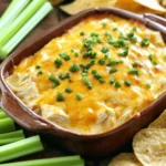 To make Creamy Buffalo Chicken Dip, you'll need key ingredients that bring flavor and creaminess. This dip is both easy to prepare and delicious. The recipe serves 6-8 people, perfect for parties or family gatherings. Here’s what you need for the base of the dip: - 2 cups shredded cooked chicken - 1/2 cup cream cheese, softened - 1/2 cup sour cream - 1/2 cup Greek yogurt - 1/2 cup buffalo sauce (adjust to taste) - 1 cup shredded cheddar cheese - 1/2 teaspoon garlic powder - 1/2 teaspoon onion powder - 1 tablespoon fresh chives, chopped (plus more for garnish) - Salt and pepper to taste These ingredients create a rich and creamy dip that bursts with flavor. The shredded chicken adds protein, while the cream cheese and yogurt give it a perfect texture. The buffalo sauce brings that spicy kick we all love. You can personalize your dip with these optional ingredients: - Blue cheese crumbles for extra tang - Diced celery for crunch - Hot sauce for added heat - Extra spices like paprika or cayenne for more flavor Feel free to mix and match these options based on your taste. They can help make the dip truly your own! The Full Recipe gives you a great foundation, but your tweaks can make it special. To start making your creamy buffalo chicken dip, gather all your ingredients. You will need: - 2 cups shredded cooked chicken - 1/2 cup cream cheese, softened - 1/2 cup sour cream - 1/2 cup Greek yogurt - 1/2 cup buffalo sauce (adjust to taste) - 1 cup shredded cheddar cheese - 1/2 teaspoon garlic powder - 1/2 teaspoon onion powder - 1 tablespoon fresh chives, chopped (plus more for garnish) - Salt and pepper to taste - Tortilla chips, celery sticks, or carrot sticks for serving In a large mixing bowl, mix the softened cream cheese, sour cream, and Greek yogurt. Use a hand mixer or a spatula to combine them until smooth and creamy. This base gives the dip its rich texture. Next, gently fold in the shredded chicken. Add the buffalo sauce, garlic powder, onion powder, and salt and pepper. Make sure everything blends well. The buffalo sauce gives it that spicy kick we all love! Stir in the shredded cheddar cheese along with the chopped chives. Reserve a bit of cheese for the top. This adds a cheesy crust when baked. Now, transfer the mixture into a baking dish. Spread it evenly across the dish. Sprinkle the reserved cheddar cheese on top for a delicious finish. Preheat your oven to 350°F (175°C). Bake the dish for about 20 minutes. Keep an eye on it until it becomes bubbly and slightly golden on top. The smell will fill your kitchen, making it hard to wait! Once baked, remove it from the oven. Let it cool for a few minutes. This will help avoid burns while enjoying it. Garnish with more chopped chives for a fresh touch. Serve the dip warm with tortilla chips, celery sticks, or carrot sticks. Each option adds a nice crunch. This creamy buffalo chicken dip is perfect for parties, game days, or just a cozy night in. You can even serve it with fresh veggies for a healthier option. Enjoy this tasty treat straight from the oven! For the full recipe, check out the details above. To make your dip extra creamy, use full-fat cream cheese. It blends better and tastes richer. Mixing in Greek yogurt also adds a nice texture. I like to use a hand mixer for a fluffy finish. You can add more sour cream for a smoother dip. Adjust the amount of buffalo sauce to balance creaminess and heat. Start by softening the cream cheese. This helps it mix well with other ingredients. Use a large bowl to give yourself space to stir. Add the sour cream and Greek yogurt next. Blend these until they are smooth. Then, gently fold in the chicken and seasonings. This keeps the chicken chunks intact. Stir in the cheddar cheese last to keep it from clumping. Preheat your oven to 350°F (175°C) before baking. Use a shallow baking dish for even cooking. Spread the dip evenly in the dish to avoid burnt edges. Bake until it’s bubbly and slightly golden on top. Let it cool for a few minutes before serving. This helps flavors settle and makes it easier to scoop. For a crispy top, broil for one to two minutes at the end. {{image_2}} If you crave more heat in your dip, try adding extras! Hot sauce can turn up the spice. You can also mix in diced jalapeños for a fresh kick. Want to try something bold? Use smoked paprika for a smoky flavor. Just remember to taste as you go. This way, you can find the right heat level for you. You can make this dip lighter without losing flavor. Swap regular cream cheese for low-fat cream cheese. Greek yogurt can replace sour cream for a protein boost. Use baked chicken instead of fried chicken for less fat. You can even try a dairy-free cream cheese if you want to cut out dairy. These swaps keep the taste great while making it a bit healthier. To make this dip vegan, replace chicken with chickpeas or shredded jackfruit. Use vegan cream cheese and dairy-free yogurt for the creamy base. A vegan buffalo sauce works well here too. These changes keep the dip tasty but friendly for plant-based diets. This way, everyone can enjoy the party snack! For the full recipe, check out the details above! You can store leftover dip in an airtight container. Make sure the lid is tight. This way, it stays fresh for up to four days in the fridge. If you want to keep it longer, consider freezing it. To reheat, take the dip out of the fridge. Place it in a microwave-safe bowl. Heat in short bursts, about 30 seconds at a time. Stir in between to avoid hot spots. You can also reheat in an oven. Preheat to 350°F (175°C) and bake for 15-20 minutes. Ensure it’s warm all the way through. If you want to freeze the dip, do it before baking. Place it in a freezer-safe container. Make sure to label it with the date. It can last up to three months in the freezer. When ready to eat, thaw it overnight in the fridge. Then, bake it according to the Full Recipe. Enjoy that cheesy, spicy goodness! Yes, you can use rotisserie chicken. It saves time and adds great flavor. Just shred the chicken and mix it in. You can also use leftover chicken from meals. This dip will still taste amazing! You can serve many things with this dip. Tortilla chips are a great choice. They add crunch and flavor. You can also use celery sticks or carrot sticks. Both are fresh and healthy options. Crackers work well too. Feel free to get creative with your dippers! To make the dip less spicy, use less buffalo sauce. You can also mix in more cream cheese or sour cream. This will tone down the heat while keeping it creamy. Tasting as you go helps find the right balance for you! This blog post has covered key aspects of making the perfect Creamy Buffalo Chicken Dip. You learned about essential and optional ingredients, as well as step-by-step instructions for preparation and baking. We shared handy tips to improve texture and flavor, plus delicious variations. Don’t forget to store your leftovers properly for later enjoyment. Whether you choose spicy or healthier options, this dip is sure to be a hit. Now, gather your ingredients and make this tasty dish for your next gathering! Enjoy making and eating it!