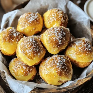 To make these tasty bites, you need some key ingredients. Here’s what you’ll need: - 1 cup warm water (110°F) - 1 packet (2 1/4 teaspoons) active dry yeast - 2 tablespoons granulated sugar - 3 cups all-purpose flour - 1 teaspoon salt - 1/4 cup baking soda - 1/2 cup unsalted butter, melted - 1/2 cup granulated sugar (for coating) - 2 teaspoons ground cinnamon - Coarse sea salt (for sprinkling) These ingredients work together to create a soft, chewy pretzel. The warm water helps the yeast activate. The sugar feeds the yeast, making the dough rise. The flour gives the pretzel its structure, while the baking soda adds a nice flavor. While the pretzel bites are delicious on their own, you can dip them for extra fun. Here are some great options: - Warm vanilla glaze - Chocolate sauce - Cream cheese dip - Caramel sauce These dips can make your snack even sweeter. They add flavors that complement the cinnamon sugar. If you’re missing an ingredient, don’t worry! Here are some easy swaps: - You can use instant yeast instead of active dry yeast. Just skip the proofing step. - For a gluten-free option, try using gluten-free flour. - If you want a dairy-free version, use coconut oil instead of butter. - You can replace granulated sugar with brown sugar for a deeper flavor. These substitutions help you adapt the recipe to your needs. With these options, you can still enjoy cinnamon sugar pretzel bites! Check the Full Recipe for all the steps to make this delightful snack. To start, gather your ingredients. You need warm water, active dry yeast, sugar, flour, and salt. In a bowl, mix the warm water, yeast, and 2 tablespoons of sugar. Wait about 5 minutes until it foams. This shows the yeast is alive. Then, in a large bowl, combine the flour and salt. Pour in the yeast mix and stir until a dough forms. Once your dough is ready, knead it on a floured surface for about 5 minutes. It should feel smooth and stretchy. Now place the dough in a greased bowl. Cover it, and let it rise for about 1 hour. It will double in size. After it rises, punch the dough down. Divide it into eight pieces. Roll each piece into a rope, about 1/2 inch thick. Cut these ropes into 1-inch pieces. You now have bite-sized pretzel pieces! Prepare your boiling water next. In a large pot, bring 10 cups of water and 1/4 cup of baking soda to a boil. Drop your pretzel bites into the boiling water for about 30 seconds. This step gives them that chewy texture. Use a slotted spoon to remove them and place them on a lined baking sheet. Brush the tops with melted butter. Now, mix 1/2 cup of sugar and 2 teaspoons of cinnamon in a small bowl. Sprinkle this mix generously over the pretzel bites. Add a pinch of coarse sea salt on top of each one. Bake them in a preheated oven at 425°F for 12-15 minutes until they are golden brown. Allow them to cool slightly before serving. You can find the Full Recipe for detailed steps. To make your pretzel bites chewy, knead the dough well. This adds strength to the dough. Let it rise in a warm spot. This helps the dough grow and get fluffy. When you shape the bites, keep them uniform in size. This ensures even cooking. Preheat your oven to 425°F (220°C) to help them bake quickly. Boil the pretzel bites for 30 seconds. This step gives them a nice crust. Keep an eye on them while baking. You want a golden brown color, which usually takes 12-15 minutes. Don’t skip the boiling step. It’s key for that classic pretzel texture. Make sure your water is boiling before adding the bites. Use the right amount of baking soda in the water. Too much can make them taste bitter. Lastly, don’t forget the toppings! Sprinkle that cinnamon sugar mix generously for a sweet finish. {{image_2}} You can change the dough's flavor to keep things fun. Try adding 1 teaspoon of vanilla extract for a sweet twist. For a savory touch, mix in some garlic powder or Italian herbs. You can even use whole wheat flour for a nuttier taste. Each change brings a new flavor to your pretzel bites. While cinnamon sugar is classic, you can explore other coatings. Use powdered sugar mixed with lemon zest for a refreshing treat. You can also try a spicy mix of chili powder and sugar for a fun kick. For chocolate lovers, dip the pretzel bites in melted chocolate after baking. Each option adds a unique flair to your snack. Serve your cinnamon sugar pretzel bites warm for the best taste. A basket lined with parchment paper makes them look great. Pair them with a small dish of warm vanilla glaze for dipping. If you want something richer, chocolate sauce is perfect. You can also serve them with cream cheese frosting for a fun twist. Each dip enhances the sweetness of the bites. Store any leftover pretzel bites in an airtight container. This keeps them fresh. You can place them at room temperature for one day. If you want to keep them longer, refrigerate them. They will last about three to four days in the fridge. Just make sure the container is sealed well to avoid drying. When you’re ready to eat the leftover bites, reheating is easy. Preheat your oven to 350°F (175°C). Place the pretzel bites on a baking sheet. Heat them for about 5-10 minutes. This helps restore their soft texture. If you want a crispy outside, you can broil them for one minute at the end. Freezing is a great option if you want to save your pretzel bites. First, let them cool completely. Then, place them in a single layer on a baking sheet. Freeze them for about an hour. Once frozen, transfer them to a freezer bag. They can stay in the freezer for up to three months. When you're ready to enjoy, just reheat straight from the freezer. This way, you can indulge in warm, cinnamon sugar goodness anytime! For the complete recipe, check out the Full Recipe. Yes, you can use instant yeast. Instant yeast works faster and does not need proofing. You can mix it directly with your dry ingredients. Use the same amount as the active dry yeast in the recipe. This change makes the process quicker and easier. To make these pretzel bites vegan, swap out the butter for a plant-based alternative. You can use coconut oil or a vegan margarine. For the dough, ensure your sugar is vegan, as some sugars are processed with bone char. Follow the Full Recipe with these simple swaps for a delicious vegan treat. You can find premade cinnamon sugar pretzel bites at many grocery stores. Look in the frozen or snack aisle. Some specialty bakeries also sell them fresh. If you want to enjoy them warm and soft, try local food markets or fairs. Cinnamon sugar pretzel bites are easy to make and fun to enjoy. We covered key ingredients, step-by-step instructions, and helpful tips. You learned how to shape, boil, and bake perfect bites. Remember the common mistakes to avoid, and try different flavors and dips. Store leftovers properly for later, and now you’re ready to impress friends and family with your tasty snacks. Enjoy creating these delicious treats and savor every bite!