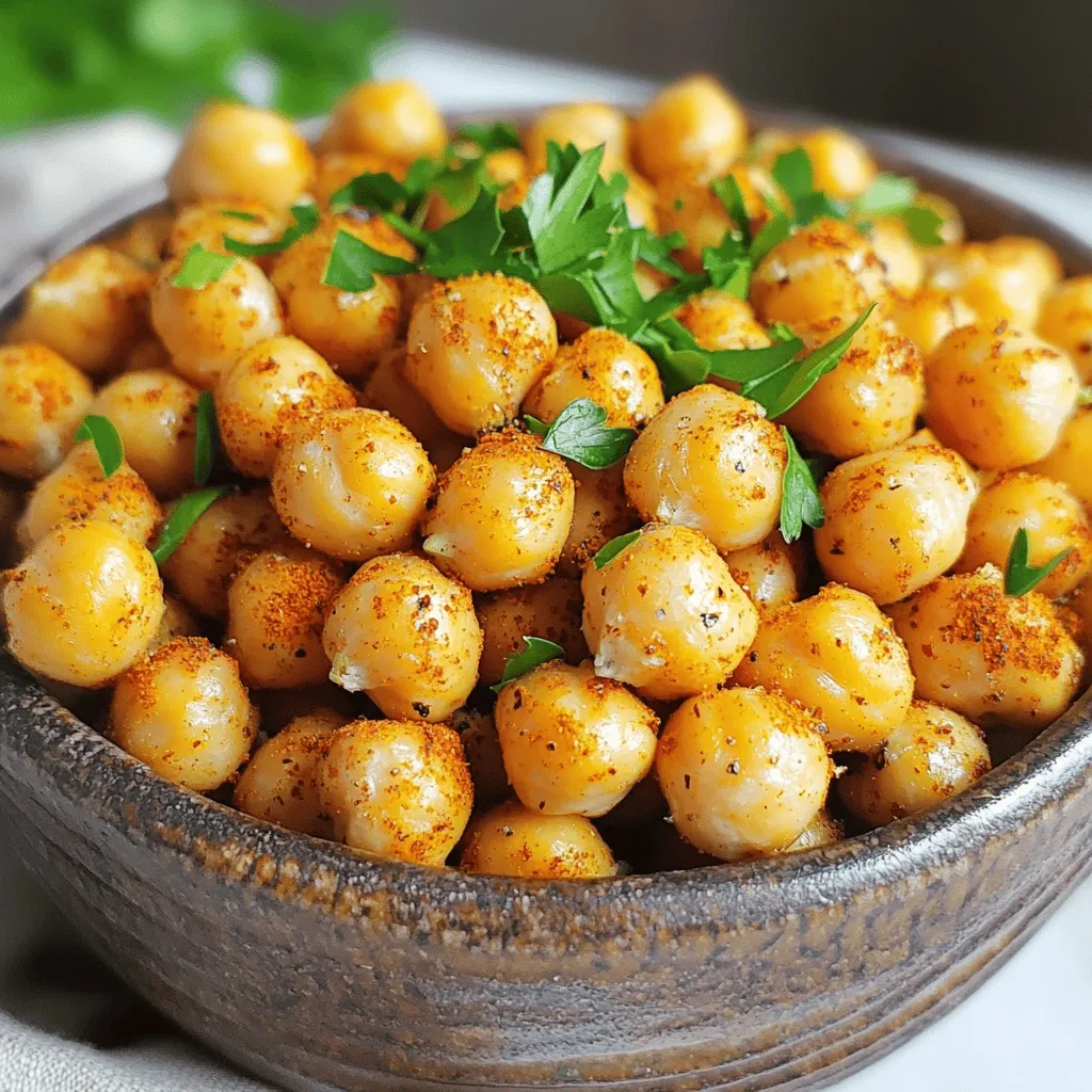 - 1 can (15 oz) of chickpeas (garbanzo beans) - 2 tablespoons olive oil - 1 teaspoon smoked paprika - 1 teaspoon garlic powder - 1/2 teaspoon cumin - 1/2 teaspoon salt - 1/4 teaspoon black pepper - Fresh parsley (for garnishing) - Alternative oils and spices I love using chickpeas in my cooking. They are tasty and packed with protein. For this recipe, I use a can of chickpeas. Make sure to drain and rinse them well before cooking. This helps remove excess sodium and makes them fresher. Next, I add olive oil. It not only helps the spices stick but also adds flavor. The spices I use are smoked paprika, garlic powder, cumin, salt, and black pepper. Each spice brings its own unique taste. Smoked paprika adds a hint of smokiness, while garlic powder gives a nice punch. If you want to take it up a notch, consider adding fresh parsley. It adds color and makes the dish look pretty. You can also try different oils or spices if you like. For example, you could use chili powder for some heat or even a sprinkle of cinnamon and sugar for a sweet twist. This simple list of ingredients makes for a quick and healthy snack. I keep it easy so you can whip this up anytime. Plus, it’s fun to play around with flavors to find what you love best! If you want the full recipe with all steps, check out the link. - Preheat air fryer to 400°F (200°C). - Rinse and dry chickpeas. Start by preheating your air fryer. This step helps the chickpeas get crispy. While the air fryer heats, rinse the chickpeas. Drain them well and spread them on a clean kitchen towel. Pat them dry to remove any extra moisture. Drying is key to achieving a great crunch. - Coat chickpeas with oil and spices. - Air fry chickpeas for 15-20 minutes. In a large bowl, mix the dried chickpeas with olive oil and spices. Use smoked paprika, garlic powder, cumin, salt, and black pepper. Toss until every chickpea is covered with the mix. Next, place the chickpeas in the air fryer basket in an even layer. Make sure they aren’t crowded; this helps them cook evenly. Air fry the chickpeas for 15 to 20 minutes. Shake the basket halfway through. This ensures all sides get crispy. - Garnish with parsley. - Cooling tips for maximum crispiness. Once the chickpeas are done, take them out and let them cool for a few minutes. They will get even crunchier as they cool. If you want, sprinkle some chopped parsley on top for a fresh touch. Enjoy this snack as is or with a tasty dip. For the full recipe, check out the guide above! To get that satisfying crunch, preheat your air fryer to 400°F (200°C). This step gets the air circulating quickly. While you wait, drying the chickpeas is key. After rinsing, spread them on a towel and pat them dry. Removing moisture helps them crisp up nicely. For flavor, mix spices with olive oil. I love using smoked paprika and garlic powder. They add a great taste. You can also try cumin, salt, and black pepper. If you want more heat, add chili powder. For a sweet twist, sprinkle cinnamon and sugar. Crispy chickpeas taste great with dips! Try serving them with hummus or tzatziki. You can also toss them into salads for a crunch. For a fun idea, mix them into popcorn for a unique snack. These chickpeas are versatile and sure to please. For the full recipe, check out the Crispy Air Fryer Chickpeas 🥗. {{image_2}} You can change the flavor of your crispy air fryer chickpeas easily. For a spicy kick, add chili powder or cayenne. Just a pinch can make a big difference. If you prefer a sweet treat, sprinkle some cinnamon and sugar on top. This gives your chickpeas a tasty twist. Both options are simple and fun to try. If you want to mix things up, try oven-baked chickpeas. They will have a different texture. Preheat your oven to 400°F (200°C) and spread the seasoned chickpeas on a baking sheet. Bake for about 25 to 30 minutes, stirring halfway. You can also use a frying pan on the stovetop. Heat some oil, add the chickpeas, and cook, stirring often, until golden. Each method brings out nice flavors. Crispy chickpeas are great for many diets. They are naturally gluten-free and vegan. You can enjoy them without worry. If you have nut allergies, these chickpeas are safe too. They make a perfect snack or topping for salads. Feel free to adapt the recipe based on your needs. To keep your crispy air fryer chickpeas fresh, store them in an airtight container. This helps maintain their crunch. If you leave them in the open air, they will lose their texture and taste. The best storage duration is about 3 to 5 days. After this time, they may become stale. When reheating, you want to make them crispy again. The best way is to use the air fryer. Set it to 350°F (175°C) and heat for about 5 minutes. This method keeps them crunchy. Avoid microwaving them, as it makes them soggy. These chickpeas are great in salads or as snacks. Toss them in a salad for added crunch. You can also mix them with nuts for a tasty snack. For long-term storage, consider freezing them. Just spread them on a tray and freeze before storing in a bag. This keeps them fresh longer. You can also use them in different recipes later. Check out the Full Recipe for more ideas! Yes, you can use dried chickpeas. First, soak them overnight in water. This helps them soften. Next, drain and rinse them well. You will need to cook them before air frying. Boil them for about 1 hour until tender. Then, follow the same steps in the recipe. This gives you a fresher taste. Some of the best air fryer brands include Philips, Ninja, and Cosori. These brands receive good reviews from users. They cook evenly and have great features. Check the capacity to fit your needs. A larger basket allows more chickpeas at once. To avoid burnt chickpeas, watch the cooking time closely. Start with 15 minutes and check for doneness. If they look golden, they are ready. If not, add a few more minutes. Also, shake the basket halfway through cooking. This helps them cook evenly. Adjust the temperature slightly lower if needed. In this post, we covered how to make crispy chickpeas in an air fryer. We discussed key ingredients, from chickpeas to spices, and walked through step-by-step instructions. You learned tips for the perfect crispy texture, as well as delicious variations to try. Don't forget the storage tips to keep leftovers fresh! Overall, crispy chickpeas are a simple, tasty snack. With creativity, you can make them fit any diet or meal. Enjoy making your own batch!