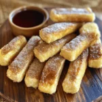 - 4 slices of thick bread (brioche or challah) - 2 large eggs - 1/2 cup milk - 1 teaspoon vanilla extract - 1 teaspoon ground cinnamon - 1 tablespoon granulated sugar - Additional mixture (1 tablespoon sugar and 1/2 teaspoon cinnamon) - 1 tablespoon unsalted butter (for frying) - Maple syrup or honey for serving The key to great Cinnamon Sugar French Toast Sticks lies in the ingredients. Start with thick slices of bread like brioche or challah. These breads soak up the egg mixture well. For the egg mix, use large eggs, milk, and vanilla extract. This mix adds richness and flavor. Next, you need cinnamon and sugar. Ground cinnamon brings warmth and spice, while granulated sugar adds sweetness. You will want an extra mix of sugar and cinnamon for coating later. This makes them irresistible. Don't forget the butter! A tablespoon of unsalted butter helps fry the sticks. It gives them a nice golden color and flavor. The dish pairs perfectly with maple syrup or honey for dipping. With these ingredients, you can make a delightful breakfast or snack that everyone will love. Check out the Full Recipe for all the details! In a shallow bowl, whisk together the eggs, milk, vanilla, cinnamon, and sugar. This mix is key. It gives the French toast sticks their rich flavor. Make sure the ingredients blend well. You want a smooth mixture. This will coat the bread perfectly. Next, slice the bread into sticks. Aim for 1-inch wide pieces. This size helps them cook evenly. Using thick bread, like brioche or challah, adds great taste. Uniform sticks ensure that every bite is just as tasty as the last. Now, dip each stick into the egg mixture. Make sure they get fully coated. Let any extra liquid drip off before cooking. Heat a non-stick skillet over medium heat. Add butter and let it melt. Once the pan is ready, place the sticks in without crowding. Cook for about 2-3 minutes on each side. You want them golden brown and a bit crispy. After cooking, mix some sugar and cinnamon in a bowl. While the sticks are warm, roll them in this mix. The cinnamon sugar coating makes them delightful! For more details, you can refer to the [Full Recipe]. The best bread makes a big difference. I love using thick bread like brioche or challah. These types add a soft texture and sweet flavor. They soak up the egg mixture well and stay soft inside. You can also try Texas toast for a nice change. Look for bread that isn't too fresh. Day-old bread works best. It holds up better while cooking. To get perfect golden-brown sticks, use medium heat. If the heat is too high, they might burn. Keep an eye on them while cooking. Flip them carefully with a spatula. Cook for about 2-3 minutes on each side. The goal is a crispy outside and soft center. If they are browning too fast, lower the heat. This way, you get that nice, even color. You can serve these sticks in many fun ways! Maple syrup or honey make great dips. They add sweetness and flavor. You can also add fresh fruit like strawberries or bananas on the side. For extra flair, sprinkle some whipped cream on top. If you're feeling adventurous, try a chocolate sauce for dipping. It makes a tasty treat! {{image_2}} You can add chocolate chips or fruit to the egg mixture. This twist makes your French toast sticks even more fun. Just fold in small amounts of your favorite fruit, like berries or bananas, before dipping the bread. For chocolate lovers, sprinkle in some mini chocolate chips. These additions bring sweetness and texture to each bite. Switching to brown sugar or flavored syrups can change the flavor profile. Brown sugar adds a rich, caramel taste that pairs well with cinnamon. You can also try flavored syrups, like maple or vanilla, for a unique touch. Drizzle these on or serve them for dipping. Each option offers a new twist on this classic dish. You can easily make this dish plant-based by swapping out eggs and milk. Use a mixture of flaxseed meal and water instead of eggs. For milk, try almond, soy, or oat milk. These substitutes maintain the creaminess and flavor you want. This way, everyone can enjoy cinnamon sugar French toast sticks, regardless of their diet. For the full recipe, check the main article. To keep leftover cinnamon sugar French toast sticks fresh, follow these steps: - Cool the sticks: Let them cool to room temperature. - Use an airtight container: Place the sticks in a container with a tight lid. - Refrigerate: Store them in the fridge for up to three days. - Freeze for longer storage: For freezing, wrap each stick in plastic wrap and place them in a freezer bag. To enjoy the sticks again, reheating is key: - Oven method: Preheat your oven to 350°F (175°C). Place the sticks on a baking sheet and heat for about 10 minutes. This keeps them crispy. - Skillet method: Heat a non-stick skillet over medium heat. Add a small amount of butter, then place the sticks in the pan. Cook for 2-3 minutes on each side. Knowing how long your cinnamon sugar French toast sticks last is important: - In the fridge: They stay fresh for about three days. - In the freezer: They can last for up to three months. When ready to eat, thaw in the fridge overnight before reheating. By following these storage tips, you can savor every bite of your delicious cinnamon sugar French toast sticks. For the full recipe, refer to the earlier sections. Yes, you can prepare them in advance. Make the egg mixture and cut the bread into sticks. Store them in an airtight container in the fridge for a few hours. You can also cook them, then keep them warm in the oven at low heat. This way, you save time and still enjoy a tasty breakfast. If you need alternatives, try using gluten-free bread or low-carb options like cloud bread. You can also use slices of banana or even zucchini for a unique twist. These options still give you a fun shape and taste great with cinnamon sugar! To keep the sticks crisp, don't soak them too long in the egg mixture. Just a quick dip works wonders. Make sure your pan is hot enough before cooking. This helps to seal the outside quickly, keeping the inside soft but not soggy. Enjoy your delicious Cinnamon Sugar French Toast Sticks! In this blog post, we covered how to make delicious Cinnamon Sugar French Toast Sticks. You learned about the key ingredients, step-by-step cooking instructions, and helpful tips for the best results. I also shared fun variations and storage techniques to keep your leftovers fresh. Enjoying these treats at breakfast or brunch elevates your meal. Whether you customize the flavors or pick the right bread, your French toast will impress. Try it out and make each bite count.