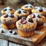- 1 cup rolled oats - 1 cup milk (or almond milk) - 1 cup all-purpose flour - 1/2 cup brown sugar, packed - 1/4 cup granulated sugar - 1/2 teaspoon baking powder - 1/2 teaspoon baking soda - 1/4 teaspoon salt - 1/2 teaspoon cinnamon - 1/3 cup vegetable oil - 2 large eggs - 1 teaspoon vanilla extract - 1 cup fresh or frozen cherries, pitted and halved - 1/2 cup semi-sweet chocolate chips - Almonds or walnuts for added crunch - Dark chocolate chips for a richer flavor - Oat or almond flour as a gluten-free alternative I love using fresh ingredients for my Cherry Oatmeal Chocolate Chip Muffins. The oats give a great texture and flavor. I often use rolled oats, as they hold up well in baking. Milk or almond milk helps to soften the oats and adds moisture. Using all-purpose flour keeps the muffins light and fluffy. The brown sugar adds a rich taste, while the granulated sugar gives sweetness. Baking powder and baking soda help the muffins rise. I never skip the cinnamon; it adds warmth that pairs perfectly with cherries and chocolate. Vegetable oil keeps the muffins moist. Eggs bind the ingredients and add richness. Vanilla extract is a must for a lovely aroma. I usually use fresh cherries, but frozen ones work just as well. They burst with flavor when baked. The semi-sweet chocolate chips melt into gooey pockets of goodness. For extra crunch, I like to add almonds or walnuts. Dark chocolate chips offer a deeper taste, and oat or almond flour can make it gluten-free. With these ingredients, you can create a delightful treat. If you want to try the full recipe, it's available in this article. - Preheat oven to 375°F (190°C). - Prepare muffin tin with liners or cooking spray. - Combine rolled oats and milk; let sit for 10 minutes. - Whisk dry ingredients in a separate bowl. - Mix wet ingredients with soaked oats; combine with dry ingredients. - Fold in cherries and chocolate chips gently. - Fill muffin cups and bake for 18-20 minutes. - Check doneness with a toothpick. Follow these steps closely, and you will enjoy delicious muffins. The combination of oats, cherries, and chocolate creates a flavor that feels special. The process is simple and fun, making it perfect for all skill levels. Don't forget to check the full recipe for more details. Enjoy your baking! - Use room temperature ingredients for better mixing. - Avoid overmixing the batter to keep muffins light and fluffy. - Experiment with spices like nutmeg or vanilla bean for a twist. - Add a pinch of sea salt on top before baking for a nice contrast. - Substitute sugars with natural sweeteners like honey or maple syrup. - Add a scoop of protein powder for an added health boost. When you bake these Cherry Oatmeal Chocolate Chip Muffins, these tips can make a big difference. Following them will help you achieve the best flavor and texture. You can find the full recipe above to guide you through the baking process. Enjoy your time in the kitchen! {{image_2}} You can easily switch up the fruits in these muffins. Instead of cherries, try using blueberries or raspberries. They add a juicy burst of flavor. You can also add banana to the mix. This gives a soft texture and a sweet twist. If you want a vegan option, it’s simple! Use flax eggs and non-dairy milk. This makes the muffins plant-based. You can also make them gluten-free. A gluten-free flour blend works great in this recipe. The type of chocolate can change the taste. For a sweeter flavor, use milk chocolate chips. If you prefer a richer taste, add cacao nibs. They offer a less sweet and more intense chocolate experience. You can store your muffins at room temperature. Place them in an airtight container. They will stay fresh for up to 3 days. For longer freshness, refrigerate them. They can last up to 1 week in the fridge. If you want to save muffins for later, freeze them. Use freezer-safe bags and keep them for up to 3 months. When you are ready to eat, just reheat them. You can use the microwave or the oven for warming. Enjoy your muffins at their best! Insert a toothpick into the center; it should come out clean. Yes, they can be baked in advance and stored or frozen. You can substitute with frozen cherries or other fruits. Add vanilla or almond extract for extra flavor. They contain oats and fruit, which provide fiber and nutrients, making them a healthier snack option. Yes, but expect a slightly different texture in the final muffins. These muffins pair well with coffee or tea for breakfast or a snack. Microwave for 20-30 seconds or bake at 350°F (175°C) for 10-15 minutes. Check the recipe section in this article for the full breakdown. You now know everything you need to make Cherry Oatmeal Chocolate Chip Muffins. We covered the key ingredients, preparation steps, and helpful tips. You can swap fruits and adjust for diets, too. Remember, these muffins are tasty and packed with nutrients. Enjoy them fresh or store them for later. Get creative with flavors and share your experience with others. Happy baking!