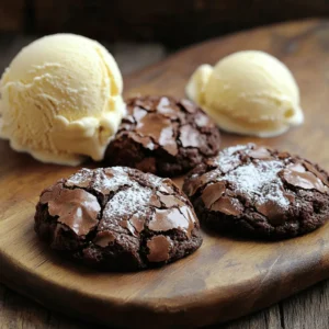 To make fudgy brownie cookies, gather these key ingredients: - 1 cup dark chocolate chips - 1/2 cup unsalted butter, cubed - 1 cup granulated sugar - 2 large eggs - 1 teaspoon vanilla extract - 1/2 cup all-purpose flour - 1/4 cup unsweetened cocoa powder - 1/4 teaspoon baking powder - 1/4 teaspoon salt - 1/2 cup chocolate chunks or nuts (optional for added texture) Each ingredient plays a special role. The chocolate chips and cocoa powder give the cookies their rich flavor. Butter adds moisture, while sugar helps them stay chewy. Eggs bind everything together. Flour gives structure, and baking powder helps them rise a bit. If you need to change an ingredient, here are some good swaps: - Use semi-sweet chocolate chips if you want a sweeter taste. - Coconut oil can replace unsalted butter for a dairy-free option. - Brown sugar can substitute granulated sugar. This swap adds a slight caramel flavor. - You can use gluten-free flour instead of all-purpose flour for a gluten-free version. These substitutions can change the flavor and texture. Experiment to find what you like best! Using high-quality ingredients makes a big difference. Fresh chocolate chips will melt better and taste richer. Real vanilla extract enhances the cookie's flavor. Choose fresh eggs and good flour. The better the ingredients, the better the cookies. You want fudgy brownie cookies that are rich and chewy. When you use quality ingredients, your cookies will impress everyone who tries them. Start by preheating your oven to 350°F (175°C). This helps the cookies bake evenly. While the oven warms up, take a baking sheet and line it with parchment paper. This step keeps your cookies from sticking and makes cleanup easy. In a microwave-safe bowl, place the dark chocolate chips and cubed butter. Heat them in the microwave for 30 seconds. Stir after each interval until everything melts and blends smoothly. Let this mixture cool a bit. In a separate bowl, whisk together the granulated sugar, eggs, and vanilla extract. Mix until everything is well combined. Now, pour the melted chocolate mixture into the sugar and egg mix. Stir until fully mixed together. In another bowl, sift together the flour, cocoa powder, baking powder, and salt. This step helps to aerate the dry ingredients. Gradually add this dry mix to the wet ingredients. Use a spatula to fold it in gently. Be careful not to overmix. If you want extra texture, fold in the chocolate chunks or nuts at this point. Using a cookie scoop or tablespoon, drop rounded balls of dough onto your lined baking sheet. Space them about 2 inches apart. Bake in the oven for 10-12 minutes. The edges should be set, but the centers will still be soft. Let the cookies cool on the baking sheet for 5 minutes, then transfer them to a wire rack to cool completely. For more details, check the Full Recipe. To get that rich, fudgy texture in your cookies, use high-quality dark chocolate. Dark chocolate chips melt well and give a deep flavor. Make sure to mix the melted chocolate with the eggs and sugar until smooth. Don’t overmix the dry ingredients; just fold them in gently. This keeps the cookies chewy and soft. To enhance the fudginess, bake them slightly less than you think. The centers should look soft but not raw. One common mistake is using cold ingredients. Always let your butter and eggs come to room temperature. This helps create a smooth batter. Another mistake is baking too long. Keep an eye on your cookies, as they continue to cook after you take them out. Overbaking leads to dry cookies. Finally, don’t skip the cooling time on the baking sheet. It allows the cookies to firm up while keeping them soft inside. To keep your fudgy brownie cookies fresh, store them in an airtight container. They can last up to a week at room temperature. For longer storage, freeze them in a zip-top bag. When you’re ready to enjoy them again, let them thaw at room temperature. To reheat, pop them in the microwave for 10-15 seconds. This warms them up and makes them gooey again. You can also bake them briefly at 350°F (175°C) for a fresh-out-of-the-oven feel. Try serving them warm with ice cream for a treat! For the full recipe, check out the section above. {{image_2}} You can easily make fudgy brownie cookies nut-free or gluten-free. For nut-free cookies, skip the nuts in the recipe. Choose ingredients without nuts, like chocolate chips. For a gluten-free version, swap all-purpose flour for a gluten-free blend. Many brands work well in cookies without changing the taste. Just check the package for the right measurements. Want to boost the flavor? You can add mint or espresso to your cookie dough. For mint, mix in 1 teaspoon of mint extract with the wet ingredients. It gives a fresh taste. If you love coffee, add 1 tablespoon of instant espresso powder. Stir it into the dry ingredients. This gives a rich, deep flavor to the cookies. You can make these cookies your own by adding mix-ins. Chocolate chunks add rich bites of chocolate. You can also use white chocolate or caramel bits for a fun twist. Try adding dried fruit like cherries or cranberries for a sweet surprise. You can also use coconut flakes for a tropical touch. The possibilities are endless! For more ideas, check the Full Recipe for inspiration. To keep your fudgy brownie cookies fresh, store them in an airtight container. Make sure the cookies are completely cool before you put them away. If you stack them, place parchment paper between layers. This way, they won’t stick together. Keep the container in a cool, dry place. Avoid light and heat, as they can dry out the cookies. You can freeze these cookies for later. First, let them cool completely. Then, wrap each cookie in plastic wrap. This helps keep them moist. Place the wrapped cookies in a freezer-safe bag or container. They can last up to three months in the freezer. When you want to enjoy them, let them thaw at room temperature or heat them up in the microwave for a few seconds. Fudgy brownie cookies taste best within the first week. After that, they may lose some of their chewy texture. If stored correctly, they can stay fresh for about a week. To check for freshness, look for any signs of dryness or hardening. If they seem dry, you can warm them slightly to bring back some moisture. For the best flavor, enjoy them fresh or within the week. For the full recipe, check the earlier section. You want to look for set edges. The centers should still look soft. Bake them for about 10-12 minutes. They will continue to cook while cooling. If you want them extra fudgy, take them out a minute early. Trust your oven timer, but also trust your eyes. Yes, you can use cocoa powder, but it changes the texture. Cocoa powder gives a deeper chocolate flavor. You might need to adjust the fat in the recipe. Try using 1/2 cup of cocoa powder and add 1/4 cup more butter. This keeps the cookies moist and rich. Serve these cookies warm with vanilla ice cream. You can also pair them with a glass of milk. For a twist, try them with a coffee or a rich chocolate sauce. Dusting them with powdered sugar adds a nice touch too. These simple additions elevate the dessert experience. For the full recipe, check out the detailed instructions above! This article covered how to make fudgy brownie cookies. We explored the right ingredients, including possible substitutions. You learned how to prep, mix, and bake for perfect results. I shared tips for that ideal fudgy texture and common mistakes to avoid. We also discussed storage and exciting variations for custom flavors. Baking should be fun and rewarding. Experiment, enjoy, and share these tasty treats!