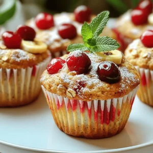 To make Cherry Banana Oat Muffins, gather these key items: - 1 cup rolled oats - 1 cup whole wheat flour - 1 teaspoon baking powder - 1/2 teaspoon baking soda - 1/2 teaspoon salt - 2 ripe bananas, mashed - 1/2 cup honey or maple syrup - 1/4 cup unsweetened applesauce - 2 large eggs - 1 teaspoon vanilla extract - 1 cup fresh or frozen cherries, pitted and chopped These ingredients blend well to create a moist and flavorful muffin. The oats add fiber, while bananas lend natural sweetness. Whole wheat flour boosts nutrition, and honey or maple syrup keeps it healthy. You can make these muffins even better with some add-ins. Consider adding: - 1/2 cup chopped walnuts or pecans - 1/2 cup chocolate chips Nuts bring crunch and flavor, while chocolate chips add sweetness. Feel free to mix and match based on your taste. If you want to make the recipe even healthier, try these swaps: - Replace honey with agave syrup for a lower glycemic index. - Use flax eggs instead of regular eggs for a vegan option. - Substitute half of the applesauce with Greek yogurt for added protein. These changes keep the muffins tasty while enhancing their health benefits. You can enjoy a guilt-free snack with these smart swaps. For the full recipe, check out the details provided earlier. First, set your oven to 350°F (175°C). This is the perfect temperature for baking muffins. Next, grab a 12-cup muffin tin. You can line it with muffin liners or lightly grease it with oil. This step helps prevent sticking, making it easier to enjoy your muffins later. In a medium bowl, mix together the rolled oats, whole wheat flour, baking powder, baking soda, and salt. Use a whisk to blend everything well. This step is important because it helps the muffins rise and stay fluffy. Once mixed, set this bowl aside for later. Now, take a large bowl and add the mashed bananas. They should be ripe for the best flavor. Next, add the honey or maple syrup, applesauce, eggs, and vanilla extract. Whisk these ingredients until they are fully combined. This forms the base of your muffin batter, adding sweetness and moisture. Slowly add the dry ingredients to the wet mixture. Stir gently until everything is just combined. Avoid overmixing, as this can make the muffins tough. Now fold in the chopped cherries and nuts, if you choose to use them. This adds texture and bursts of flavor in every bite. Spoon the muffin batter into the prepared muffin tin. Fill each cup about two-thirds full. Bake in the preheated oven for 18-20 minutes. To check if they are done, insert a toothpick into the center of a muffin. If it comes out clean, they are ready. Once baked, let the muffins cool in the pan for about five minutes. After that, transfer them to a wire rack to cool completely. For the full recipe, follow along with the instructions above and enjoy your tasty treats! To keep your muffins moist, use ripe bananas. They add natural sweetness and moisture. Mashed bananas blend well with the other ingredients. Applesauce also helps. It adds moisture without extra fat. Avoid overmixing the batter. This can make the muffins tough. Stir until just combined for the best texture. One common mistake is not measuring flour correctly. Too much flour can dry out your muffins. Use the spoon and level method. Another mistake is opening the oven door too early. This can cause the muffins to sink. Bake them for the full time listed. Lastly, don’t skip the cooling step. Letting them cool helps improve flavor and texture. Store your muffins in an airtight container. This keeps them fresh longer. You can also line the container with a paper towel. This absorbs excess moisture and keeps them soft. For longer storage, freeze the muffins. Wrap each one in plastic wrap and place them in a freezer bag. When you're ready to eat, just thaw them at room temperature or reheat in the oven. Check out the Full Recipe for more details! {{image_2}} You can easily make Cherry Banana Oat Muffins gluten-free. Just swap the whole wheat flour with a gluten-free flour blend. Look for blends that include rice flour, almond flour, or coconut flour. These options work well. Ensure that your oats are certified gluten-free, as regular oats may contain gluten. This simple change keeps the muffins tasty and safe for gluten-sensitive friends. Want to spice things up? You can add cinnamon or nutmeg to the dry mix. Just one teaspoon of cinnamon adds warmth and depth. Nutmeg gives a lovely, cozy flavor. You can also try a pinch of ginger for a little zing. These spices make the muffins more exciting and flavorful. You can switch out cherries for other fruits too. Blueberries, raspberries, or diced apples work beautifully. If you prefer tropical flavors, add crushed pineapple or diced mango. Each fruit brings its own taste and texture. Feel free to mix fruits for a delightful surprise in every bite. For the full recipe, check out the Cherry Banana Oat Muffins section. Enjoy exploring these tasty variations! Store your Cherry Banana Oat Muffins in an airtight container. This keeps them fresh and moist. You can leave them at room temperature for up to three days. If you want to keep them longer, consider freezing them. To freeze the muffins, first, let them cool completely. Wrap each muffin tightly in plastic wrap. Then, place them in a freezer bag or a container. Label it with the date. You can freeze them for up to three months. When ready to eat, just thaw them at room temperature or in the fridge. Reheat your muffins in the microwave for about 20-30 seconds. You can also warm them in the oven. Set the oven to 350°F (175°C) and heat for 5-10 minutes. This brings back their fresh-baked taste. Enjoy your muffins warm, just like when they came out of the oven! Yes, you can use frozen cherries. Just make sure to thaw and drain them first. This helps keep the muffins from becoming too wet. Frozen cherries work well, and they can add a burst of flavor. To make these muffins vegan, replace the eggs with flax eggs. Mix 1 tablespoon of ground flaxseed with 3 tablespoons of water for each egg. Also, use maple syrup instead of honey. These swaps keep the muffins tasty and healthy. These muffins last about 3 to 5 days at room temperature when stored in an airtight container. If you want them to last longer, you can freeze them. They freeze well for up to 3 months. Just remember to wrap them tightly! For more details, check the Full Recipe. You now know how to make tasty Cherry Banana Oat Muffins. We covered key ingredients and healthy swaps. You learned simple steps for mixing and baking. Plus, I shared tips to keep your muffins moist and fresh. Explore variations and adapt the recipe to your taste. Whether you freeze them or add spices, the options are endless. Enjoy baking and sharing these muffins with others. Your kitchen will be filled with joy!