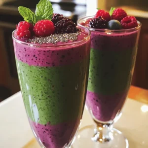 - 1 cup fresh spinach leaves - 1/2 cup mixed berries (strawberries, blueberries, raspberries) - 1 ripe banana - 1/2 cup Greek yogurt (or dairy-free alternative) - 1 cup almond milk (or any milk of your choice) - 1 tablespoon honey or maple syrup - 1 tablespoon chia seeds - Ice cubes I love using fresh ingredients in this smoothie. Spinach gives it a healthy boost. You want to wash the spinach well to remove any dirt. The mixed berries add sweetness and color. You can use any berries you like! A ripe banana makes it creamy and rich. For the base, I choose Greek yogurt. It’s thick and adds protein. If you want a dairy-free option, use coconut yogurt. Almond milk is my go-to, but you can pick any milk you enjoy. Optional add-ins can take your smoothie to the next level. Honey or maple syrup sweetens it up more. Chia seeds add fiber and omega-3s. Ice cubes make the smoothie cold and refreshing. For the full recipe, check the section above. It’s simple to make and so tasty! - Rinse the spinach leaves thoroughly. This step removes dirt and makes them clean. - Add the spinach, mixed berries, banana, Greek yogurt, and almond milk to the blender. This mix creates a tasty base. - Blend everything until smooth and creamy. You want a silky texture with no lumps. - Taste your smoothie. If it needs more sweetness, add honey or maple syrup. Blend again quickly to mix. - Pour the smoothie into a glass or bowl. This makes it easy to drink or eat. - For a beautiful look, serve in clear glasses. Top with whole berries, chia seeds, or mint. This adds color and fun. For the complete recipe, check out the Full Recipe section. Enjoy the vibrant mix of flavors! To get the perfect smoothie consistency, start with fresh spinach and berries. Use a high-speed blender for a smooth finish. Begin by blending the spinach and almond milk first. This helps break down the spinach well. After that, add the berries, banana, and yogurt. Blend until it’s creamy and there are no lumps. If the smoothie is too thick, add more milk slowly. Spinach and berries pack a punch of nutrients. Spinach is rich in iron and vitamins. It helps keep your bones strong and your skin healthy. Berries are loaded with antioxidants. They can boost your immune system and improve heart health. This smoothie is not just tasty; it’s a nutrition powerhouse. The Greek yogurt adds protein and probiotics, great for gut health. If you want more sweetness, add honey or maple syrup. Start with a small amount and taste as you go. For a twist, try adding a pinch of cinnamon or vanilla extract. You can also mix in nutmeg for a warm flavor. These changes make your smoothie even more delicious and fun to drink. For the complete recipe, check out the [Full Recipe]. {{image_2}} You can switch up the berries in your smoothie. Try using blackberries, cherries, or even mango. Each fruit adds a unique flavor and some extra nutrients. If you want a berry-free option, use peaches or pineapple for a tropical twist. If you follow a vegan diet, substitute Greek yogurt with coconut yogurt or almond yogurt. These options keep your smoothie creamy without dairy. For milk, try oat milk or soy milk. Both work well and have a great taste. To make this smoothie even better, add protein powder or a spoonful of nut butter. Both options add creaminess and keep you full longer. You can also mix in superfoods like kale or flaxseeds for extra health benefits. They boost your nutrient intake without changing the taste much. You can pre-make your berry spinach smoothie for busy days. Blend all the ingredients and pour it into a jar. Seal the jar tightly and store it in the fridge. It is best to drink it within 24 hours for the freshest taste. If you use yogurt, it helps keep the smoothie creamy longer. Always give it a good shake before drinking. Freezing is another great option. To freeze, pour the smoothie into freezer-safe containers or ice cube trays. Leave a little space at the top for expansion. When you are ready to drink it, just take it out and let it thaw in the fridge overnight. You can also blend the frozen smoothie to get a frosty texture. This method keeps the flavor intact while making it easy to store. In the fridge, your berry spinach smoothie lasts about 1 to 2 days. After that, it may start to lose its taste and texture. If you see any changes in color or smell, it’s best to toss it out. Freshness is key for enjoying this tasty drink! A berry spinach smoothie is packed with nutrients. Spinach gives you iron, vitamins A and C. Berries add antioxidants that help your body fight free radicals. The Greek yogurt provides protein and probiotics for gut health. This smoothie supports your immune system and boosts energy too. Yes, you can make this smoothie ahead of time. Simply blend the ingredients and store it in the fridge. It stays fresh for about 24 hours. Just give it a quick stir before drinking. For best taste, drink it soon after making. If you don’t want to use banana, try avocado for creaminess. You can also use apple sauce or frozen mango. These options keep the smoothie smooth while adding natural sweetness. Each choice will change the flavor a bit, but they will still taste great. To make the smoothie more filling, add oats or nut butter. Rolled oats blend well and provide fiber. Nut butter adds healthy fats and protein. Chia seeds can also help. They expand in your stomach and keep you full longer. Yes, you can easily add protein without changing the taste. Try protein powder in vanilla or unflavored. Greek yogurt already has protein, but you can add more. Silken tofu is another great option. It blends smoothly and has a mild taste. Feel free to try the Full Recipe for a delicious and healthy treat. I love making the Berry Spinach Smoothie because it tastes great and is super healthy. This smoothie is packed with vitamins and flavors. Let’s dive into the ingredients you need for this tasty treat. - 1 cup fresh spinach leaves - 1/2 cup mixed berries (strawberries, blueberries, raspberries) - 1 ripe banana - 1/2 cup Greek yogurt (or dairy-free alternative) - 1 cup almond milk (or any milk of your choice) - 1 tablespoon honey or maple syrup (optional) - 1 tablespoon chia seeds (optional) - Ice cubes (optional, for a frostier texture) Start by rinsing the fresh spinach leaves well under cold water. This removes dirt and makes it clean. Then, place the spinach in your blender. Next, add the mixed berries, banana, Greek yogurt, and almond milk. If you want your smoothie sweet, drizzle in honey or maple syrup. Adding chia seeds can boost the health benefits too! You might like your smoothie chilled. If so, toss in some ice cubes. Blend everything on high until it’s smooth and creamy. You may need to scrape down the sides to mix well. Taste it to see if you want more sweetness. If so, blend again briefly to combine. Once it's ready, pour the smoothie into a glass or bowl. It looks great in clear glasses! You can top it with whole berries, chia seeds, or mint for a fancy touch. Enjoy your Berry Spinach Smoothie right away! This blog post shows you how to make a delicious berry spinach smoothie. You learned about fresh ingredients, dairy options, and fun add-ins. I shared tips for perfect blending and enhancing flavors. You can customize this recipe with various fruits and dairy substitutes. Remember, you can make this smoothie ahead and store it for later. This way, you can enjoy a healthy drink anytime. Now it’s time to blend your own tasty smoothie and enjoy the benefits!