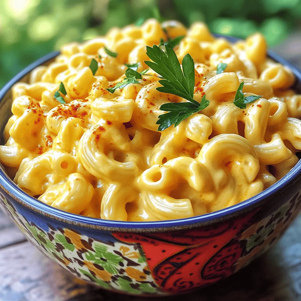 To create this creamy delight, you need a few simple items: - 1 lb elbow macaroni - 4 cups water - 2 tablespoons unsalted butter - 1 teaspoon garlic powder - 1 teaspoon onion powder - ½ teaspoon smoked paprika - Salt and pepper to taste These ingredients form the base of the dish. The elbow macaroni cooks perfectly in the Instant Pot. The water helps to steam the pasta, making it tender and fluffy. You can boost the flavor of your mac and cheese with a few optional items: - Mustard powder - Hot sauce - Cooked bacon bits - Chopped green onions Adding mustard powder gives a nice tang. Hot sauce can add a kick, while cooked bacon bits provide a savory crunch. Green onions add freshness and brightness. For the creamiest mac and cheese, choose your cheeses wisely. I recommend: - 2 cups sharp cheddar cheese, shredded - 1 cup mozzarella cheese, shredded - ½ cup cream cheese, softened Sharp cheddar provides a bold flavor. Mozzarella makes it stretchy and creamy. Cream cheese adds richness, making every bite delightful. For the full recipe, check out the instructions above. First, gather all your ingredients. You need: - 1 lb elbow macaroni - 4 cups water - 2 tablespoons unsalted butter - 1 teaspoon garlic powder - 1 teaspoon onion powder - ½ teaspoon smoked paprika - Salt and pepper to taste - 2 cups sharp cheddar cheese, shredded - 1 cup mozzarella cheese, shredded - ½ cup cream cheese, softened - ½ cup whole milk Add the elbow macaroni and water to the Instant Pot. Then, mix in the butter, garlic powder, onion powder, smoked paprika, and a pinch of salt. Stir well to combine. This step is key for flavor. Now, close the lid of the Instant Pot. Set the valve to sealing. Select the manual setting and cook on high pressure for 4 minutes. This short cooking time works well! Once the timer goes off, do a quick release of the pressure. Be careful when you open the valve. After the pressure releases, carefully open the lid. It will smell amazing! Stir in the remaining tablespoon of butter, cheddar cheese, mozzarella cheese, cream cheese, and whole milk. Mix well until everything blends into a creamy dish. If it feels too thick, add a splash more milk to thin it out. Season with salt and pepper to your liking. Now you have a delicious, creamy mac and cheese! For the complete recipe, check out the [Full Recipe]. To make your mac and cheese super creamy, use a mix of cheeses. I suggest sharp cheddar for flavor and mozzarella for stretch. Cream cheese adds richness and smoothness. Always stir in your dairy after cooking the pasta. This keeps everything creamy and prevents lumps. One common mistake is overcooking the pasta. If you cook it too long, it can get mushy. Stick to the cooking time of four minutes. Another pitfall is not adding enough liquid. If your mac and cheese seems dry, add more milk slowly. Taste as you go to get the right creaminess. Serve your mac and cheese in fun, colorful bowls. This makes the dish pop! Top it with fresh parsley or chives for color. A sprinkle of extra cheese on top before serving also looks great. You can add crispy bacon bits or breadcrumbs for crunch. This makes your creamy mac and cheese even more delightful! {{image_2}} You can easily make your mac and cheese more filling by adding protein. Consider cooked chicken, bacon, or sausage. Just chop the meat into small pieces. Stir it into the pot with the cheese. This will make your dish hearty and flavorful. If you like some heat, try adding jalapeños or hot sauce. You can slice fresh jalapeños and mix them in. For a milder option, use pickled jalapeños. This adds a great kick to the creamy sauce. You can also drizzle hot sauce on top before serving for extra spice. For a vegetarian twist, add veggies like broccoli or spinach. Steam them first, then mix them in with the cheese. This not only adds color but also boosts nutrition. You can also use a blend of different cheeses to create unique flavors. Explore these variations to make your Instant Pot creamy mac and cheese truly your own! For the full recipe, check out the link above. To keep your mac and cheese fresh, place it in an airtight container. Make sure the container is clean and dry. You can store it in the fridge for up to three days. If you have a large batch, divide it into smaller portions. This helps it cool faster and stay fresh longer. When you are ready to enjoy your leftovers, reheating is key. Place the mac and cheese in a pot over low heat. Add a splash of milk to keep it creamy. Stir often until it is hot. You can also use the microwave. Heat it in 30-second intervals, stirring in between. This way, it warms evenly and does not dry out. If you want to save some for later, freezing works well. Let the mac and cheese cool completely before freezing. Use a freezer-safe container or bag. Remove as much air as possible to prevent freezer burn. It can last for up to three months in the freezer. When you’re ready to eat, thaw it in the fridge overnight and reheat as described above. For best results, add a bit more cheese or milk when reheating to restore its creaminess. For a full recipe of Instant Pot Creamy Mac and Cheese, check out the detailed instructions above. Yes, you can use gluten-free pasta. Just check the cooking time on the package. Gluten-free pasta may cook faster, so adjust the pressure cooking time to around 3 minutes. If you overcook it, the pasta can become mushy. To make it dairy-free, swap the cheese with plant-based options. Use dairy-free butter and cream. You can also try cashew cream for a rich texture. Nutritional yeast can add a cheesy flavor without dairy. Sharp cheddar is my favorite for its bold flavor. It melts well and adds creaminess. Mozzarella gives a nice stretch, while cream cheese adds richness. A mix of these cheeses works best for a creamy texture. Different pasta shapes need different cooking times. For example, penne or shells may need 5 minutes. Always check the pasta package for the right time. Remember, you want the pasta to be tender but not mushy. Making Instant Pot Creamy Mac and Cheese is easy. You learned about key ingredients and the best cheeses. I shared step-by-step cooking tips and ways to avoid common mistakes. You can add fun flavors and proteins for variety. Remember, store and reheat leftovers correctly for best taste. Enjoy your creamy mac and cheese journey! It’s a dish that brings joy to any meal.