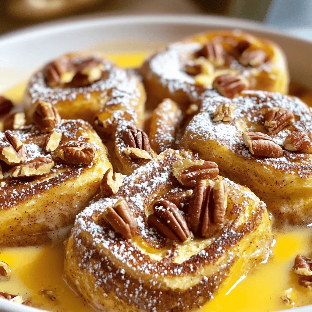 - 1 can (16 oz) refrigerated cinnamon rolls - 6 large eggs - 1 cup milk - 1 teaspoon vanilla extract - 1 teaspoon ground cinnamon - 1/2 teaspoon nutmeg To make this delightful dish, you need some simple items. The main star is a can of cinnamon rolls. I love using the refrigerated kind because they save time and taste amazing! You also need six large eggs to bind everything together. Milk adds creaminess, while vanilla extract gives a lovely flavor. Ground cinnamon and nutmeg bring warmth and spice, making your dish even better. - 1/2 cup maple syrup - 1/2 cup chopped pecans - 1/2 cup powdered sugar (for drizzling) I often add a drizzle of maple syrup for sweetness. If you like crunch, sprinkle in some chopped pecans. The powdered sugar is great for a sweet finish on top. These extras can elevate your meal, but they are not required. Feel free to mix and match to create your own twist! Lightly grease the inside of the slow cooker. You can use cooking spray or butter. This step helps prevent the cinnamon rolls from sticking. A well-greased pot makes serving easier. Open the can of cinnamon rolls. Cut each roll into quarters with a sharp knife. Place the pieces in an even layer in the slow cooker. Make sure they fit snugly but do not crowd them. In a large mixing bowl, whisk together the eggs and milk. Add the vanilla extract, ground cinnamon, and nutmeg. Mix well until everything is combined. This mixture adds flavor and helps the rolls soak up the goodness. Pour the egg mixture over the cinnamon roll pieces. Make sure every piece gets coated well. Gently press down on the rolls with a spatula. This ensures they soak up the egg mixture nicely. Drizzle the maple syrup over the top of the rolls. If you like, sprinkle the chopped pecans on top for some crunch. The syrup adds sweetness, and the nuts give added texture. Cover the slow cooker and set it to low. Cook for about 4 hours. Check the cinnamon rolls once in a while. They should be fully cooked and set in the center when done. Once cooked, turn off the slow cooker and let it cool slightly. Drizzle powdered sugar over the cooked dish before serving. This adds a lovely touch and makes it look even more delicious. Enjoy warm for the best flavor! To make sure your Slow Cooker Cinnamon Roll French Toast is just right, check for doneness. After about four hours, poke the center with a toothpick. If it comes out clean, it’s done. If not, cook for another 30 minutes. Cooking times can vary by slow cooker, so keep an eye on it. If you need a dairy-free version, try almond or oat milk instead of regular milk. For egg replacements, use flaxseed meal or applesauce. This keeps the dish tasty while meeting dietary needs. If you want a nut-free dish, skip the pecans or use sunflower seeds. Want to spice things up? Add extra cinnamon or a pinch of cardamom for warmth. You can also mix in some chocolate chips for a sweet twist. Top with fresh berries or whipped cream for a fun finish. Each bite can be a new delight! {{image_2}} You can change the taste by using different cinnamon rolls. Look for flavored rolls like caramel or apple. You can also add fresh fruit. Sliced bananas or berries mix well with the rolls. They add a fresh taste and more color. Experimenting with flavors makes this dish unique each time. If you want a baked version, you can turn this into a breakfast casserole. Just follow the same steps but use a baking dish instead of a slow cooker. Preheat your oven to 350°F. Bake the mixture for about 30-40 minutes. Check for doneness by inserting a toothpick. It should come out clean when done. This gives you a crispy top with a soft inside. To make this dish gluten-free, look for gluten-free cinnamon rolls. Many brands offer great options. You can also make your own using almond flour or coconut flour. Just ensure the other ingredients are gluten-free, too. This way, everyone can enjoy this tasty treat without worry. To store leftovers, first cool the dish. Once it is at room temperature, cut it into portions. Place the pieces in an airtight container. You can keep it in the fridge for easy access. If you want to store it longer, freeze the portions. Use freezer-safe bags or containers to prevent freezer burn. When reheating, the best way is to use the microwave. Heat one portion at a time. Start with 30 seconds and check if it is warm. If not, add more time in 10-second bursts. You can also reheat in the oven. Preheat to 350°F (175°C) and cover with foil. Bake for about 10-15 minutes until warmed through. In the fridge, the dish lasts about 3-4 days. If you freeze it, it can last up to 2-3 months. When you're ready to eat, just thaw it overnight in the fridge before reheating. Always check for any off smells or changes in texture before eating leftovers. Yes, you can use homemade cinnamon rolls. Just cut them into quarters, just like the store-bought ones. This will let the egg soak in well. The taste will be even better with your fresh rolls! To prep ahead, you can cut the rolls and mix the egg mixture the night before. Store the rolls in the fridge. Combine everything in the slow cooker in the morning. This makes breakfast super easy. You can use unsweetened applesauce or mashed bananas as an egg substitute. Use about 1/4 cup for each egg. This keeps the dish moist and adds sweetness without eggs. Yes, you can make this recipe dairy-free. Use almond milk or oat milk instead of regular milk. This keeps the flavors rich while making it suitable for lactose-free diets. You can cook it on high. If you do, check it after about 2 hours. Cooking on high may lead to a firmer texture, but it will still taste great! In this post, we explored a tasty slow cooker cinnamon roll dish. We covered key ingredients like cinnamon rolls and eggs. I provided step-by-step instructions to make the cooking easy. Tips for customization and storage were shared too. You can make this dish your own with different flavors and add-ins. I hope you feel excited to try this recipe. Enjoy this warm, sweet treat with friends and family!