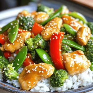- 1 lb (450g) boneless, skinless chicken breast, cut into bite-sized pieces - 2 tablespoons honey - 3 tablespoons soy sauce - 4 cloves garlic, minced - 1 tablespoon fresh ginger, grated - 1 bell pepper (red or yellow), sliced - 1 cup broccoli florets - 1 cup snap peas - 2 tablespoons vegetable oil - 1 teaspoon sesame oil - Salt and pepper to taste - Sesame seeds for garnish - Cooked rice or noodles for serving I love this mix of ingredients. Each one adds flavor and color. The honey gives a sweet touch, while the soy sauce adds a savory kick. Fresh garlic and ginger bring warmth and depth. Add in bright veggies like bell peppers, broccoli, and snap peas for crunch and nutrients. You can swap some ingredients if needed. Here are some ideas: - Chicken: Use tofu or shrimp instead for a different protein. - Honey: Maple syrup works well as a sweetener. - Soy sauce: Tamari is a great gluten-free option. - Vegetable oil: Olive oil or coconut oil are good alternatives. - Vegetables: Feel free to use carrots, zucchini, or any other veggies you like. These substitutions keep the dish tasty while fitting your pantry. Fresh vegetables are great for this dish. They taste better and have more nutrients. However, frozen vegetables are also handy. They’re easy to store and save prep time. Just make sure to thaw them before cooking. Using fresh or frozen depends on your time and what you have on hand. Both options can make a delicious stir fry. - First, cut 1 lb of boneless chicken breast into small pieces. - In a small bowl, mix 2 tablespoons of honey, 3 tablespoons of soy sauce, 4 minced garlic cloves, and 1 tablespoon of grated ginger. This will be your sauce. - Slice 1 bell pepper and measure 1 cup each of broccoli florets and snap peas. - Heat 2 tablespoons of vegetable oil in a large skillet over medium-high heat. - Add the chicken pieces and season with salt and pepper. - Stir-fry the chicken for 5-7 minutes until it is cooked and golden brown. - Push the chicken to one side of the skillet. - Add the bell pepper, broccoli, and snap peas to the other side. - Stir-fry the vegetables for 3-4 minutes until they are bright and slightly soft. - Pour the honey garlic sauce over the chicken and veggies. Stir well to coat everything. - Cook for another 2-3 minutes until the sauce thickens. - Drizzle 1 teaspoon of sesame oil over the stir fry. Toss well to combine. - Serve the dish hot over cooked rice or noodles. - Garnish with sesame seeds for extra crunch. For the best stir fry, use high heat. Heat your skillet or wok until it’s very hot. This helps cook the chicken quickly while keeping it tender. Cut the chicken into small, even pieces. This ensures they cook evenly. Stir the chicken often. This helps prevent sticking and burning. While the honey garlic sauce is tasty, you can add more flavor. Try adding a splash of rice vinegar for tanginess. A pinch of red pepper flakes can give a nice kick. You might also consider adding lime juice for brightness. Fresh herbs, like cilantro, can add freshness to the dish. Don’t overcrowd your pan. If you add too much chicken at once, it will steam instead of sear. This can make it tough. Also, avoid overcooking the vegetables. You want them bright and slightly crunchy. Lastly, always taste your sauce. Adjust the sweetness or salt to match your taste. {{image_2}} You can switch out chicken for other proteins. Try shrimp for a quick change. Pork works well, too. Tofu is a great option for a meat-free dish. Just remember to press it to remove excess water. This helps the tofu soak up the sauce better. To make this dish vegetarian or vegan, use tofu or tempeh. Both add great texture. Replace honey with maple syrup or agave nectar for sweetness. You can also add more veggies like mushrooms or zucchini for added flavor. Feel free to mix up your veggies! Carrots, snow peas, and green beans all taste great. You can even add baby corn or bok choy for a twist. Just keep in mind the cooking times. Some veggies cook faster than others. Stir-fry your favorites for a colorful and tasty meal! To keep your Honey Garlic Chicken Stir Fry fresh, store leftovers in an airtight container. Let the dish cool before sealing it. Place it in the fridge. It will stay good for up to three days. If you want to keep it longer, consider freezing it. When you’re ready to enjoy your leftovers, reheat them properly. You can use a microwave or a skillet. If using a microwave, heat in short bursts, stirring in between. This way, heat spreads evenly. If using a skillet, add a splash of water or broth. This helps prevent drying out. Heat over medium until hot. If you want to freeze the stir fry, follow these steps. First, let the dish cool completely. Then, divide it into smaller portions. Use freezer-safe bags or containers. Remove as much air as possible to avoid freezer burn. Label each bag with the date. You can freeze it for up to two months. When ready to eat, thaw overnight in the fridge before reheating. You can serve Honey Garlic Chicken Stir Fry with cooked rice or noodles. Both options are great. Rice soaks up the sauce well. Noodles add a nice texture. You can also add a side of steamed vegetables. Try serving with a simple salad for freshness. If you want something crunchy, try sesame seeds. They add a nice touch. Yes, you can prep this dish ahead of time. Cut the chicken and vegetables a day before. Mix the sauce and store it in the fridge. On the day you plan to cook, just stir-fry them together. This saves time and makes dinner easy. However, it’s best to cook it fresh for the best taste. To adjust spice levels, you can add or remove garlic. Garlic adds flavor without too much heat. If you like it spicy, add a pinch of red pepper flakes. You can also use spicy sauce instead of soy sauce. Taste as you cook, so it fits your taste. Always add spice slowly, as you can always add more. Honey garlic chicken stir fry is simple and tasty. You now know its ingredients, steps, and tips. Remember to choose fresh or frozen veggies and adjust flavors. Try different proteins or make it vegetarian. Store leftovers and reheating is easy. This dish fits many needs and tastes. Enjoy your cooking adventures and share your creations!
