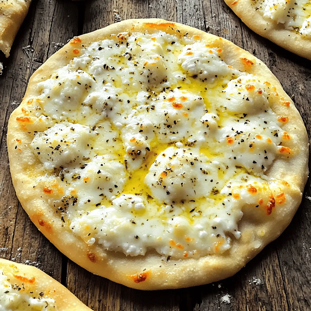 - 1 cup cottage cheese (preferably low-fat) - 1 large egg - 1 cup oat flour (or almond flour) - 1/2 cup shredded mozzarella cheese - 1 teaspoon baking powder - 1 teaspoon Italian seasoning - 1/2 teaspoon garlic powder - 1/4 teaspoon salt - Olive oil (for greasing) - Protein content: This crust is high in protein, thanks to cottage cheese and mozzarella. - Calories per serving: Each serving has around 180-220 calories, depending on toppings. - Fats and carbohydrates breakdown: The crust has about 10 grams of fat and 20 grams of carbs per serving. High-protein cottage cheese pizza crust gives you a tasty base packed with protein. Cottage cheese is the star here. It adds a creamy texture and boosts protein. Using low-fat options helps keep calories in check. Oat flour or almond flour are great choices for this recipe. They provide a nice flavor and texture. Both are gluten-free, so they fit many diets. The egg binds everything together. The shredded mozzarella adds a delightful stretch. The baking powder helps the crust rise a bit, making it fluffy. Italian seasoning and garlic powder bring in delicious flavors. Overall, this recipe makes a wonderful base for your pizza. You can top it with your favorite ingredients for a healthy meal. 1. Preheating the oven: Start by preheating your oven to 400°F (200°C). This will help cook the crust evenly. 2. Preparing the baking sheet: Line a baking sheet with parchment paper or grease it lightly with olive oil. This will keep the crust from sticking. 1. Combining cottage cheese and egg: In a mixing bowl, add 1 cup of cottage cheese and 1 large egg. Whisk until the mixture is smooth and creamy. 2. Adding dry ingredients: Now, add 1 cup of oat flour, 1 teaspoon of baking powder, 1 teaspoon of Italian seasoning, 1/2 teaspoon of garlic powder, and 1/4 teaspoon of salt. Stir until everything is well mixed. A dough should form from this mix. 1. Folding in mozzarella cheese: Gently fold in 1/2 cup of shredded mozzarella cheese. This adds great flavor and texture to your crust. 2. Shaping the dough on the baking sheet: Transfer the dough to your prepared baking sheet. Use your hands to spread it out into a round shape, about 1/2 inch thick. 1. Bake time and temperature: Place the crust in your preheated oven. Bake it for 15-20 minutes. You want it to turn golden brown. 2. Checking for doneness: To check if it's done, press the crust lightly. It should feel firm to the touch. If it’s golden and firm, it’s ready! To get the best dough, focus on the right mix. The dough should be thick but not dry. If it feels too sticky, add a little more oat flour. Use your hands to mix the dough gently. This helps keep it light. Make sure to spread the dough evenly. A round shape works best for pizza. Boost the taste of your crust with herbs. I love adding extra Italian seasoning or dried basil. A pinch of red pepper flakes adds a nice kick. For nutrition, mix in chopped spinach or diced peppers. These add color and health benefits. You can also try adding flaxseed for extra protein. Top your high-protein crust with tasty options. Pepperoni, mushrooms, and bell peppers are popular choices. For a lighter meal, go with fresh basil and tomatoes. Pair the pizza with a side salad for balance. This adds vitamins and fiber to your meal. Enjoy your delicious, protein-packed creation! {{image_2}} You can make this crust gluten-free by using almond flour instead of oat flour. Almond flour gives a nice texture and flavor. Just swap one cup of oat flour for one cup of almond flour. Keep an eye on your cooking time. It may need a minute or two less than the original recipe. Check your crust at 15 minutes. If you want a dairy-free crust, you can substitute cottage cheese and mozzarella. Use a dairy-free cottage cheese made from nuts or soy. For cheese, try vegan mozzarella or any dairy-free cheese that melts well. This keeps your pizza tasty without dairy. To lower the carbs, add more almond flour or use cauliflower rice. You can also cut down on the amount of cheese. Modifying portion sizes helps too. A smaller slice means fewer carbs per serving. Adjust the toppings to focus on low-carb veggies like spinach or bell peppers. To store your high-protein cottage cheese pizza crust, let it cool first. Then, wrap it tightly in plastic wrap. Place it in an airtight container. This helps keep it fresh in the fridge. For freezing, slice the crust first. Wrap each slice in plastic wrap. Then, put the slices in a freezer bag. Remove as much air as you can. This will prevent freezer burn. When reheating, use an oven for the best results. Preheat your oven to 350°F (175°C). Place the pizza on a baking sheet. Heat it for about 10-15 minutes. This keeps the crust crispy. To avoid sogginess, use a wire rack. This allows air to circulate around the pizza as it heats. Leftover high-protein pizza crust lasts about 3-4 days in the fridge. If you freeze it, it can last up to 3 months. Look for signs of spoilage. If the crust smells bad or has mold, it’s time to toss it. Always trust your senses when it comes to food safety. Yes, you can make this crust ahead of time. Prepare the dough and shape it. Then, cover it with plastic wrap and store it in the fridge for up to 24 hours. When you're ready to bake, just pull it out and follow the baking steps. No, cottage cheese is not the only choice. Greek yogurt and ricotta cheese are also great high-protein options. They can give a similar texture while adding protein to your crust. If you lack oat flour, almond flour works well too. You can even use a blend of both. Just keep in mind that the texture may change slightly with different flours. To make the crust crispier, use a pizza stone or a preheated baking sheet. Spread the dough thinner, about 1/4 inch thick. Bake it longer if needed, but watch closely to avoid burning. Absolutely! You can swap mozzarella for other cheeses like cheddar or feta. Each cheese will give a different flavor profile. Just ensure the cheese melts well for a tasty pizza. This blog post detailed a tasty pizza crust you can make with simple ingredients. You learned how to mix cottage cheese, eggs, and oat flour to create a high-protein base. We explored tips for ensuring great texture and flavor while providing options for gluten-free and dairy-free diets. Lastly, storage tips help keep your leftovers fresh. Now you can enjoy crafting this delicious pizza crust. It’s simple, healthy, and great for any diet!