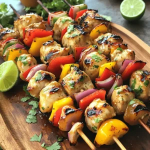 - Chicken Breast: You need 1 pound of boneless chicken breast. Cut it into 1-inch cubes. This size ensures even cooking and easy skewering. - Marinade Components: The marinade makes the chicken tasty. You’ll need: - 1/4 cup honey - 1/4 cup fresh lime juice (about 2 limes) - 2 tablespoons olive oil - 2 garlic cloves, minced - 1 teaspoon ground cumin - 1 teaspoon chili powder - Salt and pepper to taste - Vegetables for Skewering: Colorful veggies add flavor and beauty. Use: - 1 red bell pepper, cut into 1-inch pieces - 1 yellow bell pepper, cut into 1-inch pieces - 1 red onion, cut into 1-inch pieces Don’t forget the skewers! If you use wooden skewers, soak them in water for 30 minutes. This prevents them from burning on the grill. Mixing Ingredients First, grab a large bowl. In this bowl, whisk together the following: - 1/4 cup honey - 1/4 cup fresh lime juice (about 2 limes) - 2 tablespoons olive oil - 2 minced garlic cloves - 1 teaspoon ground cumin - 1 teaspoon chili powder - Salt and pepper to taste Make sure to mix until everything blends well. The honey and lime juice will give the chicken a sweet and tangy flavor. Marinating the Chicken Next, cut 1 pound of boneless chicken breast into 1-inch cubes. Add these cubes to your marinade. Toss to coat each piece well. Cover the bowl and place it in the fridge. Let it marinate for at least 30 minutes. For the best flavor, let it sit for 2 to 4 hours. Threading the Ingredients onto Skewers After marinating, it’s time to make the kebabs. Start by preheating your grill to medium-high heat. Take your wooden or metal skewers. If you use wooden skewers, soak them in water for 30 minutes to prevent burning. Now, thread the marinated chicken onto the skewers. Alternate chicken with colorful pieces of: - Red bell pepper - Yellow bell pepper - Red onion This will create a vibrant look on the grill. Tips for Skewering When threading the ingredients, pack them snugly. However, don’t overpack. This helps the heat circulate and cooks everything evenly. Aim for a mix of chicken and veggies in each skewer for a tasty bite. Preheating the Grill Ensure your grill is hot before adding the kebabs. This helps get those great grill marks. If you’re using a grill pan, preheat it on the stove over medium-high heat. Cooking Time and Techniques Place your skewers on the grill. Let them cook for about 10 to 12 minutes. Turn them occasionally. This ensures even cooking and nice grill marks. The chicken should reach an internal temperature of 165°F (75°C). Checking for Doneness To check if the chicken is done, use a meat thermometer. Insert it into the thickest piece. If it reads 165°F, you’re all set! If not, grill a bit longer. After cooking, let the kebabs rest for a few minutes before serving. This keeps them juicy and flavorful. - Recommended Marination Time: I suggest marinating the chicken for at least 30 minutes. For a deeper flavor, aim for 2 to 4 hours. The longer the chicken sits, the more it absorbs the honey and lime flavors. - Tips for Even Coating: To ensure each piece gets coated, use a bowl big enough for the chicken. Add the marinade first, then the chicken. Toss the chicken well to cover all sides. This step makes a big difference in flavor. - Ideal Grill Temperature: Preheat your grill to medium-high heat. This temperature helps the chicken cook evenly and achieve those beautiful grill marks. Aim for about 375°F to 450°F. - How to Achieve Grill Marks: Place each kebab on the grill at a slight angle. Don’t move them for the first few minutes. This allows the grill to sear the chicken and create those appealing marks. After a few minutes, rotate them 90 degrees for crosshatch marks. - Garnishes and Side Dishes: I love serving these kebabs on a large platter. Add fresh cilantro and lime wedges for a colorful touch. You can also serve them with rice or a fresh salad for a complete meal. - Pairing with Sauces: A tangy yogurt sauce or a zesty avocado dip pairs well with these kebabs. The cool sauces balance the warm, savory flavors of the chicken and veggies. {{image_2}} You can switch up the protein in these kebabs. Try shrimp instead of chicken. Shrimp cooks quickly and adds a nice flavor. Tofu is also a great choice for a vegetarian option. Just make sure to press it first to remove extra water. For vegetables, feel free to get creative. Zucchini and cherry tomatoes work well. You can also use mushrooms for a meaty texture. Mix and match to find your favorite combo! Want to spice things up? Add spices like paprika or cayenne pepper for heat. Fresh herbs like cilantro or parsley can brighten the dish. You can even add a dash of soy sauce for an umami kick. For the marinade, you can switch honey for maple syrup. This gives a unique flavor twist. Try adding orange juice instead of lime for a sweet citrus taste. Don't have a grill? No problem! You can bake these kebabs in the oven. Preheat it to 400°F (200°C) and place the skewers on a baking sheet. Bake for about 15-20 minutes or until cooked through. If you own an air fryer, use it! Set the air fryer to 375°F (190°C). Cook the kebabs for about 10-12 minutes, turning halfway. This method gives a nice crisp without much oil. To keep your honey lime chicken kebabs fresh, store them properly. - Best Practices for Refrigeration: Allow the kebabs to cool down first. Place them in an airtight container. Keep the container in the fridge. Use the leftover kebabs within three days for the best taste. - Freezing Instructions: If you want to save them longer, freezing is a great option. Wrap the kebabs tightly in plastic wrap. Then, place them in a freezer bag. Remove as much air as possible. Frozen kebabs can last up to three months. Thaw them in the fridge before reheating. To enjoy your leftover kebabs, reheating is key. - How to Safely Reheat Kebabs: The best way to reheat kebabs is in the oven. Preheat your oven to 350°F (175°C). Place kebabs on a baking sheet. Heat them for about 10-15 minutes, or until warm. This keeps them juicy. - Maintaining Texture and Flavor: To keep kebabs flavorful, you can add a splash of water or broth to the baking sheet. Cover with foil for the first half of reheating. This traps steam and keeps them moist. Enjoy your tasty kebabs just like fresh! You should marinate the chicken for at least 30 minutes. For best results, marinate for 2 to 4 hours. This allows the flavors to soak in deeply. The honey and lime blend gives the chicken a sweet and tangy kick. Yes, you can use other meats like shrimp, beef, or pork. Each type will bring a unique taste. Just adjust the cooking time based on the meat you choose. For shrimp, cook for about 5-7 minutes. For beef or pork, aim for 10-12 minutes, like chicken. These kebabs pair well with several sides. Consider serving them with rice or a fresh salad. You could also add grilled vegetables or corn on the cob. For a fun touch, offer a dipping sauce like garlic yogurt or spicy salsa. Honey lime chicken kebabs are easy and fun to make. You learned about the key ingredients, marinade, and cooking steps. I provided tips for great flavor and perfect grilling. You can even switch up ingredients for new tastes. Whether you serve them fresh or store leftovers, these kebabs bring joy. Remember, cooking is about experimenting and having fun. I hope you explore this simple recipe and enjoy every bite.