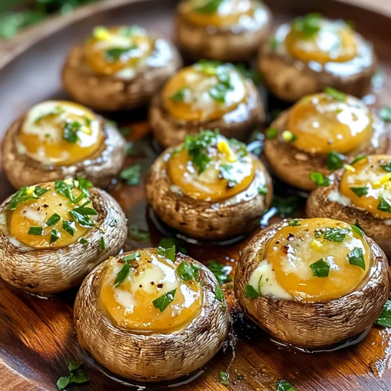 - 16 oz (450g) baby bella mushrooms, cleaned and stems trimmed - 4 tablespoons unsalted butter, melted - 4 cloves garlic, minced - 1 tablespoon fresh parsley, chopped - 1 teaspoon dried thyme The main stars of this dish are the baby bella mushrooms. They are rich in flavor and have a nice, meaty texture. You will melt unsalted butter to create a rich base. Minced garlic adds a punch of flavor. Fresh parsley and dried thyme bring in brightness and depth, making each bite delightful. - Salt and pepper to taste - Lemon zest You can add salt and pepper to enhance the taste. A sprinkle of lemon zest adds a fresh twist. This small touch can brighten up the dish, making it even more enjoyable. These garlic butter mushrooms make a great side dish. They pair well with grilled chicken, steak, or fish. You can even serve them as an appetizer. For garnish, add a sprinkle of fresh parsley on top before serving. This adds color and a fresh touch. Drizzle any remaining garlic butter from the bowl over the mushrooms for extra flavor. Enjoy these warm for the best taste! How to clean and trim mushrooms Start by rinsing the baby bella mushrooms under cold water. Use a soft brush or a damp cloth to remove any dirt. Trim the stems to about half an inch long. This helps the mushrooms cook evenly and soak up the flavors. Making garlic butter mixture In a medium bowl, mix 4 tablespoons of melted unsalted butter with 4 minced garlic cloves, 1 tablespoon of chopped fresh parsley, and 1 teaspoon of dried thyme. Add salt and pepper to taste. If you want a bright flavor, add the zest of one lemon. Stir well until everything is combined. Preheating the air fryer Preheat your air fryer to 375°F (190°C). Let it warm up for about 3-5 minutes. This step is crucial for cooking the mushrooms evenly from the start. Arranging mushrooms in the basket Once preheated, take the mushrooms and coat them well in the garlic butter mixture. Place them in the air fryer basket in a single layer. If your air fryer is small, you might need to cook them in batches. This ensures each mushroom gets enough heat. Optimal cooking duration Cook the mushrooms in the air fryer for 10-12 minutes. Halfway through cooking, shake the basket gently. This helps the mushrooms brown nicely on all sides. Checking doneness After 10-12 minutes, check if the mushrooms are tender and slightly golden. If needed, adjust the seasoning with more salt and pepper. To ensure your mushrooms cook evenly, remember to shake the basket halfway through. This step helps them brown nicely and avoids sogginess. Serve the mushrooms right after cooking. They taste best when hot and fresh. You can easily boost the flavor of these mushrooms. Try adding spices like paprika or cayenne for heat. Fresh herbs like rosemary or basil can also add depth. For a cheesy twist, sprinkle parmesan over the mushrooms before serving. The combination of garlic and cheese is always a hit! For this recipe, an air fryer with a capacity of at least 4 quarts works well. Look for one that has adjustable temperature settings. Essential utensils include a mixing bowl, a sharp knife, and a sturdy cutting board. Having a good pair of tongs makes serving easier. {{image_2}} You can use many types of mushrooms in this dish. Baby bella mushrooms are great, but button or shiitake mushrooms work well too. Each type brings its unique taste. Button mushrooms are mild and easy to find. Shiitake mushrooms add a rich, earthy flavor. Experiment with your favorites to see what you like best. You can mix in other veggies for a fun medley. Try adding bell peppers, zucchini, or asparagus. These veggies add color and nutrients. Just chop them into bite-sized pieces. Toss them in with the mushrooms when you coat them in the garlic butter. This way, everything cooks together nicely. If you want to make this recipe vegan, swap the butter for olive oil or vegan butter. This keeps the flavor while fitting your diet. For low-fat options, you can cut down on the butter. Use just two tablespoons instead of four. The dish will still taste great! To keep your air fryer garlic butter mushrooms fresh, store them in the fridge. Use airtight containers to avoid drying out. Glass or plastic containers work well. Make sure they cool down before sealing. This helps keep the flavors locked in. Try to use them within three days for the best taste. You can reheat mushrooms in either an air fryer or a microwave. For the air fryer, set it to 350°F (175°C) and heat for about 5 minutes. This keeps them crispy. In a microwave, place them in a bowl and cover with a paper towel. Heat for 1-2 minutes, stirring halfway. This helps keep the flavors intact. Yes, you can freeze cooked mushrooms! Start by letting them cool completely. Then, place them in freezer-safe bags. Remove as much air as possible to prevent freezer burn. Label the bags with the date, so you remember when you froze them. They can last up to three months in the freezer. When ready to eat, thaw in the fridge overnight before reheating. You cook mushrooms in an air fryer for 10-12 minutes. Start by preheating the air fryer to 375°F (190°C). Place the mushrooms in a single layer in the basket. Shake the basket halfway through to cook them evenly. They should be tender and golden when done. Yes, you can use frozen mushrooms. However, thaw them first. Pat them dry with a paper towel to remove excess moisture. This will help them cook better and get that nice golden color. Adjust cooking time if needed since frozen mushrooms may take a bit longer. Garlic butter mushrooms pair well with many dishes. You can serve them with steak, chicken, or fish. They also go great with pasta or on top of rice. A fresh salad can balance the rich flavors nicely. Don’t forget to drizzle any leftover garlic butter on top! Making garlic butter is simple. Just follow these steps: - Melt 4 tablespoons of unsalted butter in a bowl. - Add 4 minced garlic cloves. - Mix in fresh herbs like parsley and thyme for flavor. - Season with salt and pepper to taste. You can adjust the garlic amount based on your taste. Enjoy this easy, homemade garlic butter! In this post, I shared a simple and tasty air fryer mushrooms recipe. You learned about the main and optional ingredients, and tips to ensure perfect cooking. I also covered variations, storage tips, and answered common questions. Cooking can be easy and fun with the right tools and ideas. Try out this recipe, and make it your own! Enjoy delicious garlic butter mushrooms any time.