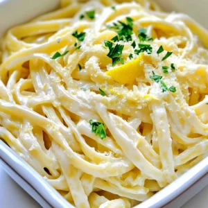- 8 oz fettuccine or spaghetti - 2 tablespoons olive oil - 4 cloves garlic, minced - 1 cup heavy cream - 1 cup grated Parmesan cheese - Zest of 1 lemon - Juice of 1 lemon - Salt and pepper to taste This dish starts with either fettuccine or spaghetti. Both types work well, but I love the way fettuccine hugs the sauce. I always use good olive oil for flavor. Fresh garlic adds a lovely aroma and taste. Heavy cream makes the sauce rich and smooth. Parmesan cheese gives it a savory depth. Lemon zest and juice brighten the dish and add freshness. Don't forget salt and pepper! These basic seasonings bring all the flavors together. - Fresh parsley - Extra Parmesan cheese - Lemon wedges Garnishes make your dish look beautiful. Fresh parsley adds color and a hint of freshness. Extra Parmesan cheese gives a nice finishing touch. Lemon wedges are great on the side. They let you add a little extra zing if you want. Garnishing makes a simple dish feel special! Start by boiling a large pot of salted water. Use a good amount of salt; it helps flavor the pasta. Once the water is at a rolling boil, add your 8 oz of fettuccine or spaghetti. Cook the pasta according to the package instructions until it is al dente. This usually takes about 8-10 minutes. When it's ready, reserve 1 cup of the pasta water. Then, drain the pasta and set it aside. In the same pot, heat 2 tablespoons of olive oil over medium heat. Add 4 cloves of minced garlic to the pot. Sauté the garlic for 1-2 minutes until it is fragrant but not browned. Lower the heat to low, and pour in 1 cup of heavy cream. Stir to combine the cream with the garlic. Let it simmer gently for about 2 minutes. Gradually add 1 cup of grated Parmesan cheese. Stir until the cheese melts and the sauce becomes creamy. If the sauce is too thick, add some reserved pasta water a little at a time until you reach your desired consistency. Now, stir in the zest and juice of 1 lemon. Season with salt and pepper to your taste. Add the drained pasta to the creamy sauce. Toss the pasta well to coat it fully. If the sauce seems too thick, add more reserved pasta water until it is just right. This helps the sauce cling to the pasta better. Serve the pasta right away, garnishing with chopped fresh parsley for a nice touch. Enjoy your delicious dish! To keep your sauce from getting grainy, use fresh Parmesan cheese. Grate it yourself for the best results. If the cheese clumps, it can ruin the smooth texture. Make sure to stir continuously when adding the cheese to the cream. If your sauce is too thick, use the reserved pasta water. Add a little at a time until you reach your desired smoothness. This water adds flavor and helps blend the sauce with the pasta. You can add spices or herbs to make your dish pop. A pinch of red pepper flakes gives heat. Fresh basil or thyme adds a nice twist, too. Don't forget about the lemon zest; it boosts the lemon flavor. Use a microplane to get fine shavings for a bright taste. For plate presentation, serve the pasta in shallow bowls. Drizzle some extra olive oil on top for shine. Add a sprinkle of extra Parmesan and a lemon wedge for color. Pair the pasta with a simple salad or garlic bread. These sides balance the creamy sauce and enhance your meal. {{image_2}} You can easily add protein to Minute Creamy Garlic Lemon Pasta. Grilled chicken works great. It adds a nice texture and taste. Just slice it up and toss it in with the pasta. Shrimp or scallops are also fantastic choices. They cook quickly and soak up the garlic-lemon sauce. Simply sauté them in olive oil until pink and tender, and combine them with your pasta for a tasty meal. If you need gluten-free options, use gluten-free pasta. It cooks just like regular pasta and tastes great. There are many brands available, so you can find one that fits your needs. For a vegan version, swap the heavy cream for coconut milk or cashew cream. Use nutritional yeast instead of Parmesan cheese. This will still give you that rich, creamy flavor without any dairy. You can change up the flavors by adding vegetables. Spinach or peas are excellent choices. They add color and nutrients. Just toss them in with the pasta during the last minute of cooking. For cheese, you can try alternatives like goat cheese or vegan cheese. These options can add a new twist to this dish, giving it a unique flavor while still being creamy and delicious. After making Minute Creamy Garlic Lemon Pasta, let it cool. Store it in an airtight container. This keeps the pasta fresh and tasty. It will last in the fridge for about 3-4 days. When you are ready to eat, reheat it in a pan over low heat. Add a splash of water or cream to help bring back the creamy texture. Stir gently to warm it up. You can also use a microwave. Heat for 1-2 minutes, stirring halfway through. To freeze this dish, first let it cool completely. Portion it into freezer-safe bags or containers. Be sure to remove as much air as possible. This helps prevent freezer burn. The pasta can last in the freezer for about 2-3 months. When you want to enjoy it again, thaw it overnight in the fridge. For a quick thaw, place the sealed bag in warm water. Once thawed, reheat as mentioned before. Understanding how long the pasta lasts is key. In the fridge, it stays fresh for 3-4 days. In the freezer, it lasts 2-3 months. Always check for any signs of spoilage before eating. If it smells off or looks strange, it’s best to throw it away. Enjoy your creamy garlic lemon pasta with confidence! This dish takes just 15 minutes to make. You spend about 5 minutes getting ready and 10 minutes cooking. First, boil the pasta while you prep the sauce. This quick method makes it perfect for busy days. Yes, you can use other pasta types! Fettuccine and spaghetti work well. You can also try penne, linguine, or even gluten-free pasta. Just remember to adjust the cooking time as needed. Enjoy experimenting with your favorites! Absolutely! You can easily double or triple the recipe. Just make sure to adjust your pot size for cooking. If you have more guests, this dish will still be quick and tasty. It’s a perfect choice for gatherings or family dinners! This blog post covered how to make a creamy garlic lemon pasta dish. We explored key ingredients like fettuccine, garlic, and heavy cream. Each step, from cooking the pasta to combining it with the sauce, is straightforward and simple. You can make adjustments based on your taste and dietary needs. Try adding proteins or veggies to suit your preferences. With these tips, you’ll create a delicious meal every time. Enjoy cooking and sharing this easy dish!