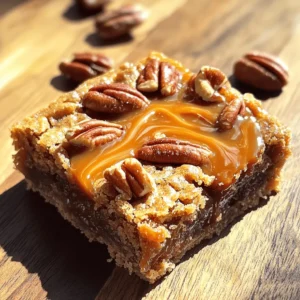 - Butter, Sugar, and Eggs - 1 cup unsalted butter, melted - 1 ½ cups brown sugar, packed - 2 large eggs - 2 teaspoons vanilla extract - Dry Ingredients: Flour, Baking Powder, Salt - 2 cups all-purpose flour - 1 teaspoon baking powder - ½ teaspoon salt - Add-ins: Pecans and Caramel Sauce - 1 cup pecans, chopped - 1 cup caramel sauce (store-bought or homemade) When you make caramel pecan blondie bars, the right ingredients matter. You start with butter, sugar, and eggs. I use melted butter for a rich taste. Brown sugar gives a deep flavor that shines through. The eggs help bind the mixture. Next, we need dry ingredients. I use all-purpose flour, baking powder, and salt. The flour forms the base of the bars. Baking powder helps them rise, while salt enhances the sweetness. Finally, the fun part—add-ins! Chopped pecans add crunch and flavor. Caramel sauce brings a sweet, sticky goodness. You can choose store-bought or make your own. Either way, it creates a delightful contrast with the blondies. Gathering these ingredients sets you up for success. Each component plays a key role in making your dessert a standout treat. - Setting the Oven Temperature Preheat your oven to 350°F (175°C). This heat ensures even baking for the blondies. - Preparing the Baking Pan Grease a 9x13-inch baking pan. You can also use parchment paper for easy removal later. - Combining Butter and Sugar In a large bowl, mix the melted butter with 1 ½ cups of brown sugar. Whisk until the mixture is smooth and well combined. - Incorporating Eggs and Vanilla Add 2 large eggs, one at a time. Mix well after each egg. Stir in 2 teaspoons of vanilla extract until everything blends nicely. - Whisking Together Flour, Baking Powder, and Salt In another bowl, whisk together 2 cups of all-purpose flour, 1 teaspoon of baking powder, and ½ teaspoon of salt. This mix helps the blondies rise. - Mixing Dry into Wet and Adding Pecans Slowly add the dry ingredients to the wet mixture. Stir gently until just combined. Then, fold in 1 cup of chopped pecans, keeping some aside for later. - Layering Batter and Caramel Pour half of the blondie batter into the prepared pan. Spread it evenly. Drizzle half of the 1 cup of caramel sauce over this layer. - Swirling and Topping with Pecans Spread the rest of the batter over the caramel layer. Dollop the remaining caramel sauce on top. Use a knife to swirl the caramel slightly. Sprinkle the reserved pecans for a crunchy topping. - Baking Time and Testing for Doneness Bake in the oven for 25-30 minutes. Check doneness by inserting a toothpick. It should come out with just a few moist crumbs attached. Let the blondies cool in the pan for at least 15 minutes before cutting them into bars. Enjoy this delightful dessert! Avoiding Overmixing Overmixing can make your blondies tough. Mix the wet and dry ingredients just until combined. It’s okay if there are a few lumps. This keeps the blondies soft and chewy. Best Practices for Caramelizing If you make your own caramel sauce, use low heat. Stir gently and do not rush it. Watch it closely to prevent burning. A smooth caramel will enhance the flavor of your blondies. Presentation Ideas for Serving To make your blondies look great, serve them warm. Drizzle extra caramel on top. Add whole pecans for a nice touch. You can cut them into squares for easy sharing. Pairing with Ice Cream or Cream These blondies taste amazing with vanilla ice cream. The cold creaminess balances the sweet caramel. You can also serve them with whipped cream on the side. Enjoying them this way makes each bite even better! {{image_2}} Incorporating Chocolate Chips You can add chocolate chips to your blondies for extra flavor. Use about 1 cup of semi-sweet or milk chocolate chips. Mix them in with the pecans before you pour the batter into the pan. The chocolate adds a rich taste that pairs well with caramel. Adding a Touch of Sea Salt A sprinkle of sea salt on top can enhance the sweet flavor. Just add a pinch before you bake the blondies. The salty and sweet mix creates a tasty contrast that everyone will love. Gluten-Free Adaptations You can make these blondies gluten-free by using a gluten-free flour blend. Measure it like regular flour. This change keeps the texture while allowing gluten-free eaters to enjoy this treat. Vegan Modifications To make a vegan version, replace the eggs with flax eggs. Use 2 tablespoons of ground flaxseed mixed with 6 tablespoons of water for each egg. Choose a vegan butter for the recipe too. These swaps let everyone enjoy the caramel pecan blondie bars without animal products. Best Practices for Short-Term Storage After baking, let your blondie bars cool in the pan for about 15 minutes. Once cool, cut them into squares. Place the squares in an airtight container. This keeps them fresh for up to five days. If you want to keep them even longer, you can wrap them in plastic wrap before placing them in the container. Freezing for Longer Shelf Life To freeze your blondie bars, first cut them into squares. Wrap each piece tightly in plastic wrap. Then, place them in a freezer-safe bag or container. They can last in the freezer for up to three months. When you're ready to enjoy them, just thaw them in the fridge overnight. How to Warm Up for Freshness To warm your blondie bars, preheat your oven to 300°F (150°C). Place the bars on a baking sheet. Heat them for about 10 minutes. This brings back their soft texture. You can also use the microwave. Heat each bar for about 15-20 seconds. Be careful not to overheat them. Serving Warm vs. Cold Serving blondies warm adds a special touch. The caramel becomes gooey, and the taste is rich. However, they are also great cold. The flavors settle, and they become easy to handle. Serve them with a scoop of ice cream for a fun treat! How do I know when blondies are done baking? You can tell when blondies are done by using a toothpick. Insert it into the center. It should come out with a few moist crumbs. If the toothpick comes out clean, they may be overbaked. I recommend checking them around the 25-minute mark. Can I use different nuts instead of pecans? Yes, you can use different nuts. Walnuts or almonds work well too. Just chop them into small pieces. This change can add new flavors and textures to your blondies. What can I substitute for caramel sauce? If you need a substitute for caramel sauce, try using butterscotch sauce or chocolate sauce. You can also make a quick homemade caramel using sugar and cream if you prefer. How long do these bars last at room temperature? These bars can last about 3 to 5 days at room temperature. Keep them in an airtight container to maintain freshness. If you want them to last longer, consider refrigerating or freezing them. These caramel pecan blondie bars bring together butter, sugar, and eggs, balanced by dry ingredients like flour and salt. You learned how to mix these with tasty add-ins and bake them to perfection. Remember to avoid overmixing for the best texture. Get creative with flavors or make dietary swaps to suit your needs. Store them properly for longer enjoyment, and don't hesitate to reheat for a fresh taste. Enjoy the deliciousness of your creation, and share these tips with others who love baking.