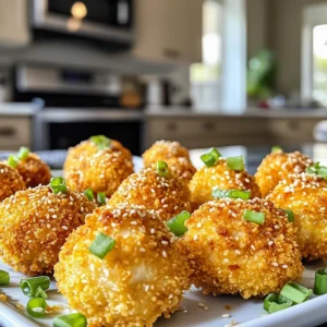 - 1 lb boneless, skinless chicken breasts, cut into bite-sized pieces - 1/2 cup breadcrumbs (panko preferred for extra crunch) - 1/4 cup cornstarch - 1 teaspoon garlic powder - 1 teaspoon onion powder - 1 teaspoon ground ginger - 1/2 teaspoon black pepper - 1/2 teaspoon salt - 2 tablespoons sesame oil - 3 tablespoons soy sauce - 2 tablespoons honey - 1 tablespoon rice vinegar - 1 tablespoon sesame seeds I love using boneless, skinless chicken breasts for this recipe. They are easy to cut and cook. Cut them into small pieces, so they cook evenly. For the coating, panko breadcrumbs give the chicken a nice crunch. If you can't find panko, regular breadcrumbs work too. Cornstarch is key for a crispy texture. It helps the coating stick to the chicken. The seasonings add great flavor. Garlic powder, onion powder, and ground ginger create a tasty mix. Black pepper and salt bring everything together. For the sauce, sesame oil adds a rich taste. Soy sauce gives it a savory kick. Honey adds sweetness, while rice vinegar brings a tangy note. Finally, sesame seeds add a nice crunch and look. Make sure you have all these ingredients ready. They come together to create a delicious dish that you will love. - In a mixing bowl, combine cornstarch, garlic powder, onion powder, ground ginger, black pepper, and salt. Mix it well with a spoon. This mix gives our chicken flavor and crunch. - In another bowl, beat the egg until it is smooth. Set this aside for coating the chicken. - Take each piece of chicken and dip it into the beaten egg. Let any extra egg drip off. - Next, coat the chicken with the cornstarch mixture. Make sure each piece is covered well. - Roll the chicken pieces in breadcrumbs, especially panko. This step adds extra crunch and makes the bites crispy. - Preheat your air fryer to 375°F (190°C). This helps cook the chicken evenly. - Arrange the chicken bites in the air fryer basket in a single layer. Leave some space between each piece. - Lightly spray the chicken with cooking spray. This adds more crunch as it cooks. - Air fry the chicken for 10-12 minutes. Shake the basket halfway through. Look for a golden brown color and check that the chicken is cooked through. - While the chicken cooks, prepare the sauce. In a small saucepan, combine sesame oil, soy sauce, honey, and rice vinegar. - Heat the mixture over low heat. Stir until the honey dissolves completely. Add sesame seeds for a nice touch. - Once the chicken is cooked, take it out of the air fryer. Toss the hot chicken in the sesame sauce until each piece is well coated. - For a lovely finish, garnish with chopped green onions. Serve hot and enjoy these crispy bites! To make your chicken bites super crispy, use panko breadcrumbs. Panko gives a light and airy crunch. Regular breadcrumbs can make your chicken a bit dense. For even more crunch, spray a little cooking spray on the chicken before air frying. This small step makes a big difference in texture. Set your air fryer to 375°F (190°C) for the best results. At this temperature, your chicken cooks evenly and gets nice and golden. If you use larger chicken pieces, adjust the cooking time. Thicker bites may need a few extra minutes. Always check that the chicken is fully cooked before serving. For sides, pair your sesame chicken with steamed rice or a fresh salad. Both options complement the dish well. You can also serve it with a dipping sauce like sweet chili or extra sesame sauce. For a beautiful serve, arrange the chicken on a platter and sprinkle with chopped green onions. This adds a nice pop of color and flavor. {{image_2}} You can change the sauce for your chicken bites. Try teriyaki or sweet and sour sauces for different tastes. These options add unique flavors that can surprise your taste buds. If you like heat, add chili flakes or sriracha to your sauce. This brings a spicy kick that makes the dish even more exciting. Want to switch things up? Use tofu or shrimp instead of chicken. For tofu, press it to remove excess water before cutting. Shrimp cooks faster, so check them early. Adjust cooking times for these proteins to ensure they cook through without drying out. The method stays the same, giving you tasty bites no matter what. If you need gluten-free options, swap regular breadcrumbs for alternatives like crushed rice cereal or gluten-free panko. This keeps the crunch while being kind to your diet. You can also use low-sodium soy sauce. This swap reduces salt but keeps the rich flavor. Always feel free to adapt recipes to fit your needs! To keep your chicken bites fresh, store them in the fridge. Use an airtight container. This keeps moisture out and helps them stay crispy. Place a paper towel in the container to absorb extra moisture. This step helps maintain the texture. You can store leftovers for 3 to 4 days. To reheat your chicken bites, use the air fryer. Set it to 350°F (175°C). Place the chicken in the basket in a single layer. This helps them heat evenly. Cook for about 5 to 7 minutes. Shake the basket halfway through to ensure crispiness. This method keeps the original texture and flavor intact. Yes, you can freeze these chicken bites. To freeze, let them cool completely first. Then, place them in a freezer-safe bag. Squeeze out as much air as possible before sealing. This helps prevent freezer burn. They can stay frozen for up to 3 months. To thaw, place them in the fridge overnight or use the microwave. After thawing, reheat in the air fryer for the best results. To make these chicken bites gluten-free, choose gluten-free breadcrumbs. You can find these in most stores. Look for brands made from rice or almond flour. For the sauce, swap regular soy sauce with gluten-free soy sauce or tamari. This way, you keep all the flavors without gluten. Yes, you can use chicken thighs. They add more moisture and flavor. Cooking time may change slightly. Thighs take a bit longer to cook, around 12-15 minutes. Cut them into similar bite-sized pieces for even cooking. These bites pair well with many sides. Try serving them with steamed rice or fried rice. Fresh veggies like cucumber or bell peppers add a nice crunch. For dips, consider sweet chili sauce or a creamy ranch dressing. These will balance the flavors nicely. The best way to check is by using a meat thermometer. Chicken should reach an internal temperature of 165°F (75°C). This ensures it is safe to eat. You can also cut a piece open. The meat should be white and juices should run clear. You’ve learned how to make crispy air fryer sesame chicken bites. We covered key ingredients, step-by-step cooking, and tips for a perfect dish. Remember to experiment with flavors, proteins, and serving styles. Storing, reheating, and even gluten-free options are all within your reach. Enjoy this easy, delicious meal any day of the week. Keep your kitchen fun and your meals tasty!