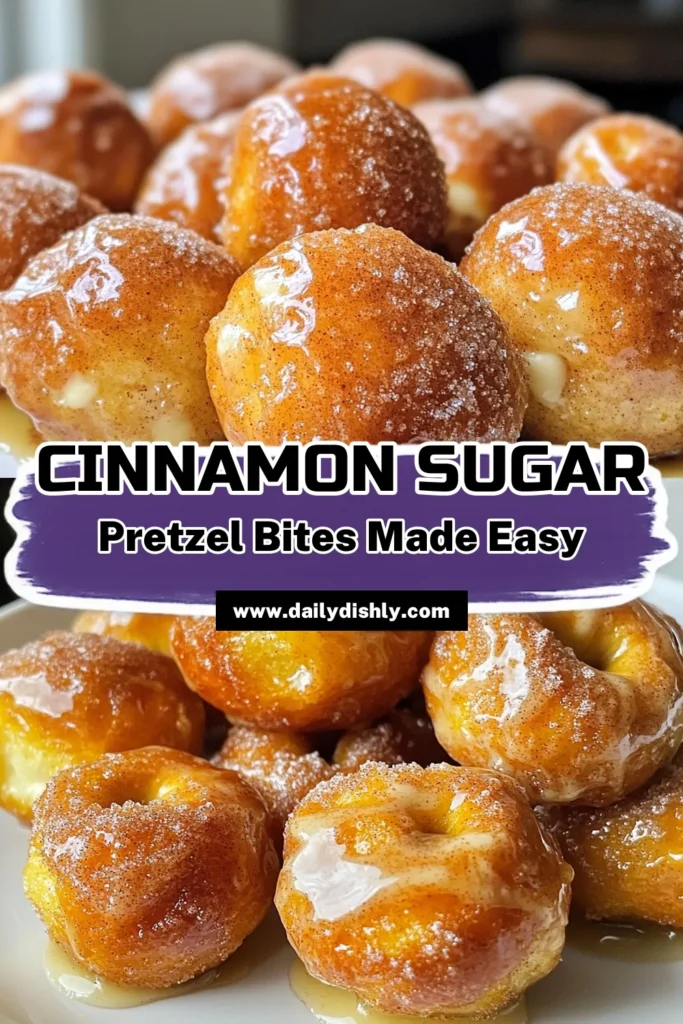 Indulge in the deliciousness of homemade Cinnamon Sugar Pretzel Bites that are perfect for snacking! This easy-to-follow recipe guides you through making soft, chewy pretzel bites coated in a sweet cinnamon sugar mixture. With simple ingredients and an air fryer for a quick finish, they're irresistibly tasty and fun to make. Click to discover the full recipe and treat yourself today! #CinnamonSugarPretzelBites #AirFryerRecipes #SnackIdeas #BakingJoy