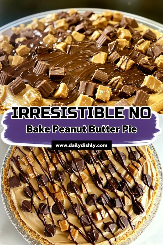 Indulge in the ultimate dessert with this No-Bake Peanut Butter Cup Pie that everyone will love! This simple and delicious recipe features a creamy peanut butter filling and a crunchy graham cracker crust, all topped with mini peanut butter cups and drizzled with chocolate. Perfect for any occasion, this pie is easy to make and requires no baking. Click through to discover how to whip up this delightful treat in just 20 minutes!