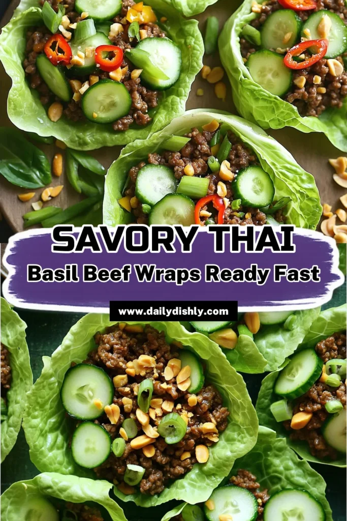 Savor a delightful taste of Thailand with these Minute Thai Basil Beef Lettuce Wraps! This easy recipe features ground beef, fresh Thai basil, and a blend of savory sauces that make for a quick and healthy meal. Perfect for lunch or dinner, these wraps are packed with flavor and can be customized to your spice preference. Click to explore this delicious recipe and impress your family and friends with your culinary skills!