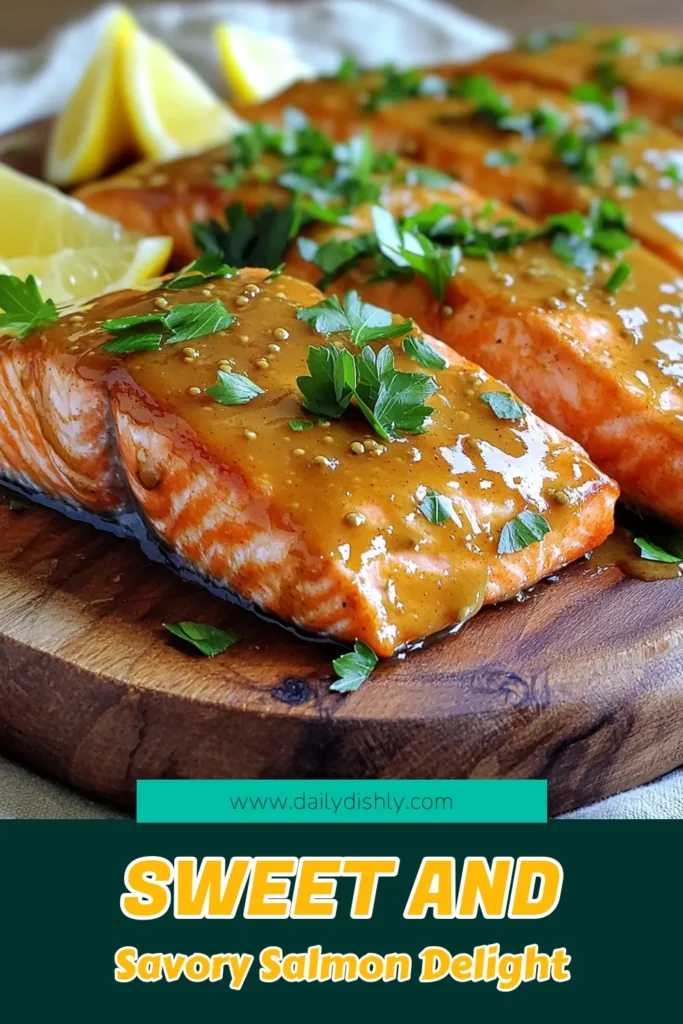 Savor the flavors of Honey Mustard Glazed Salmon with this quick and easy recipe! In just 25 minutes, you can prepare a delicious meal that’s perfect for any night of the week. This dish combines tender salmon fillets with a sweet and tangy glaze that’ll have everyone asking for seconds. Don’t miss out—click through to explore this mouthwatering recipe and elevate your dinner game tonight! #HoneyMustardSalmon #EasyRecipes #HealthyEating #DinnerIdeas