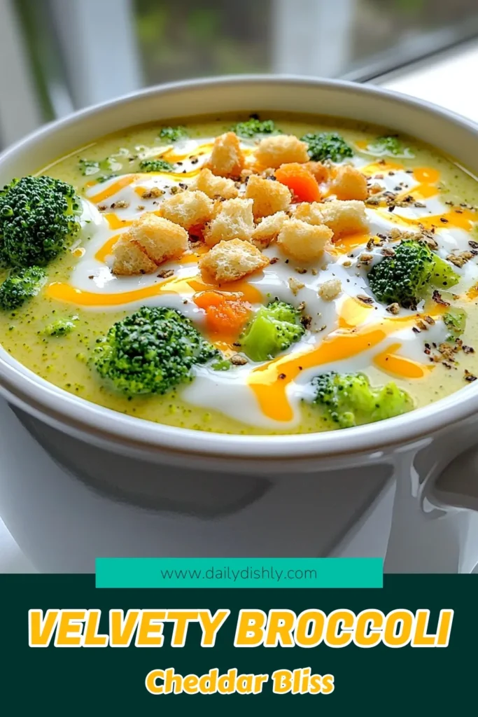 Warm up your evenings with this delicious Creamy Slow Cooker Broccoli Cheddar Soup! Packed with fresh broccoli, savory onions, and rich cheddar, this comforting dish is easy to make and perfect for family dinners. Simply throw the ingredients in your slow cooker and let the flavors meld together for hours. Don't miss out on this tasty recipe—click to explore now! #BroccoliCheddarSoup #SlowCookerRecipes #ComfortFood #HealthyEating
