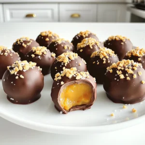- 1 cup pumpkin puree - 1/2 cup cream cheese, softened - 1 cup powdered sugar - 1 teaspoon vanilla extract - 1 teaspoon ground cinnamon - 1/2 teaspoon ground nutmeg - 1/4 teaspoon ground ginger - 1/8 teaspoon salt - 1 cup caramel sauce (store-bought or homemade) - 1 cup crushed graham crackers - 1 cup dark chocolate chips (for coating) - Sea salt for garnish These ingredients create a tasty blend of flavors. Pumpkin puree gives the truffles a smooth base. Cream cheese adds creaminess, while powdered sugar sweetens the mix. Vanilla, cinnamon, nutmeg, and ginger bring warmth and spice. The caramel sauce adds richness. Crushed graham crackers provide a delightful crunch. Dark chocolate chips coat the truffles, making them decadent. A sprinkle of sea salt enhances the sweet and salty contrast. You can switch some ingredients based on your needs. For a dairy-free option, use vegan cream cheese. Instead of powdered sugar, try coconut sugar for a hint of caramel flavor. If you want a different spice mix, use pumpkin pie spice instead of individual spices. You can also use white chocolate chips if you prefer a sweeter coating. For a gluten-free treat, use gluten-free graham crackers. Each truffle contains around 100 calories. They have about 6 grams of fat, mostly from cream cheese and chocolate. The truffles have around 10 grams of sugar, which gives them their sweet flavor. They also provide some fiber from the pumpkin and graham crackers. This treat is great for special events or fall gatherings. Enjoy in moderation, as they are rich and sweet! To make caramel pumpkin truffles, start with simple steps. Gather your ingredients first. Mix pumpkin puree, cream cheese, powdered sugar, vanilla, cinnamon, nutmeg, ginger, and salt in a bowl. Stir until the mix is smooth. Next, fold in the caramel sauce gently. Refrigerate this mixture for about 2 hours. It should be firm enough to scoop. The key here is chilling and rolling. Chilling helps the mixture set. Once chilled, scoop tablespoon-sized portions. Roll them into balls with your hands. Place the balls on a baking sheet lined with parchment paper. Freeze them for another 30 minutes. This helps with dipping later. Melt dark chocolate chips in a bowl using short bursts in the microwave. Stir until smooth. For perfect truffles, coat each ball well with chocolate. Use a fork to dip them, then tap off excess. Before the chocolate sets, roll the truffles in crushed graham crackers. This adds a nice crunch. Don’t forget to sprinkle a little sea salt on top for flavor. Let them harden at room temperature or in the fridge for quick results. When making caramel pumpkin truffles, avoid these common mistakes: - Overmixing the pumpkin mixture: This can make your truffles tough. Mix until smooth, but don’t overdo it. - Using warm caramel: Warm caramel can melt your truffle mixture. Always let caramel cool before mixing it in. - Not chilling enough: If the mixture isn’t firm, rolling the truffles will be hard. Chill for at least two hours. Chilling is key to great truffles. Here are some best practices: - Use parchment paper: Line your baking sheet with parchment. This helps the truffles release easily. - Freeze before coating: Freeze the truffles for 30 minutes after rolling. This makes them firm and easy to dip. - Melt chocolate in stages: Melt chocolate in intervals. Stir after each interval for smoothness. Presenting your truffles can make them even more delightful. Try these tips: - Use decorative liners: Place truffles in small paper liners. This adds a nice touch to your serving tray. - Sprinkle with sea salt: A tiny pinch of sea salt on top enhances the flavor and beauty of each truffle. - Pair with drinks: Serve with hot apple cider or coffee for a cozy fall treat. {{image_2}} You can change the flavor of your caramel pumpkin truffles easily. Add different spices for a twist. Instead of cinnamon, try using allspice or cardamom. These spices will give your truffles a warm flavor. You can also mix in a bit of cocoa powder for a chocolatey taste. This adds richness and depth. If you want a hint of citrus, add some orange zest for brightness. Making these truffles vegan or gluten-free is simple. For a vegan option, swap cream cheese for a vegan cream cheese. Use coconut cream for a rich texture. Choose a vegan caramel sauce to keep it plant-based. To make it gluten-free, ensure your graham crackers are gluten-free. You can also use crushed nuts instead of graham crackers for crunch. Seasonal ingredients can make your truffles even better. In fall, add chopped pecans or walnuts for a nutty crunch. Dried cranberries can add a sweet and tart flavor. You can also mix in some chopped dates for extra sweetness. These additions bring fun textures and flavors, making your truffles unique. To keep your truffles fresh, place them in an airtight container. Line the container with parchment paper. This helps prevent sticking. Make sure to layer the truffles carefully. You can store them in the fridge for up to five days. If you prefer a chilled treat, enjoy them cold. If you want to save your truffles for later, freezing works great. First, freeze the truffles on a baking sheet for about 30 minutes. Once firm, transfer them to a freezer-safe bag. Squeeze out as much air as possible. The truffles can last for up to three months in the freezer. When you want to enjoy them, just thaw them in the fridge. Homemade truffles are best when fresh but can last a bit. In the fridge, they stay good for about five days. If you freeze them, they can be tasty for up to three months. Always check for any changes in smell or texture. If something seems off, it's best to toss them for safety. Yes, you can use fresh pumpkin. Start by roasting a small pumpkin. Cut it in half, scoop out the seeds, and place the halves face down on a baking sheet. Roast it at 400°F for about 45 minutes or until tender. Let it cool, then scoop out the flesh. Puree it until smooth. This fresh pumpkin gives your truffles a rich flavor and unique texture. To make homemade caramel, you need sugar, butter, and cream. Start by heating 1 cup of sugar in a pot over medium heat. Stir it until it melts and turns golden brown. Remove it from heat and quickly add 6 tablespoons of butter. Stir until smooth. Then, slowly add 1/2 cup of cream while stirring. Be careful, as it can bubble up. Allow it to cool before using it in your truffles. You can find premade Caramel Pumpkin Truffles at specialty candy shops or gourmet stores. Check online retailers as well. Many local bakeries also sell seasonal treats, especially in fall. Look for shops that focus on handmade candies. This way, you can enjoy these treats without making them yourself. You can make these truffles up to a week ahead. After rolling them into balls, freeze them for about 30 minutes. Then, store them in an airtight container in the fridge. When ready to serve, simply coat them in chocolate and let them set. This makes it easy to enjoy homemade treats without the rush! This blog post covered how to make delicious truffles with various ingredients and techniques. You learned about key steps, tips to avoid mistakes, and how to serve your treats. Remember to play with flavors and consider dietary needs. Store your truffles properly for the best taste. I hope you feel ready to create your own unique truffles, impressing friends and family with your skills. Enjoy the process, and let your creativity shine!