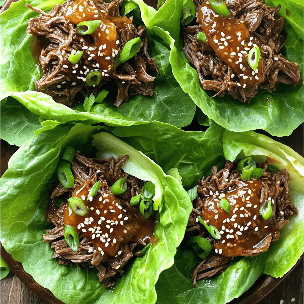 - 1 lb flank steak - 1/4 cup soy sauce (low sodium) - 1/4 cup honey - 2 tablespoons sesame oil - 1 tablespoon rice vinegar - 2 cloves garlic - 1 inch ginger - 1/4 cup green onions - 1 tablespoon sesame seeds - Butter or romaine lettuce leaves - Sriracha sauce (optional) Gather these ingredients to create a tasty dish. The flank steak gives a rich taste. Low sodium soy sauce adds flavor without too much salt. Honey brings sweetness, balancing the savory notes. Sesame oil gives a nutty aroma, while rice vinegar adds brightness. Fresh garlic and ginger enhance the flavor with their zesty kick. For garnishes, chopped green onions add crunch and color. Sesame seeds provide a delightful crunch when sprinkled on top. The lettuce leaves serve as a fresh wrap for the beef. If you like heat, Sriracha sauce is a great addition. Each of these ingredients plays a big role in making this dish amazing. - In a slow cooker, combine the soy sauce, honey, sesame oil, rice vinegar, minced garlic, and grated ginger. - Mix the ingredients well until they blend into a smooth sauce. - Once mixed, add the thinly sliced flank steak. - Stir gently to ensure the beef is evenly coated with the sauce. - Cover the slow cooker and set it on low. - Cook for 6 to 8 hours. The beef should become tender and easy to shred. - After cooking, use two forks to shred the beef right in the slow cooker. - Let the shredded beef soak in the sauce for an extra 15 minutes for more flavor. - Take a leaf of butter or romaine lettuce. - Spoon a portion of the honey sesame beef into the center of the leaf. - If you like heat, drizzle with Sriracha sauce. - Top with extra chopped green onions for a fresh touch. What meats can I use instead of flank steak? You can use several meats. Sirloin or chuck roast works well. Chicken or turkey breast can also be good. For a plant-based option, try mushrooms or tofu. What can I use instead of honey? If you want a different sweetener, use maple syrup or agave nectar. Brown sugar can also add sweetness. Just keep in mind that each sweetener may change the taste a bit. How do I get the best beef texture? To get a tender texture, cook on low heat. This allows the meat to break down slowly. Slicing the beef thinly helps too. It cooks evenly and absorbs more flavor. How can I adjust the sauce flavor? Taste the sauce before serving. If it needs more salt, add a bit more soy sauce. For a sweeter touch, add a little more honey. You can also add chili flakes for heat. What sides pair well with this dish? Serve with jasmine rice or steamed veggies. A fresh salad balances the meal. You can also offer some crispy rice cakes for extra crunch. How can I prep this meal ahead? Make the beef and sauce a day before. Store in the fridge until you're ready to serve. You can also wash and separate the lettuce leaves in advance. This saves time on busy nights. {{image_2}} You can make honey sesame beef in different ways. Instant Pot adaptation: Use the same ingredients. Combine them in the pot. Set it to high for 30 minutes. Let it release naturally for 10 minutes. Shred the beef and mix it with the sauce. Stovetop instructions: Start by heating a pan over medium heat. Add the sauce mix. Once it simmers, add the sliced beef. Cook for about 10-15 minutes until the beef is tender. Stir often for even cooking. Adding your favorite vegetables can boost flavor. Carrots, bell peppers, or snap peas work well. Just chop them and add them to the slow cooker. They will cook nicely with the beef. You can also swap out the sauce. Try teriyaki sauce or hoisin sauce for a different taste. Each option adds a unique twist to your wraps. If you need gluten-free options, use tamari instead of soy sauce. It has a similar taste without gluten. For low-carb diets, skip the honey or use a sugar substitute like erythritol. You can also serve the beef with cabbage leaves instead of lettuce for fewer carbs. After you make your Slow Cooker Honey Sesame Beef, let it cool down first. Place it in a container with a good seal. A glass or plastic container works well. Make sure to store it in the fridge. It keeps the beef fresh and tasty. For long-term storage, you can freeze the honey sesame beef. Pack it in a freezer-safe bag or container. Remove as much air as you can to prevent freezer burn. This dish freezes well for up to three months. When you’re ready to eat it, thaw it overnight in the fridge. To reheat, you can use the microwave or stove. If using a microwave, heat it in short bursts. Stir it often to ensure even heating. If using the stove, add a splash of water and heat gently. In the fridge, the honey sesame beef lasts about three to four days. In the freezer, it can stay fresh for about three months. Always check for any off smells or changes in texture when you store food. This helps keep your meals safe and enjoyable! You can use other beef cuts. Skirt steak or sirloin work well. They have similar textures. For non-beef alternatives, try chicken or turkey. These meats soak up the flavor nicely. You can also use tofu for a plant-based option. Yes, you can make this recipe ahead of time. Cook the beef in the slow cooker and let it cool. Store it in the fridge for up to three days. When ready to serve, reheat the beef gently. It tastes just as good after a day or two. To make more servings, scale the ingredients. For every additional pound of meat, add equal parts of the sauce ingredients. Cooking time may not change much. Just check that the beef is tender before serving. Adjust as needed for larger portions. This blog covers a tasty flank steak wrap recipe with easy steps. You learned about key ingredients, how to cook the beef, and assemble wraps. We explored tips for perfecting the dish and noted storage options. You can easily adapt this recipe for different diets and tastes. Enjoy making these wraps at home; they are great for family meals or gatherings. Your cooking skills will shine, and your friends will love the flavors.