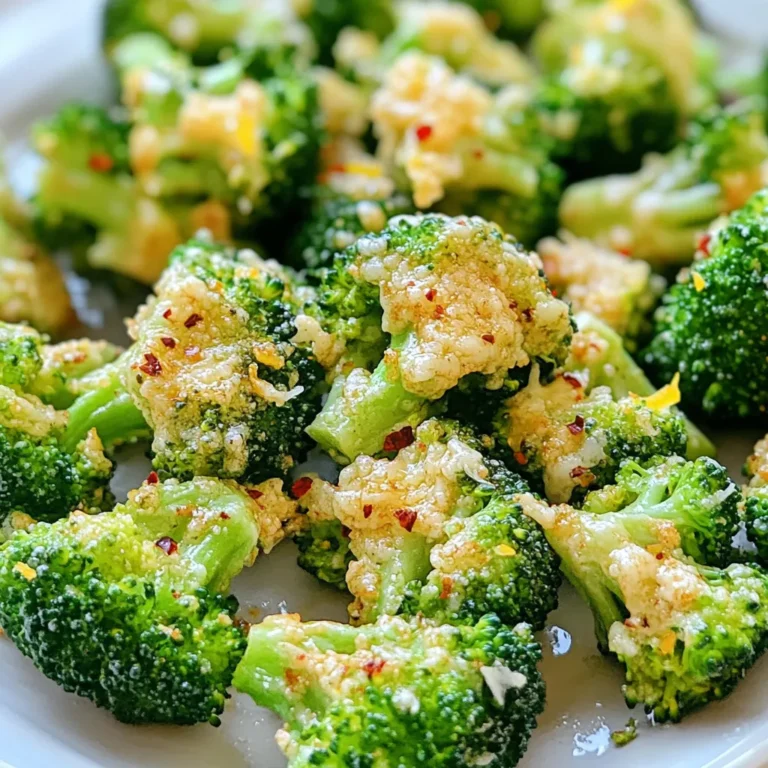 You will need 2 cups of fresh broccoli florets. Choose bright green florets. They should feel firm and have no yellowing. This will ensure they taste great and look good. Next, gather your seasonings. You need 3 tablespoons of olive oil and 4 cloves of minced garlic. The oil helps the broccoli crisp up in the air fryer. Add 1/2 teaspoon of red pepper flakes if you like some heat. Use 1/2 teaspoon of salt and 1/4 teaspoon of black pepper for flavor. Finally, include 1/4 teaspoon of smoked paprika for a nice touch. Don’t forget the zest of 1 lemon. This adds brightness to the dish. You will also need 1/2 cup of grated Parmesan cheese. This cheese melts and adds a rich flavor. For optional add-ins, consider adding more spices or even a sprinkle of lemon juice after cooking. These will enhance the taste and make your bites even better. Start by washing the fresh broccoli florets. Rinse them well under cold water. After that, pat them dry using a paper towel. This is key for getting them crispy later. If they are wet, they won’t crisp up in the air fryer. Next, grab a large mixing bowl. Add three tablespoons of olive oil to the bowl. Then, add four cloves of minced garlic. If you like a little heat, toss in half a teaspoon of red pepper flakes. Now, sprinkle in half a teaspoon of salt and a quarter teaspoon of black pepper. Add a quarter teaspoon of smoked paprika for a nice hint of flavor. Finally, zest one lemon and mix everything well. This creates a tasty oil that coats the broccoli. Now, add the broccoli florets to the bowl. Toss them in the oil mixture until they are fully coated. Preheat your air fryer to 375°F (190°C) for about five minutes. Once it's hot, place the broccoli in the air fryer basket. Make sure they are in a single layer with space in between. This helps them cook evenly. Set the timer for 10 to 12 minutes. Remember to shake the basket halfway through for even cooking. When they are done, take them out and sprinkle half a cup of grated Parmesan cheese over the hot broccoli. Toss gently to mix the cheese. Enjoy your delicious Garlic Parmesan Broccoli Bites warm! To get that perfect crispness, always dry your broccoli well. Water on the florets can make them soggy. After washing, use a paper towel to pat them dry. This small step makes a big difference in texture. Also, give your broccoli space in the air fryer basket. Crowding can trap steam and lead to softer bites. To boost flavor, don't skip the garlic. Mince it finely to release more oils. Adding lemon zest brightens the dish and gives it a fresh taste. If you like heat, toss in red pepper flakes. This adds a nice kick. You can also try adding more spices, like garlic powder or onion powder, for extra depth. Always preheat your air fryer. This helps the broccoli cook evenly. Set it to 375°F for about 5 minutes before adding the florets. Shake the basket halfway through cooking. This ensures all sides get crispy. Finally, sprinkle the Parmesan cheese right after cooking. The heat from the broccoli melts it perfectly, giving you that cheesy goodness. {{image_2}} You can switch up the cheese in this recipe. Instead of Parmesan, try cheddar or feta. Mozzarella adds a nice stretch and creaminess. Each cheese brings its own taste and texture. Experimenting with different cheeses can make your bites even more fun! Want a kick? Add more red pepper flakes for heat. You can also use cayenne or chili powder. If you prefer mild flavors, just skip the spices. This recipe is very flexible. Tailor the spice level to match your taste buds. Broccoli isn't the only veggie that works here. You can mix in cauliflower or Brussels sprouts. Carrots add color and sweetness, while bell peppers add crunch. Just cut them to similar sizes as the broccoli. This way, they cook evenly in the air fryer. More veggies mean more flavor and nutrients! You can store leftover broccoli bites in an airtight container. Let them cool down before sealing. Keep the container in the fridge. Eat them within three days for the best taste. To reheat, use the air fryer again. Set it to 350°F (175°C). Heat for about 5-7 minutes. This keeps them crispy. You can also use a microwave, but they may get soggy. You can freeze these bites if you have extras. Place them in a single layer on a baking sheet. Freeze until solid, then transfer to a freezer bag. They can last up to three months in the freezer. To enjoy, just air fry them straight from frozen. Using an air fryer has many perks. First, it cooks food faster than a regular oven. It also uses less oil, making meals healthier. You get crispy, tasty bites without deep frying. Clean-up is easy too, as many parts are dishwasher safe. This means you spend less time in the kitchen. Yes, you can prepare these broccoli bites ahead of time. After cooking, let them cool. Then, store them in an airtight container in the fridge. They stay fresh for 2-3 days. When you’re ready to eat, just reheat in the air fryer for a few minutes. This way, you enjoy them warm and crispy again. To make this recipe vegan, swap the Parmesan cheese. You can use nutritional yeast for a cheesy taste. Try adding a bit of your favorite vegan cheese instead. The rest of the recipe stays the same. You still get that tasty garlic and broccoli flavor without the dairy. This blog covered how to make tasty air-fried broccoli bites. You learned about key ingredients, from fresh broccoli to rich Parmesan. I shared easy steps to prepare and air fry them. Tips ensured your bites remain crisp and flavorful. We explored variations for different tastes. Finally, I provided storage tips for leftovers. I hope you feel ready to try these tips. Enjoy your crunchy, healthy snack!