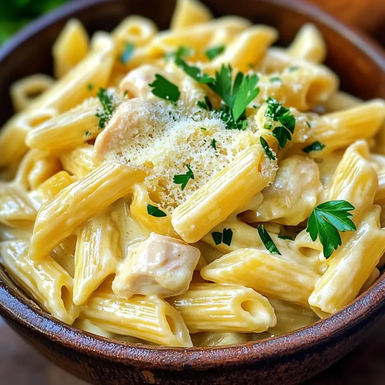- 2 tablespoons olive oil - 1 pound boneless, skinless chicken breasts, cut into bite-sized pieces - 1 teaspoon garlic powder - 1 teaspoon onion powder - Salt and pepper, to taste - 2 cups low-sodium chicken broth - 12 ounces penne pasta (or pasta of choice) - 1 cup heavy cream - 1 cup grated Parmesan cheese - 1 teaspoon dried Italian herbs (basil, oregano, etc.) - Fresh parsley, chopped (for garnish) Gather these ingredients before you start cooking. The olive oil helps to cook the chicken and adds flavor. Boneless, skinless chicken breasts are easy to cut and cook quickly. Garlic powder and onion powder add great taste without much fuss. Salt and pepper are key for seasoning. Low-sodium chicken broth keeps the dish light. Next, you'll need penne pasta. It holds the creamy sauce well and cooks perfectly in the Instant Pot. Heavy cream gives the dish its rich creaminess. Grated Parmesan cheese adds a delightful cheesy flavor. Dried Italian herbs bring in classic Italian taste. Lastly, fresh parsley is perfect for a splash of color and flavor on top. With these ingredients, you can create a delicious meal in no time! - Turn on the Instant Pot and select the Sauté function. - Add 2 tablespoons of olive oil. - Once the oil is hot, add 1 pound of boneless, skinless chicken breasts cut into pieces. - Season the chicken with 1 teaspoon of garlic powder, 1 teaspoon of onion powder, salt, and pepper. - Cook the chicken for 5 to 7 minutes until it is browned but not fully cooked. - Pour in 2 cups of low-sodium chicken broth. - Add 12 ounces of penne pasta or any pasta you like. - Make sure the pasta is fully submerged in the broth. - Close the lid and set the valve to the sealing position. - Select the Manual or Pressure Cook function. - Set the timer for 4 minutes. - After cooking, quickly release the pressure to stop the cooking. - Carefully open the lid of the Instant Pot. - Stir in 1 cup of heavy cream, 1 cup of grated Parmesan cheese, and 1 teaspoon of dried Italian herbs. - Mix well until the cheese melts and the dish becomes creamy. - Taste the pasta and adjust the seasoning as needed with more salt or pepper. - Serve the creamy chicken Parmesan pasta in bowls. - Garnish with fresh chopped parsley for a burst of color and flavor. To get that perfect creamy texture, use heavy cream. Start by adding it after cooking. This keeps it smooth and rich. Stir it in slowly to let it blend well with the pasta. When adding cheese, do it gradually. Start with a little, then mix it in. This helps the cheese melt evenly. It also keeps the sauce from getting too thick. You can spice up your dish with extra seasonings. Try adding red pepper flakes for heat or fresh basil for a burst of flavor. Each addition brings new tastes to the pasta. For a nutrition boost, add vegetables. Spinach, bell peppers, or peas work great. Just toss them in during the last few minutes of cooking. They’ll cook quickly and add color and health. Cooking times can change based on pasta type. For whole grain or gluten-free pasta, you may need more time. Always check the package for specific cooking times. If you want to make a larger batch, increase the cooking time slightly. A few extra minutes ensures everything cooks through. Remember, the Instant Pot makes it easy, so you can enjoy more pasta! {{image_2}} You can use chicken thighs instead of breasts. Thighs have more fat, giving you a richer taste. They stay juicy and tender in the Instant Pot. For a different twist, try shrimp or tofu. Shrimp cooks fast and adds a seafood flavor. Tofu is a great plant-based option that absorbs all the sauce's flavor. You can swap penne for gluten-free or whole grain pasta. These options keep the dish healthy and tasty. If you want to play with shapes, use fusilli or farfalle. These shapes hold sauce well and make for a fun presentation. If you want a lighter sauce, use less cream. You can also mix in some vegetable broth for a fresh taste. For a tangy twist, add tomato sauce. This will brighten up the dish and give it a new flavor profile. Mixing in some diced tomatoes can also add texture and extra nutrients. To keep your creamy pasta fresh, place it in an airtight container. Make sure to let it cool first. Store it in the refrigerator for up to three days. The creamy texture makes it easy to reheat. If you want to freeze the pasta, put it in a freezer-safe container. Leave some space at the top for expansion. It stays good for about three months. To reheat, thaw it in the fridge overnight. Warm it on the stove over low heat. Add a splash of cream to keep it creamy. You can prepare ingredients ahead for quick meals. Chop the chicken and mix the spices. Store them in separate containers in the fridge. For easy portioning, divide the cooked pasta into meal prep boxes. This way, you can grab a meal anytime. To stop the pasta from sticking, use oil and broth wisely. When you add the penne pasta, make sure it is fully submerged in the broth. This helps it cook evenly. Adding a tablespoon of olive oil can also help. The oil coats the pasta, reducing stickiness. Stir the pasta gently when you first add it. This small step makes a big difference. Yes, you can make this recipe ahead of time. Cook the creamy chicken parmesan pasta and let it cool. Store it in an airtight container in the fridge. This dish stays fresh for up to three days. When you're ready to eat, reheat it on the stove. Add a splash of chicken broth to keep it creamy. This way, your meal will taste just as good. If you want a lighter dish, there are great substitutes for heavy cream. You can use half-and-half for a similar texture. Another option is to use whole milk mixed with a tablespoon of flour. This mix creates creaminess without all the fat. For a dairy-free choice, try coconut milk. It gives a nice flavor and works well in this recipe. In this post, we explored a simple and tasty creamy chicken parmesan pasta. You learned how to sauté chicken, cook pasta, and create a rich sauce. We also shared tips for customizing flavors and variations, plus storage info for leftovers. Always aim for the right texture and a balance of flavors. Whether you try different proteins or pasta shapes, make it your own. Enjoy cooking and impress yourself with this easy dish!