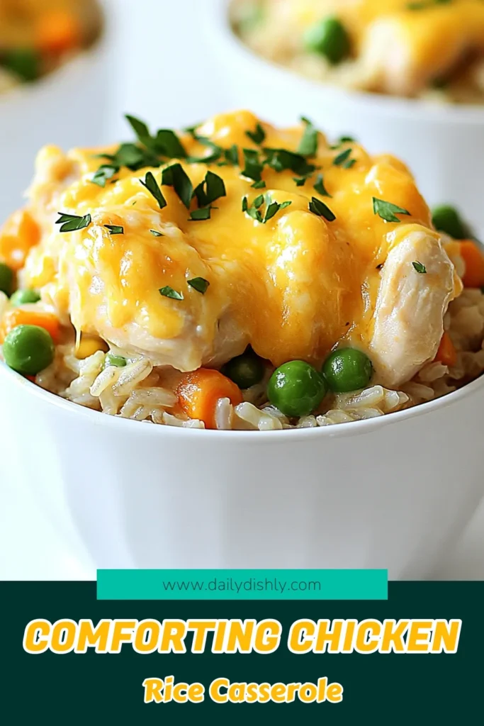 Savor the deliciousness of this Savory Chicken & Rice Casserole recipe, perfect for a comforting family meal! With tender chicken, fluffy brown rice, and melty cheddar cheese, it's the ultimate slow-cooked delight. Just combine your ingredients and let the slow cooker do the magic! Click through to discover the full recipe and tips for serving this hearty dish. Your dinner table will thank you! #ChickenCasserole #SlowCookerRecipes #ComfortFood #DinnerIdeas