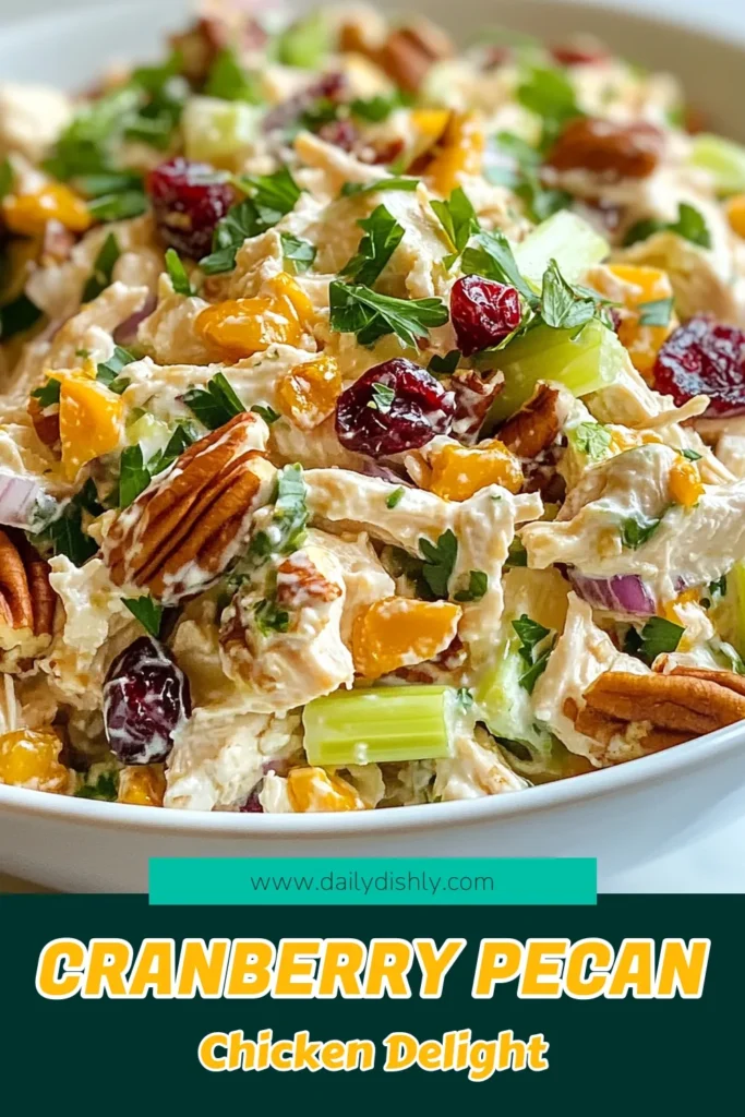 Discover the perfect Cranberry Pecan Chicken Salad, a healthy chicken salad recipe that's both delicious and easy! This quick chicken salad with cranberries features tender chicken, crunchy pecans, and a creamy Greek yogurt dressing. Ideal for meal prep or light lunches, this simple dish is a crowd-pleaser. Try this easy chicken salad recipe today for a nutritious boost! Save and share! #CranberryPecanSalad #HealthyRecipes #ChickenSalad #QuickMeals