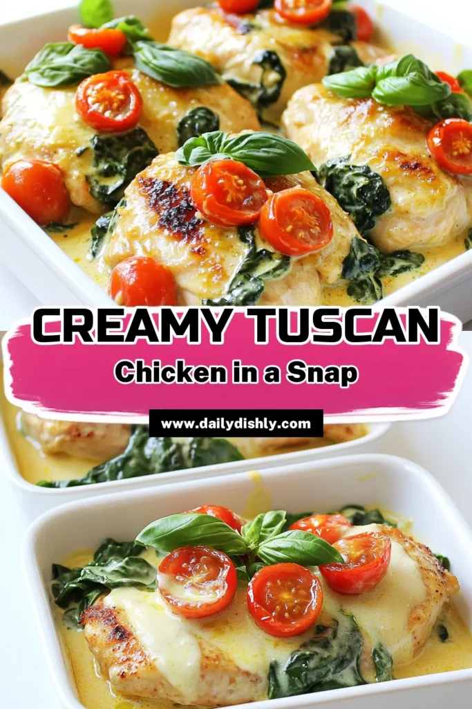 Indulge in this delicious Slow Cooker Creamy Tuscan Chicken recipe that combines tender chicken, vibrant cherry tomatoes, and fresh spinach in a rich, creamy sauce. Perfect for a comforting dinner, this dish is easy to prepare and packed with flavor. Follow the simple steps to create a meal that everyone will love! Click through to explore the full recipe and elevate your dinner tonight! #SlowCookerRecipes #CreamyTuscanChicken #DinnerIdeas #HealthyEating