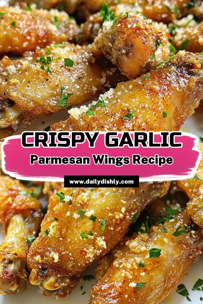Discover the ultimate recipe for crispy garlic parmesan air fryer wings that are sure to impress! This easy air fryer chicken wings recipe combines savory garlic and rich parmesan cheese for a flavor explosion. In just about an hour, you can enjoy perfectly cooked chicken wings with delicious garlic notes. Perfect for game day or a quick snack. Try these garlic parmesan air fryer wings today! #AirFryerRecipes #CrispyWings #ChickenWings #GarlicParmesan