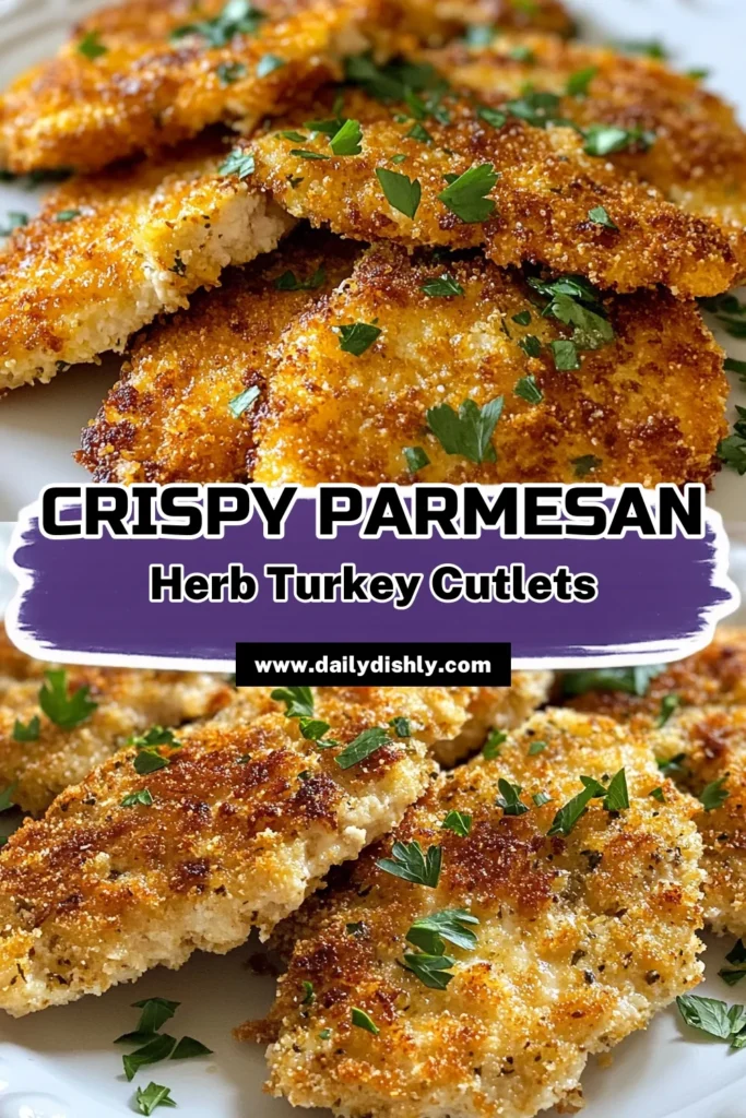 Discover the delicious flavors of Parmesan herb turkey cutlets with this easy turkey cutlet dinner recipe! This baked turkey cutlets recipe features panko crusted turkey cutlets that are juicy and full of flavor. Perfect for a healthy turkey cutlet recipe, it takes just 30 minutes to prepare. Elevate your weeknight meals with this simple dish that's sure to impress. Save this recipe for tasty, nutritious dinners! #TurkeyCutlets #HealthyItalian #RecipeInspo #DinnerIdeas