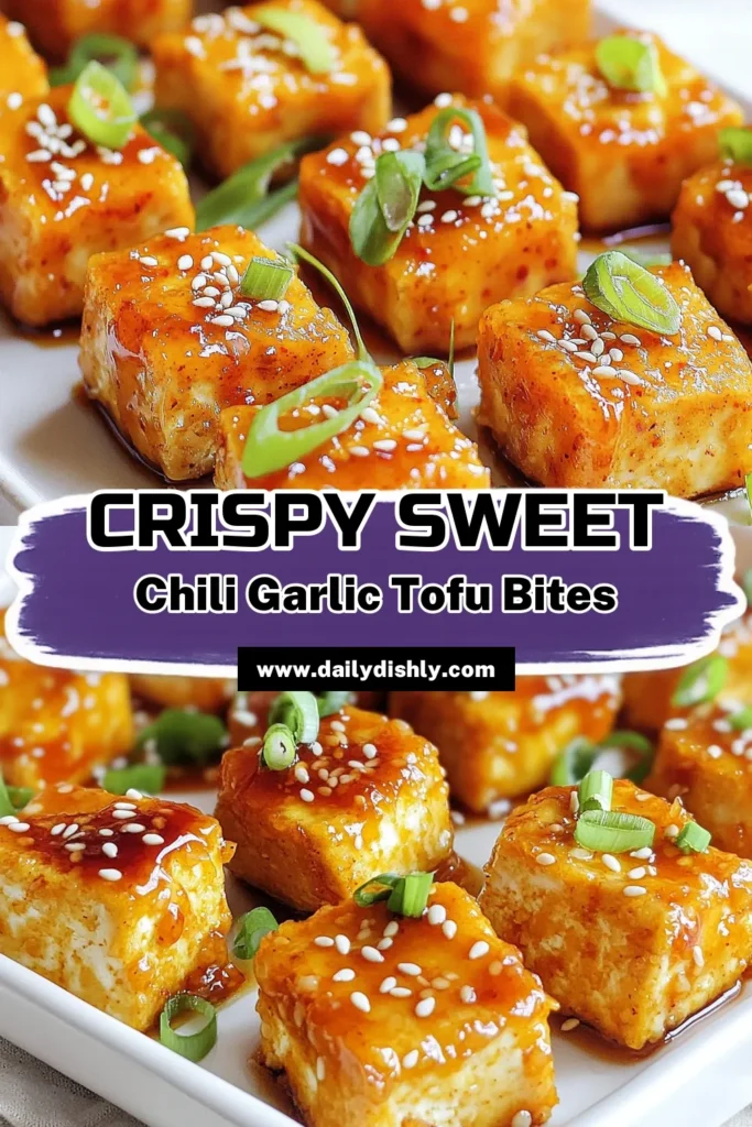 Discover the deliciousness of Sweet Chili Garlic Tofu Bites with this easy recipe! Perfectly crispy tofu tossed in a flavorful sweet chili sauce creates a mouthwatering dish that's great for snacks or appetizers. In just 30 minutes, you can impress your friends and family with this vegetarian delight. Ready to tantalize your taste buds? Click through for the full recipe and enjoy cooking! #TofuRecipes #VeganSnacks #SweetChili #HealthyEating
