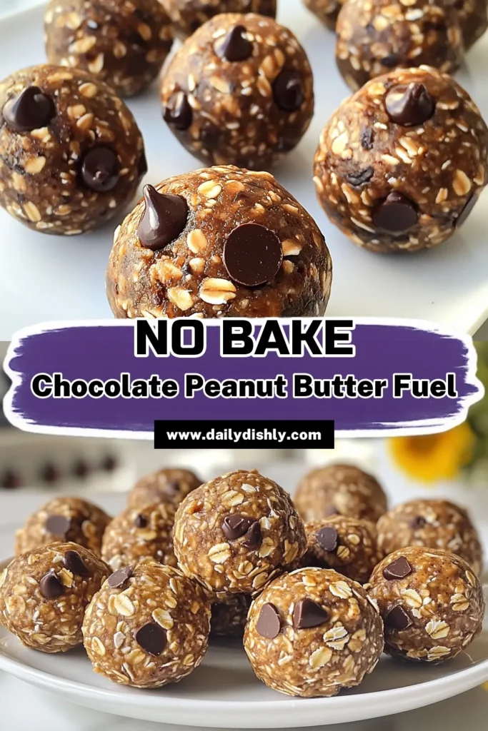 Looking for a delicious and nutritious snack? Try these chocolate peanut butter energy balls! This healthy energy ball recipe is a fantastic no-bake protein snack that’s perfect for busy days. Packed with oats and chocolate chips, these gluten-free snack ideas are quick energy bites that anyone can make. Get your energy boost today and enjoy a tasty treat! Save this recipe for later! #ChocolatePeanutButterEnergyBalls #HealthySnacks #NoBake #QuickEnergyBites