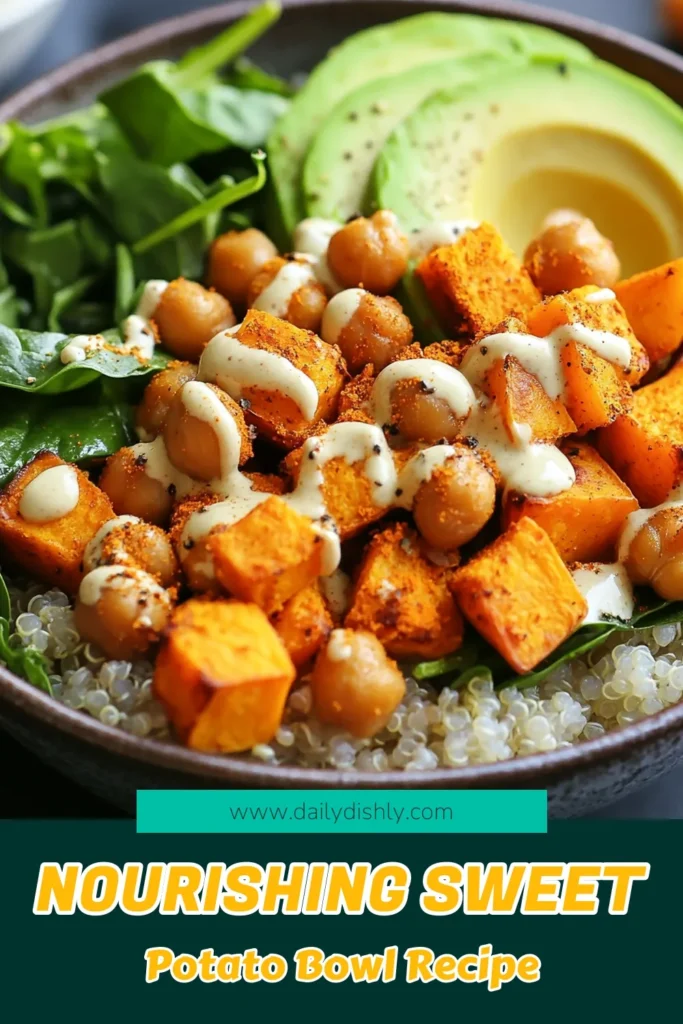Looking for a vibrant and nourishing meal? Try this Sweet Potato Chickpea Buddha Bowl! Packed with roasted sweet potatoes, chickpeas, and a creamy tahini dressing, this Vegan Buddha Bowl is perfect for any healthy meal prep. Enjoy the flavors in this Chickpea Quinoa Bowl that’s both filling and nutritious. Save this Tahini Dressing Recipe for a delicious drizzle! Dive into health with this delightful recipe! #VeganRecipes #MealPrep #BuddhaBowl #HealthyEating