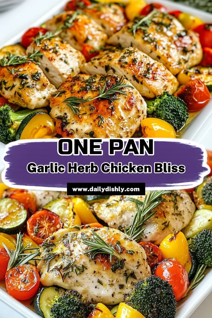 Discover the joy of cooking with this Garlic Herb Butter Chicken & Veggies recipe! This oven baked chicken and veggies dish is perfect for busy weeknights, giving you an easy chicken dinner that the whole family will love. In just one pan, you can whip up a healthy family meal packed with flavor. Don't miss out on this delicious recipe—save it now for your next mealtime inspiration! #GarlicHerbButterChicken #EasyChickenDinnerRecipes #OnePanChickenAndVegetables #HealthyFamilyMeals