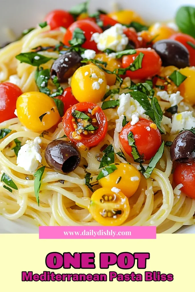 Looking for a quick, healthy dinner? Try this Mediterranean one-pot pasta recipe that’s packed with flavor! This easy vegetarian pasta recipe combines chickpeas, fresh veggies, and feta for a nutritious meal. Perfect for busy weeknights, this chickpea pasta dish will be a family favorite. Make your next dinner effortless with this delicious Mediterranean pasta. Click to save the recipe! #OnePotPasta #MediterraneanRecipes #VegetarianDinner #HealthyEating