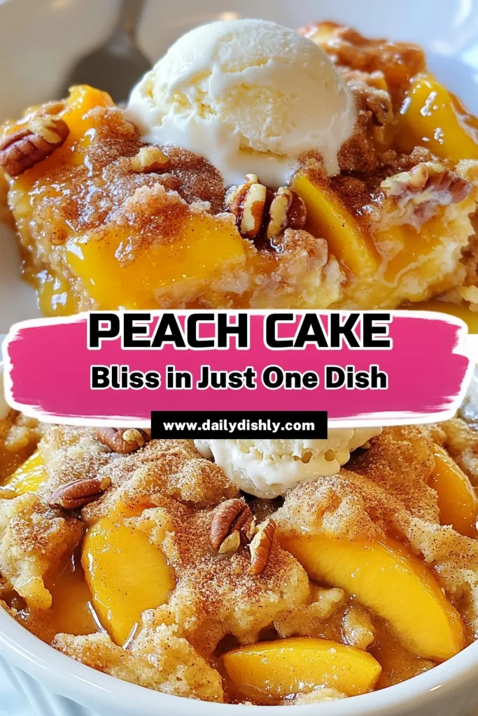 Discover the ultimate Peach dump cake recipe that will wow your friends with minimal effort! This easy peach dessert combines canned peaches with a delicious yellow cake mix recipe, creating a delightful dump cake with peaches that’s perfect for any gathering. Enjoy a cozy peach cobbler alternative with rich flavors and a buttery crust. Ready in just 1 hour, it's a must-try! Save this recipe for your next sweet craving! #PeachDumpCake #EasyDessert #DumpCake #PeachCobberAlternative