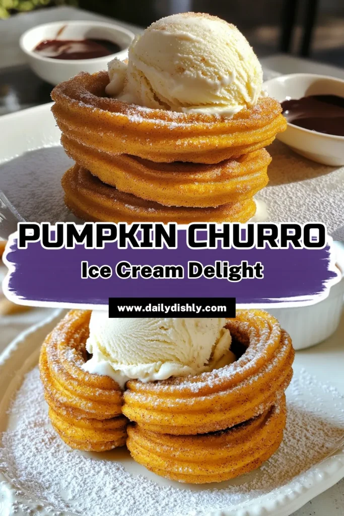 Indulge in the ultimate fall treat with these delicious Pumpkin Churro Ice Cream Sandwiches! Soft, spiced churros filled with your favorite ice cream create a mouthwatering dessert that's perfect for any occasion. Follow our simple recipe to whip up these tasty delights and impress your friends and family. Ready to treat yourself? Click through for the full recipe and get ready to enjoy! #PumpkinChurros #IceCreamSandwiches #FallDesserts #YummyTreats