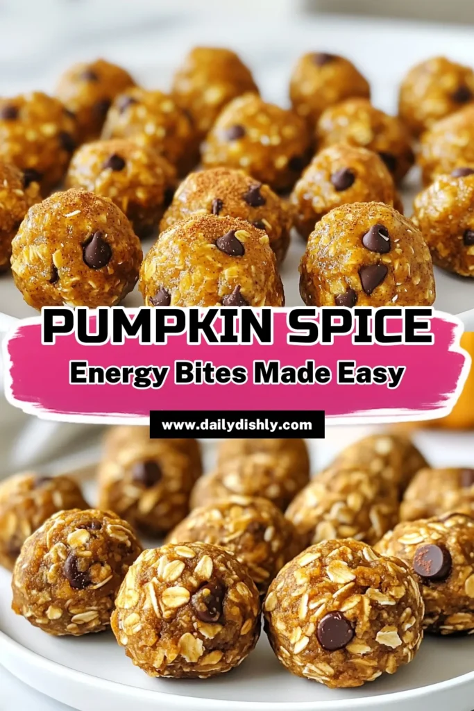 Indulge in these delicious Pumpkin Spice Energy Bites, the perfect no-bake energy snack! Bursting with flavors from pumpkin and almond butter, these healthy snack recipes are ideal for a quick boost. Enjoy the nutritious blend of oats, flaxseed, and sweet honey or maple syrup. Make these pumpkin energy bites in just 15 minutes and refrigerate for later snacking. Try them today! #PumpkinSpice #HealthySnacks #NoBakeBites #AlmondButterSnacks