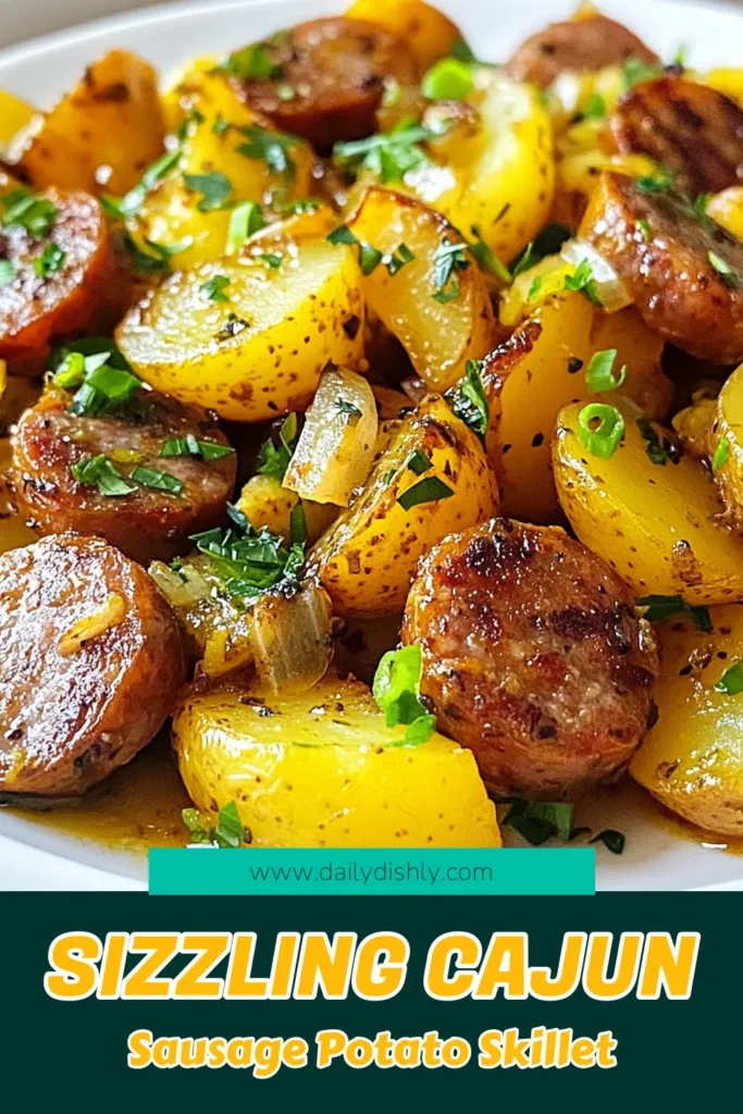Looking for an easy and flavorful meal? Try this Cajun Sausage Potato Skillet! Packed with smoked sausage, diced potatoes, and vibrant veggies, this one pan sausage dish is a perfect weeknight dinner. With its bold Cajun flavors, it's one of those simple yet delicious smoked sausage recipes you'll want to make again and again. Save this easy Cajun recipe for your next meal! #CajunSausageSkillet #PotatoSkilletDinner #OnePanSausageDish #SmokedSausageRecipes