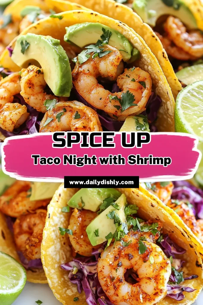 Savor the flavor with these Chipotle Lime Shrimp Tacos! This easy taco recipe features perfectly seasoned shrimp that are zesty and spicy, making them the ultimate shrimp taco recipe. Enjoy lime shrimp tacos loaded with fresh toppings like avocado and red cabbage. Perfect for taco night, these spicy shrimp tacos are sure to become a family favorite. Try this delicious recipe and elevate your dinner! Save now! #ChipotleShrimpTacos #ShrimpTacoRecipe #EasyTacoRecipe #SpicyShrimpTacos
