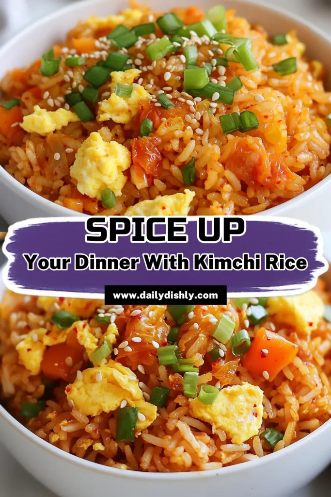 Discover the deliciousness of Spicy Kimchi Fried Rice, an easy kimchi recipe that brings authentic Korean flavors to your table. This Korean fried rice recipe features gochujang for a perfect spicy kick. With day-old rice and homemade kimchi fried rice ideas, you’ll impress family and friends in just 20 minutes. Don't miss out—pin this recipe and get cooking today! #SpicyKimchiFriedRice #KoreanFriedRice #EasyKimchiRecipes #GochujangFriedRice