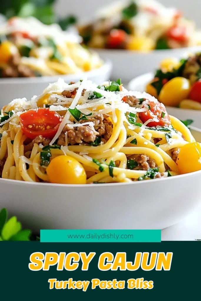 Savor the flavors of this easy Cajun turkey pasta recipe! This creamy Cajun pasta combines ground turkey, vibrant veggies, and Cajun seasoning for a quick weeknight dinner. Perfect for pasta lovers, this ground turkey pasta dish is ready in just 30 minutes. Impress your family with this delicious Cajun seasoning pasta that’s both hearty and satisfying. Save this recipe now and bring a taste of Louisiana to your table! #PastaRecipes #CajunCuisine #EasyDinner #TurkeyRecipes