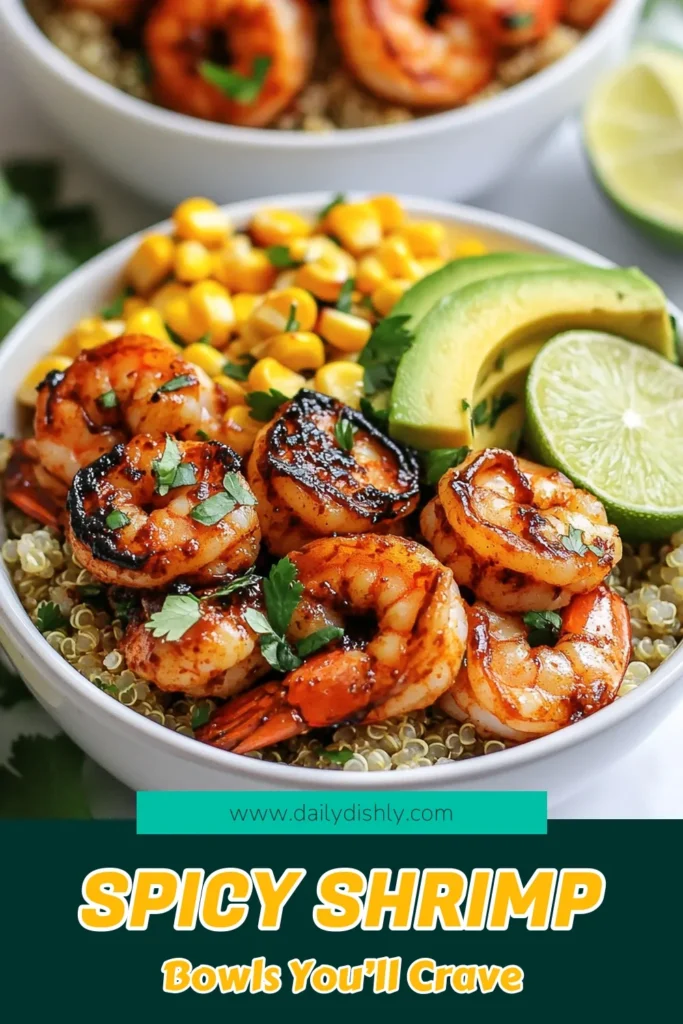 Enjoy a burst of flavor with these Chipotle Lime Shrimp Bowls, a perfect shrimp quinoa bowl recipe that's both healthy and delicious. Marinated in a zesty chipotle shrimp marinade, this easy shrimp dinner recipe is quick to prepare and packed with nutritious ingredients like quinoa, avocado, and black beans. Your family will love this vibrant dish! Save this recipe for a tasty meal tonight! #ChipotleLimeShrimp #ShrimpQuinoaBowl #HealthyShrimpRecipes #EasyShrimpDinner
