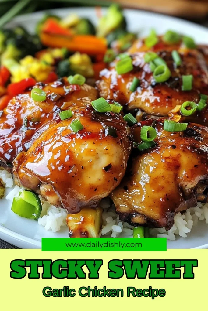 Discover the irresistible flavors of brown sugar garlic chicken with this easy sticky chicken recipe! Perfect for a quick weeknight dinner, this baked chicken thighs dish features a delightful marinade that guarantees a flavorful chicken dinner everyone will love. Marinate your chicken and bake it to perfection for a simple and satisfying meal. Try this brown sugar garlic chicken tonight for mouthwatering results! #ChickenRecipe #DinnerIdeas #EasyCooking #YummyEats